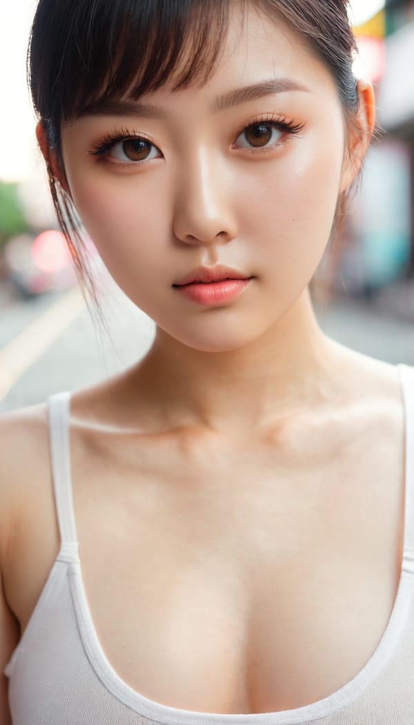 Tags: 21872187, SDXL
{"3": {"inputs": {"seed": 732674048709544, "steps": 64, "cfg": 7.13, "sampler_name": "dpmpp_2m", "scheduler": "karras", "denoise": 1.0, "model": ["27", 0], "positive": ["6", 0], "negative": ["7", 0], "latent_image": ["5", 0]}, "class_type": "KSampler"}, "4": {"inputs": {"ckpt_name": "juggernautxl.safetensors"}, "class_type": "CheckpointLoaderSimple"}, "5": {"inputs": {"width": 768, "height": 1344, "batch_size": 1}, "class_type": "EmptyLatentImage"}, "6": {"inputs": {"text": "22 year old girl, (taiwanese:1.12), (eyelashes:1.10), (detailed face:1.10), (temptress:1.12), (beautiful eyes:1.04), (double eyelids:1.05), (sexy lips:1.01), (seductive pose:1.04), (seductive facial expression:1.07), (cute:1.13), (slim:0.96), (blush:1.14), (idol:0.96), (pale skin:0.95), (perky ass:1.04), (exposed ass:1.14), (looking back:0.97), (sexy ass:1.03), (thigh gap:1.11), (white tanktop:1.03), busy street, (portra:1.06), (textured skin:1.01), (RAW:1.04), (film:1.00), (natural looking skin:1.04), (skin fuzz:1.03), (candid cinema:1.04), (detailed skin:1.09), (soft lighting:1.02)", "clip": ["27", 1]}, "class_type": "CLIPTextEncode"}, "7": {"inputs": {"text": "(low resolution:1.10), (watermark:1.10), (distorted:1.14), (bad hands:1.13), (worst quality:1.11), (open mouth:1.12), (twisted:1.14)", "clip": ["27", 1]}, "class_type": "CLIPTextEncode"}, "8": {"inputs": {"samples": ["3", 0], "vae": ["4", 2]}, "class_type": "VAEDecode"}, "25": {"inputs": {"lora_name": "nudify_xl.safetensors", "strength_model": 0.27, "strength_clip": 0.32, "model": ["4", 0], "clip": ["4", 1]}, "class_type": "LoraLoader"}, "26": {"inputs": {"lora_name": "shirtlift_SDXL_v2.safetensors", "strength_model": 0.0, "strength_clip": 0.05, "model": ["25", 0], "clip": ["25", 1]}, "class_type": "LoraLoader"}, "27": {"inputs": {"lora_name": "PerfectEyesXL.safetensors", "strength_model": 0.13, "strength_clip": 0.02, "model": ["26", 0], "clip": ["26", 1]}, "class_type": "LoraLoader"}, "30": {"inputs": {"model_name": "4x_NMKD-Superscale-SP_178000_G.pth"}, "class_type": "UpscaleModelLoader"}, "31": {"inputs": {"upscale_model": ["30", 0], "image": ["8", 0]}, "class_type": "ImageUpscaleWithModel"}, "32": {"inputs": {"upscale_method": "lanczos", "scale_by": 0.5, "image": ["31", 0]}, "class_type": "ImageScaleBy"}, "33": {"inputs": {"pixels": ["32", 0], "vae": ["4", 2]}, "class_type": "VAEEncode"}, "34": {"inputs": {"seed": 732674048709544, "steps": 64, "cfg": 7.13, "sampler_name": "dpmpp_2m", "scheduler": "karras", "denoise": 0.3, "model": ["27", 0], "positive": ["6", 0], "negative": ["7", 0], "latent_image": ["33", 0]}, "class_type": "KSampler"}, "36": {"inputs": {"samples": ["34", 0], "vae": ["4", 2]}, "class_type": "VAEDecode"}, "39": {"inputs": {"filename_prefix": "comfyapi-1716701325096", "images": ["36", 0]}, "class_type": "SaveImage"}}