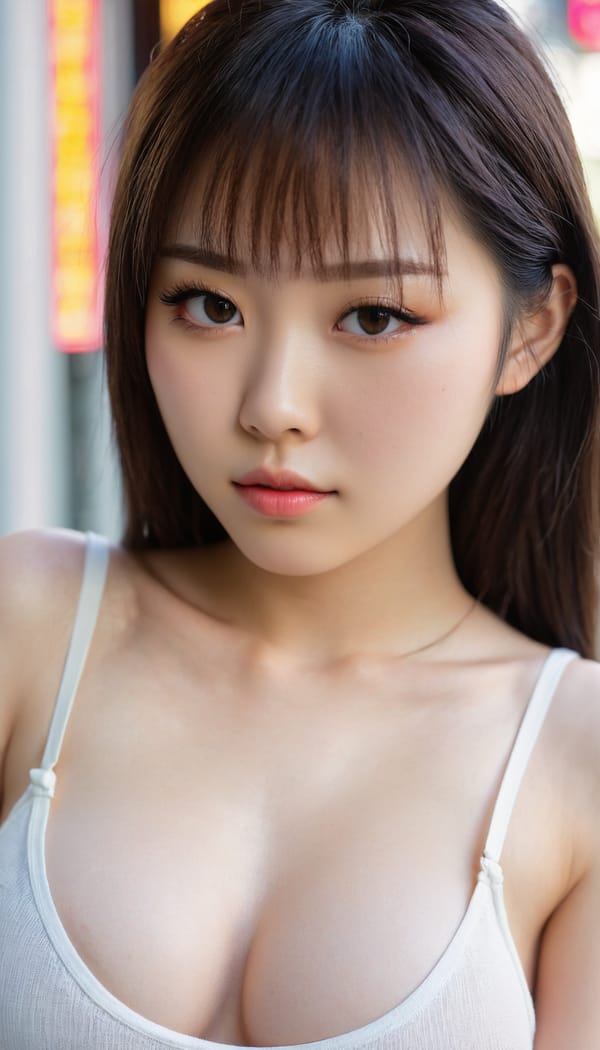 Tags: 21872187, SDXL
{"3": {"inputs": {"seed": 953440660779373, "steps": 64, "cfg": 6.67, "sampler_name": "dpmpp_2m", "scheduler": "karras", "denoise": 1.0, "model": ["27", 0], "positive": ["6", 0], "negative": ["7", 0], "latent_image": ["5", 0]}, "class_type": "KSampler"}, "4": {"inputs": {"ckpt_name": "juggernautxl.safetensors"}, "class_type": "CheckpointLoaderSimple"}, "5": {"inputs": {"width": 768, "height": 1344, "batch_size": 1}, "class_type": "EmptyLatentImage"}, "6": {"inputs": {"text": "19 year old girl, (japanese:0.96), (pale skin:0.99), (temptress:1.02), (idol:0.95), (sexy lips:1.08), (double eyelids:1.05), (detailed face:1.04), (eyelashes:1.05), (cute:1.11), (slim:1.04), (beautiful eyes:1.12), (seductive pose:1.06), (seductive facial expression:0.99), (in a seductive pose:1.13), (large perky breasts:0.97), (cleavage:0.96), (thigh gap:0.96), (white tanktop:1.01), busy street, (textured skin:1.04), (film:1.09), (soft lighting:1.00), (RAW:1.04), (skin fuzz:1.02), (portra:1.07), (natural looking skin:1.07), (detailed skin:1.03), (candid cinema:1.09)", "clip": ["27", 1]}, "class_type": "CLIPTextEncode"}, "7": {"inputs": {"text": "(low resolution:1.14), (open mouth:1.05), (twisted:1.09), (distorted:1.06), (worst quality:1.08), (bad hands:1.05), (watermark:1.07)", "clip": ["27", 1]}, "class_type": "CLIPTextEncode"}, "8": {"inputs": {"samples": ["3", 0], "vae": ["4", 2]}, "class_type": "VAEDecode"}, "25": {"inputs": {"lora_name": "nudify_xl.safetensors", "strength_model": 0.21, "strength_clip": 0.17, "model": ["4", 0], "clip": ["4", 1]}, "class_type": "LoraLoader"}, "26": {"inputs": {"lora_name": "shirtlift_SDXL_v2.safetensors", "strength_model": 0.19, "strength_clip": 0.03, "model": ["25", 0], "clip": ["25", 1]}, "class_type": "LoraLoader"}, "27": {"inputs": {"lora_name": "PerfectEyesXL.safetensors", "strength_model": 0.02, "strength_clip": 0.12, "model": ["26", 0], "clip": ["26", 1]}, "class_type": "LoraLoader"}, "30": {"inputs": {"model_name": "4x_NMKD-Superscale-SP_178000_G.pth"}, "class_type": "UpscaleModelLoader"}, "31": {"inputs": {"upscale_model": ["30", 0], "image": ["8", 0]}, "class_type": "ImageUpscaleWithModel"}, "32": {"inputs": {"upscale_method": "lanczos", "scale_by": 0.5, "image": ["31", 0]}, "class_type": "ImageScaleBy"}, "33": {"inputs": {"pixels": ["32", 0], "vae": ["4", 2]}, "class_type": "VAEEncode"}, "34": {"inputs": {"seed": 953440660779373, "steps": 64, "cfg": 6.67, "sampler_name": "dpmpp_2m", "scheduler": "karras", "denoise": 0.3, "model": ["27", 0], "positive": ["6", 0], "negative": ["7", 0], "latent_image": ["33", 0]}, "class_type": "KSampler"}, "36": {"inputs": {"samples": ["34", 0], "vae": ["4", 2]}, "class_type": "VAEDecode"}, "39": {"inputs": {"filename_prefix": "comfyapi-1714883205168", "images": ["36", 0]}, "class_type": "SaveImage"}}