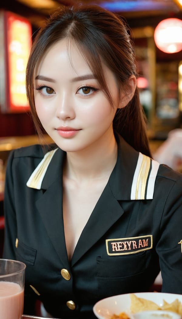 Tags: 21872187, SDXL
{"3": {"inputs": {"seed": 138805755452022, "steps": 32, "cfg": 6.92, "sampler_name": "dpmpp_2m", "scheduler": "karras", "denoise": 1.0, "model": ["27", 0], "positive": ["6", 0], "negative": ["7", 0], "latent_image": ["5", 0]}, "class_type": "KSampler"}, "4": {"inputs": {"ckpt_name": "juggernautxl.safetensors"}, "class_type": "CheckpointLoaderSimple"}, "5": {"inputs": {"width": 768, "height": 1344, "batch_size": 1}, "class_type": "EmptyLatentImage"}, "6": {"inputs": {"text": "26 year old girl, (beautiful eyes:1.13), (seductive pose:1.07), (double eyelids:0.99), (blush:0.99), (seductive facial expression:1.01), (pale skin:0.99), (idol:1.00), (eyelashes:0.95), (slim:1.12), (temptress:1.01), (sexy lips:1.02), (detailed face:1.00), (cute:0.98), (perky ass:1.03), (exposed ass:0.99), (looking back:1.10), (sexy ass:1.04), (thigh gap:0.99), (a waitress in uniform:0.96) working at a restaurant, (candid cinema:1.04), (textured skin:1.07), (film:1.07), (natural looking skin:1.05), (portra:1.02), (skin fuzz:1.01), (RAW:1.05), (soft lighting:1.09), (detailed skin:1.06)", "clip": ["27", 1]}, "class_type": "CLIPTextEncode"}, "7": {"inputs": {"text": "(low resolution:1.11), (distorted:1.07), (open mouth:1.07), (watermark:1.09), (twisted:1.06), (worst quality:1.13), (bad hands:1.07)", "clip": ["27", 1]}, "class_type": "CLIPTextEncode"}, "8": {"inputs": {"samples": ["3", 0], "vae": ["4", 2]}, "class_type": "VAEDecode"}, "25": {"inputs": {"lora_name": "nudify_xl.safetensors", "strength_model": 0.27, "strength_clip": 0.2, "model": ["4", 0], "clip": ["4", 1]}, "class_type": "LoraLoader"}, "26": {"inputs": {"lora_name": "shirtlift_SDXL_v2.safetensors", "strength_model": 0.03, "strength_clip": 0.11, "model": ["25", 0], "clip": ["25", 1]}, "class_type": "LoraLoader"}, "27": {"inputs": {"lora_name": "PerfectEyesXL.safetensors", "strength_model": 0.13, "strength_clip": 0.05, "model": ["26", 0], "clip": ["26", 1]}, "class_type": "LoraLoader"}, "30": {"inputs": {"model_name": "4x_NMKD-Superscale-SP_178000_G.pth"}, "class_type": "UpscaleModelLoader"}, "31": {"inputs": {"upscale_model": ["30", 0], "image": ["8", 0]}, "class_type": "ImageUpscaleWithModel"}, "32": {"inputs": {"upscale_method": "lanczos", "scale_by": 0.5, "image": ["31", 0]}, "class_type": "ImageScaleBy"}, "33": {"inputs": {"pixels": ["32", 0], "vae": ["4", 2]}, "class_type": "VAEEncode"}, "34": {"inputs": {"seed": 138805755452022, "steps": 32, "cfg": 6.92, "sampler_name": "dpmpp_2m", "scheduler": "karras", "denoise": 0.3, "model": ["27", 0], "positive": ["6", 0], "negative": ["7", 0], "latent_image": ["33", 0]}, "class_type": "KSampler"}, "36": {"inputs": {"samples": ["34", 0], "vae": ["4", 2]}, "class_type": "VAEDecode"}, "39": {"inputs": {"filename_prefix": "comfyapi-1714331269308", "images": ["36", 0]}, "class_type": "SaveImage"}}