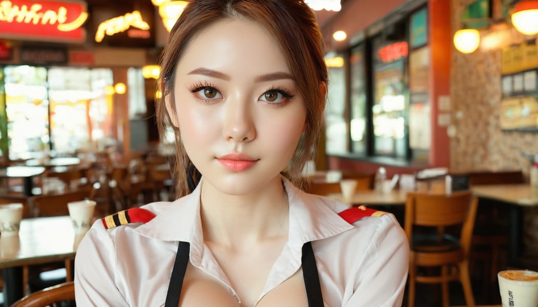 Tags: 21872187, SDXL
{"3": {"inputs": {"seed": 867196762034971, "steps": 32, "cfg": 7.52, "sampler_name": "dpmpp_2m", "scheduler": "karras", "denoise": 1.0, "model": ["27", 0], "positive": ["6", 0], "negative": ["7", 0], "latent_image": ["5", 0]}, "class_type": "KSampler"}, "4": {"inputs": {"ckpt_name": "juggernautxl.safetensors"}, "class_type": "CheckpointLoaderSimple"}, "5": {"inputs": {"width": 1344, "height": 768, "batch_size": 1}, "class_type": "EmptyLatentImage"}, "6": {"inputs": {"text": "26 year old girl, (seductive facial expression:1.10), (double eyelids:1.05), (beautiful eyes:0.99), (pale skin:1.06), (slim:1.06), (seductive pose:1.14), (sexy lips:1.01), (idol:1.10), (detailed face:0.95), (eyelashes:1.06), (cute:1.14), (in a seductive pose:1.07), (large perky breasts:1.08), (cleavage:1.03), (thigh gap:1.00), (a waitress in uniform:0.98) working at a restaurant, (skin fuzz:1.09), (natural looking skin:1.08), (RAW:1.02), (soft lighting:1.01), (film:1.00), (portra:1.04), (detailed skin:1.07), (textured skin:1.01), (candid cinema:1.03)", "clip": ["27", 1]}, "class_type": "CLIPTextEncode"}, "7": {"inputs": {"text": "(worst quality:1.11), (open mouth:1.09), (watermark:1.07), (low resolution:1.11), (twisted:1.07), (distorted:1.05), (bad hands:1.09)", "clip": ["27", 1]}, "class_type": "CLIPTextEncode"}, "8": {"inputs": {"samples": ["3", 0], "vae": ["4", 2]}, "class_type": "VAEDecode"}, "25": {"inputs": {"lora_name": "nudify_xl.safetensors", "strength_model": 0.39, "strength_clip": 0.23, "model": ["4", 0], "clip": ["4", 1]}, "class_type": "LoraLoader"}, "26": {"inputs": {"lora_name": "shirtlift_SDXL_v2.safetensors", "strength_model": 0.02, "strength_clip": 0.01, "model": ["25", 0], "clip": ["25", 1]}, "class_type": "LoraLoader"}, "27": {"inputs": {"lora_name": "PerfectEyesXL.safetensors", "strength_model": 0.12, "strength_clip": 0.05, "model": ["26", 0], "clip": ["26", 1]}, "class_type": "LoraLoader"}, "30": {"inputs": {"model_name": "4x_NMKD-Superscale-SP_178000_G.pth"}, "class_type": "UpscaleModelLoader"}, "31": {"inputs": {"upscale_model": ["30", 0], "image": ["8", 0]}, "class_type": "ImageUpscaleWithModel"}, "32": {"inputs": {"upscale_method": "lanczos", "scale_by": 0.5, "image": ["31", 0]}, "class_type": "ImageScaleBy"}, "33": {"inputs": {"pixels": ["32", 0], "vae": ["4", 2]}, "class_type": "VAEEncode"}, "34": {"inputs": {"seed": 867196762034971, "steps": 32, "cfg": 7.52, "sampler_name": "dpmpp_2m", "scheduler": "karras", "denoise": 0.3, "model": ["27", 0], "positive": ["6", 0], "negative": ["7", 0], "latent_image": ["33", 0]}, "class_type": "KSampler"}, "36": {"inputs": {"samples": ["34", 0], "vae": ["4", 2]}, "class_type": "VAEDecode"}, "39": {"inputs": {"filename_prefix": "comfyapi-1712290365447", "images": ["36", 0]}, "class_type": "SaveImage"}}