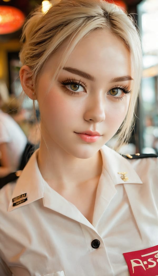 Tags: 21872187, SDXL
{"3": {"inputs": {"seed": 108291123242901, "steps": 32, "cfg": 6.17, "sampler_name": "dpmpp_2m", "scheduler": "karras", "denoise": 1.0, "model": ["27", 0], "positive": ["6", 0], "negative": ["7", 0], "latent_image": ["5", 0]}, "class_type": "KSampler"}, "4": {"inputs": {"ckpt_name": "juggernautxl.safetensors"}, "class_type": "CheckpointLoaderSimple"}, "5": {"inputs": {"width": 768, "height": 1344, "batch_size": 1}, "class_type": "EmptyLatentImage"}, "6": {"inputs": {"text": "21 year old girl, (beautiful eyes:1.11), (blush:0.98), (seductive facial expression:1.01), (idol:0.99), (detailed face:1.02), (pale skin:0.98), (temptress:1.00), (seductive pose:1.04), (double eyelids:1.10), (slim:1.04), (cute:1.07), (eyelashes:1.04), (perky ass:1.14), (exposed ass:1.00), (looking back:1.04), (sexy ass:0.95), (thigh gap:0.95), (a waitress in uniform:1.02) working at a restaurant, (detailed skin:1.01), (soft lighting:1.09), (textured skin:1.01), (natural looking skin:1.05), (portra:1.02), (skin fuzz:1.05), (film:1.07), (RAW:1.04), (candid cinema:1.02)", "clip": ["27", 1]}, "class_type": "CLIPTextEncode"}, "7": {"inputs": {"text": "(worst quality:1.12), (watermark:1.05), (open mouth:1.08), (low resolution:1.09), (bad hands:1.07), (distorted:1.12), (twisted:1.11)", "clip": ["27", 1]}, "class_type": "CLIPTextEncode"}, "8": {"inputs": {"samples": ["3", 0], "vae": ["4", 2]}, "class_type": "VAEDecode"}, "25": {"inputs": {"lora_name": "nudify_xl.safetensors", "strength_model": 0.38, "strength_clip": 0.34, "model": ["4", 0], "clip": ["4", 1]}, "class_type": "LoraLoader"}, "26": {"inputs": {"lora_name": "shirtlift_SDXL_v2.safetensors", "strength_model": 0.13, "strength_clip": 0.08, "model": ["25", 0], "clip": ["25", 1]}, "class_type": "LoraLoader"}, "27": {"inputs": {"lora_name": "PerfectEyesXL.safetensors", "strength_model": 0.09, "strength_clip": 0.03, "model": ["26", 0], "clip": ["26", 1]}, "class_type": "LoraLoader"}, "30": {"inputs": {"model_name": "4x_NMKD-Superscale-SP_178000_G.pth"}, "class_type": "UpscaleModelLoader"}, "31": {"inputs": {"upscale_model": ["30", 0], "image": ["8", 0]}, "class_type": "ImageUpscaleWithModel"}, "32": {"inputs": {"upscale_method": "lanczos", "scale_by": 0.5, "image": ["31", 0]}, "class_type": "ImageScaleBy"}, "33": {"inputs": {"pixels": ["32", 0], "vae": ["4", 2]}, "class_type": "VAEEncode"}, "34": {"inputs": {"seed": 108291123242901, "steps": 32, "cfg": 6.17, "sampler_name": "dpmpp_2m", "scheduler": "karras", "denoise": 0.3, "model": ["27", 0], "positive": ["6", 0], "negative": ["7", 0], "latent_image": ["33", 0]}, "class_type": "KSampler"}, "36": {"inputs": {"samples": ["34", 0], "vae": ["4", 2]}, "class_type": "VAEDecode"}, "39": {"inputs": {"filename_prefix": "comfyapi-1724685212912", "images": ["36", 0]}, "class_type": "SaveImage"}}