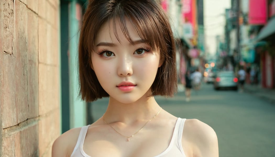 Tags: 21872187, SDXL
{"3": {"inputs": {"seed": 896388620178149, "steps": 64, "cfg": 7.33, "sampler_name": "dpmpp_2m", "scheduler": "karras", "denoise": 1.0, "model": ["27", 0], "positive": ["6", 0], "negative": ["7", 0], "latent_image": ["5", 0]}, "class_type": "KSampler"}, "4": {"inputs": {"ckpt_name": "juggernautxl.safetensors"}, "class_type": "CheckpointLoaderSimple"}, "5": {"inputs": {"width": 1344, "height": 768, "batch_size": 1}, "class_type": "EmptyLatentImage"}, "6": {"inputs": {"text": "18 year old girl, (ukrainian:1.00), (korean:1.06), (temptress:1.08), (seductive facial expression:0.96), (beautiful eyes:1.05), (eyelashes:1.05), (blush:1.11), (sexy lips:1.13), (detailed face:1.12), (seductive pose:1.12), (pale skin:1.07), (slim:0.98), (cute:1.13), (idol:1.06), (in a seductive pose:1.01), (large perky breasts:1.00), (cleavage:1.09), (thigh gap:1.04), (white tanktop:1.03), busy street, (natural looking skin:1.07), (soft lighting:1.01), (detailed skin:1.01), (portra:1.09), (textured skin:1.05), (skin fuzz:1.00), (candid cinema:1.09), (film:1.05), (RAW:1.01)", "clip": ["27", 1]}, "class_type": "CLIPTextEncode"}, "7": {"inputs": {"text": "(bad hands:1.05), (watermark:1.13), (low resolution:1.08), (open mouth:1.10), (twisted:1.07), (distorted:1.14), (worst quality:1.09)", "clip": ["27", 1]}, "class_type": "CLIPTextEncode"}, "8": {"inputs": {"samples": ["3", 0], "vae": ["4", 2]}, "class_type": "VAEDecode"}, "25": {"inputs": {"lora_name": "nudify_xl.safetensors", "strength_model": 0.29, "strength_clip": 0.23, "model": ["4", 0], "clip": ["4", 1]}, "class_type": "LoraLoader"}, "26": {"inputs": {"lora_name": "shirtlift_SDXL_v2.safetensors", "strength_model": 0.15, "strength_clip": 0.17, "model": ["25", 0], "clip": ["25", 1]}, "class_type": "LoraLoader"}, "27": {"inputs": {"lora_name": "PerfectEyesXL.safetensors", "strength_model": 0.13, "strength_clip": 0.06, "model": ["26", 0], "clip": ["26", 1]}, "class_type": "LoraLoader"}, "30": {"inputs": {"model_name": "4x_NMKD-Superscale-SP_178000_G.pth"}, "class_type": "UpscaleModelLoader"}, "31": {"inputs": {"upscale_model": ["30", 0], "image": ["8", 0]}, "class_type": "ImageUpscaleWithModel"}, "32": {"inputs": {"upscale_method": "lanczos", "scale_by": 0.5, "image": ["31", 0]}, "class_type": "ImageScaleBy"}, "33": {"inputs": {"pixels": ["32", 0], "vae": ["4", 2]}, "class_type": "VAEEncode"}, "34": {"inputs": {"seed": 896388620178149, "steps": 64, "cfg": 7.33, "sampler_name": "dpmpp_2m", "scheduler": "karras", "denoise": 0.3, "model": ["27", 0], "positive": ["6", 0], "negative": ["7", 0], "latent_image": ["33", 0]}, "class_type": "KSampler"}, "36": {"inputs": {"samples": ["34", 0], "vae": ["4", 2]}, "class_type": "VAEDecode"}, "39": {"inputs": {"filename_prefix": "comfyapi-1714738259008", "images": ["36", 0]}, "class_type": "SaveImage"}}