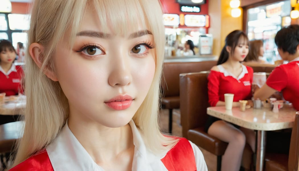 Tags: 21872187, SDXL
{"3": {"inputs": {"seed": 511183747564275, "steps": 32, "cfg": 6.49, "sampler_name": "dpmpp_2m", "scheduler": "karras", "denoise": 1.0, "model": ["27", 0], "positive": ["6", 0], "negative": ["7", 0], "latent_image": ["5", 0]}, "class_type": "KSampler"}, "4": {"inputs": {"ckpt_name": "juggernautxl.safetensors"}, "class_type": "CheckpointLoaderSimple"}, "5": {"inputs": {"width": 1344, "height": 768, "batch_size": 1}, "class_type": "EmptyLatentImage"}, "6": {"inputs": {"text": "19 year old girl, (ukrainian:1.00), (taiwanese:0.98), (russian:1.13), (temptress:0.96), (pale skin:1.01), (double eyelids:1.13), (sexy lips:1.08), (idol:0.99), (slim:1.04), (beautiful eyes:1.04), (eyelashes:1.08), (seductive facial expression:1.11), (detailed face:0.96), (blush:1.06), (cute:1.06), (seductive pose:1.06), (perky ass:1.11), (exposed ass:1.12), (looking back:1.12), (sexy ass:1.04), (thigh gap:0.95), (a waitress in uniform:0.97) working at a restaurant, (candid cinema:1.02), (portra:1.02), (textured skin:1.05), (RAW:1.03), (film:1.02), (detailed skin:1.05), (natural looking skin:1.04), (soft lighting:1.06), (skin fuzz:1.07)", "clip": ["27", 1]}, "class_type": "CLIPTextEncode"}, "7": {"inputs": {"text": "(twisted:1.09), (low resolution:1.07), (watermark:1.12), (worst quality:1.14), (distorted:1.10), (bad hands:1.13)", "clip": ["27", 1]}, "class_type": "CLIPTextEncode"}, "8": {"inputs": {"samples": ["3", 0], "vae": ["4", 2]}, "class_type": "VAEDecode"}, "25": {"inputs": {"lora_name": "nudify_xl.safetensors", "strength_model": 0.16, "strength_clip": 0.25, "model": ["4", 0], "clip": ["4", 1]}, "class_type": "LoraLoader"}, "26": {"inputs": {"lora_name": "shirtlift_SDXL_v2.safetensors", "strength_model": 0.18, "strength_clip": 0.05, "model": ["25", 0], "clip": ["25", 1]}, "class_type": "LoraLoader"}, "27": {"inputs": {"lora_name": "PerfectEyesXL.safetensors", "strength_model": 0.17, "strength_clip": 0.07, "model": ["26", 0], "clip": ["26", 1]}, "class_type": "LoraLoader"}, "30": {"inputs": {"model_name": "4x_NMKD-Superscale-SP_178000_G.pth"}, "class_type": "UpscaleModelLoader"}, "31": {"inputs": {"upscale_model": ["30", 0], "image": ["8", 0]}, "class_type": "ImageUpscaleWithModel"}, "32": {"inputs": {"upscale_method": "lanczos", "scale_by": 0.5, "image": ["31", 0]}, "class_type": "ImageScaleBy"}, "33": {"inputs": {"pixels": ["32", 0], "vae": ["4", 2]}, "class_type": "VAEEncode"}, "34": {"inputs": {"seed": 511183747564275, "steps": 32, "cfg": 6.49, "sampler_name": "dpmpp_2m", "scheduler": "karras", "denoise": 0.3, "model": ["27", 0], "positive": ["6", 0], "negative": ["7", 0], "latent_image": ["33", 0]}, "class_type": "KSampler"}, "36": {"inputs": {"samples": ["34", 0], "vae": ["4", 2]}, "class_type": "VAEDecode"}, "39": {"inputs": {"filename_prefix": "comfyapi-1723688964869", "images": ["36", 0]}, "class_type": "SaveImage"}}