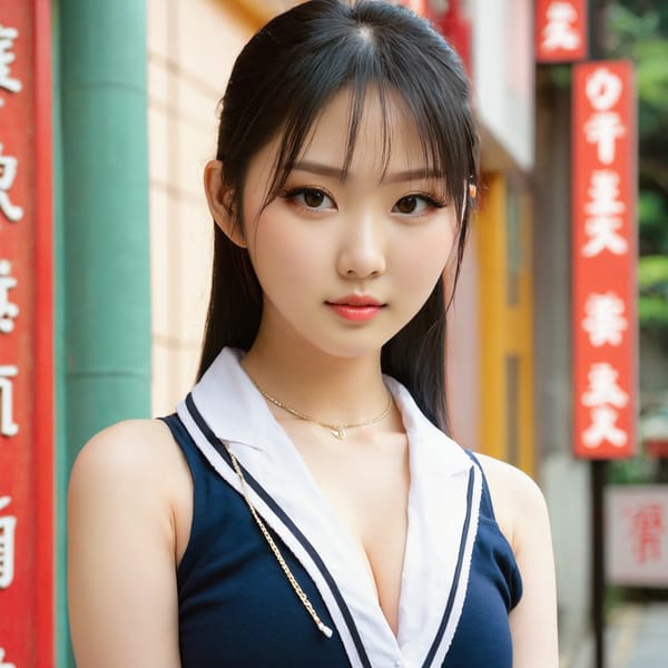 Tags: 21872187, SDXL
{"3": {"inputs": {"seed": 772436153669707, "steps": 64, "cfg": 6.33, "sampler_name": "dpmpp_2m", "scheduler": "karras", "denoise": 1.0, "model": ["27", 0], "positive": ["6", 0], "negative": ["7", 0], "latent_image": ["5", 0]}, "class_type": "KSampler"}, "4": {"inputs": {"ckpt_name": "juggernautxl.safetensors"}, "class_type": "CheckpointLoaderSimple"}, "5": {"inputs": {"width": 1024, "height": 1024, "batch_size": 1}, "class_type": "EmptyLatentImage"}, "6": {"inputs": {"text": "21 year old girl, (taiwanese:0.99), (beautiful eyes:0.95), (idol:1.01), (cute:0.96), (temptress:1.09), (seductive pose:1.14), (blush:1.09), (eyelashes:1.10), (sexy lips:1.09), (slim:1.08), (pale skin:1.13), (detailed face:1.03), (double eyelids:1.12), (seductive facial expression:0.98), (in a seductive pose:1.01), (large perky breasts:1.02), (cleavage:0.98), (thigh gap:1.14), (school uniform:0.95), choker, busy street, (skin fuzz:1.06), (candid cinema:1.03), (soft lighting:1.06), (natural looking skin:1.06), (film:1.06), (portra:1.08), (textured skin:1.04), (RAW:1.09), (detailed skin:1.00)", "clip": ["27", 1]}, "class_type": "CLIPTextEncode"}, "7": {"inputs": {"text": "(bad hands:1.07), (worst quality:1.09), (twisted:1.07), (open mouth:1.12), (watermark:1.12), (distorted:1.10), (low resolution:1.12)", "clip": ["27", 1]}, "class_type": "CLIPTextEncode"}, "8": {"inputs": {"samples": ["3", 0], "vae": ["4", 2]}, "class_type": "VAEDecode"}, "25": {"inputs": {"lora_name": "nudify_xl.safetensors", "strength_model": 0.2, "strength_clip": 0.32, "model": ["4", 0], "clip": ["4", 1]}, "class_type": "LoraLoader"}, "26": {"inputs": {"lora_name": "shirtlift_SDXL_v2.safetensors", "strength_model": 0.1, "strength_clip": 0.06, "model": ["25", 0], "clip": ["25", 1]}, "class_type": "LoraLoader"}, "27": {"inputs": {"lora_name": "PerfectEyesXL.safetensors", "strength_model": 0.17, "strength_clip": 0.1, "model": ["26", 0], "clip": ["26", 1]}, "class_type": "LoraLoader"}, "30": {"inputs": {"model_name": "4x_NMKD-Superscale-SP_178000_G.pth"}, "class_type": "UpscaleModelLoader"}, "31": {"inputs": {"upscale_model": ["30", 0], "image": ["8", 0]}, "class_type": "ImageUpscaleWithModel"}, "32": {"inputs": {"upscale_method": "lanczos", "scale_by": 0.5, "image": ["31", 0]}, "class_type": "ImageScaleBy"}, "33": {"inputs": {"pixels": ["32", 0], "vae": ["4", 2]}, "class_type": "VAEEncode"}, "34": {"inputs": {"seed": 772436153669707, "steps": 64, "cfg": 6.33, "sampler_name": "dpmpp_2m", "scheduler": "karras", "denoise": 0.3, "model": ["27", 0], "positive": ["6", 0], "negative": ["7", 0], "latent_image": ["33", 0]}, "class_type": "KSampler"}, "36": {"inputs": {"samples": ["34", 0], "vae": ["4", 2]}, "class_type": "VAEDecode"}, "39": {"inputs": {"filename_prefix": "comfyapi-1713759545669", "images": ["36", 0]}, "class_type": "SaveImage"}}