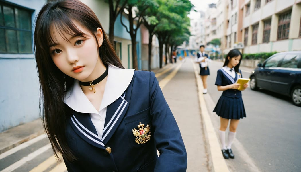 Tags: 21872187, SDXL
{"3": {"inputs": {"seed": 438171992753807, "steps": 32, "cfg": 7.95, "sampler_name": "dpmpp_2m", "scheduler": "karras", "denoise": 1.0, "model": ["27", 0], "positive": ["6", 0], "negative": ["7", 0], "latent_image": ["5", 0]}, "class_type": "KSampler"}, "4": {"inputs": {"ckpt_name": "helloworldxl.safetensors"}, "class_type": "CheckpointLoaderSimple"}, "5": {"inputs": {"width": 1344, "height": 768, "batch_size": 1}, "class_type": "EmptyLatentImage"}, "6": {"inputs": {"text": "18 year old girl, (taiwanese:0.95), (korean:1.00), (russian:1.09), (idol:1.00), (blush:0.98), (double eyelids:1.06), (sexy lips:0.96), (slim:0.97), (beautiful eyes:1.09), (pale skin:0.95), (seductive facial expression:1.10), (eyelashes:1.07), (temptress:1.08), (seductive pose:1.13), (in a seductive pose:1.12), (large perky breasts:1.13), (cleavage:1.00), (thigh gap:1.08), (school uniform:1.11), choker, busy street, (natural looking skin:1.06), (portra:1.08), (detailed skin:1.09), (RAW:1.06), (film:1.06), (textured skin:1.01), (candid cinema:1.00), (skin fuzz:1.04)", "clip": ["27", 1]}, "class_type": "CLIPTextEncode"}, "7": {"inputs": {"text": "(bad hands:1.13), (low resolution:1.11), (watermark:1.05), (twisted:1.07), (worst quality:1.05), (distorted:1.05), (open mouth:1.12)", "clip": ["27", 1]}, "class_type": "CLIPTextEncode"}, "8": {"inputs": {"samples": ["3", 0], "vae": ["4", 2]}, "class_type": "VAEDecode"}, "25": {"inputs": {"lora_name": "nudify_xl.safetensors", "strength_model": 0.38, "strength_clip": 0.1, "model": ["4", 0], "clip": ["4", 1]}, "class_type": "LoraLoader"}, "26": {"inputs": {"lora_name": "shirtlift_SDXL_v2.safetensors", "strength_model": 0.03, "strength_clip": 0.16, "model": ["25", 0], "clip": ["25", 1]}, "class_type": "LoraLoader"}, "27": {"inputs": {"lora_name": "PerfectEyesXL.safetensors", "strength_model": 0.05, "strength_clip": 0.04, "model": ["26", 0], "clip": ["26", 1]}, "class_type": "LoraLoader"}, "30": {"inputs": {"model_name": "4x_NMKD-Superscale-SP_178000_G.pth"}, "class_type": "UpscaleModelLoader"}, "31": {"inputs": {"upscale_model": ["30", 0], "image": ["8", 0]}, "class_type": "ImageUpscaleWithModel"}, "32": {"inputs": {"upscale_method": "lanczos", "scale_by": 0.5, "image": ["31", 0]}, "class_type": "ImageScaleBy"}, "33": {"inputs": {"pixels": ["32", 0], "vae": ["4", 2]}, "class_type": "VAEEncode"}, "34": {"inputs": {"seed": 438171992753807, "steps": 32, "cfg": 7.95, "sampler_name": "dpmpp_2m", "scheduler": "karras", "denoise": 0.3, "model": ["27", 0], "positive": ["6", 0], "negative": ["7", 0], "latent_image": ["33", 0]}, "class_type": "KSampler"}, "36": {"inputs": {"samples": ["34", 0], "vae": ["4", 2]}, "class_type": "VAEDecode"}, "39": {"inputs": {"filename_prefix": "comfyapi-1713214242743", "images": ["36", 0]}, "class_type": "SaveImage"}}