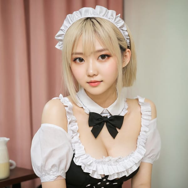 Tags: 21872187, SDXL
{"3": {"inputs": {"seed": 878122735918542, "steps": 64, "cfg": 5.09, "sampler_name": "dpmpp_2m", "scheduler": "karras", "denoise": 1.0, "model": ["27", 0], "positive": ["6", 0], "negative": ["7", 0], "latent_image": ["5", 0]}, "class_type": "KSampler"}, "4": {"inputs": {"ckpt_name": "juggernautxl.safetensors"}, "class_type": "CheckpointLoaderSimple"}, "5": {"inputs": {"width": 1024, "height": 1024, "batch_size": 1}, "class_type": "EmptyLatentImage"}, "6": {"inputs": {"text": "18 year old girl, (taiwanese:0.99), (russian:0.97), (idol:0.96), (blush:1.00), (detailed face:1.09), (double eyelids:1.02), (slim:1.02), (seductive pose:1.14), (cute:1.06), (sexy lips:0.99), (beautiful eyes:1.13), (pale skin:0.96), (in a seductive pose:1.01), (large perky breasts:1.04), (cleavage:0.96), (thigh gap:1.11), in a (skimpy maid costume:1.04) working at a maid cafe, choker, bowtie, headband, pleated skirt, (RAW:1.07), (film:1.00), (detailed skin:1.02), (textured skin:1.02), (natural looking skin:1.07), (soft lighting:1.04), (portra:1.01), (skin fuzz:1.03), (candid cinema:1.07)", "clip": ["27", 1]}, "class_type": "CLIPTextEncode"}, "7": {"inputs": {"text": "(watermark:1.07), (low resolution:1.13), (bad hands:1.10), (twisted:1.11), (distorted:1.12), (worst quality:1.06), (open mouth:1.13)", "clip": ["27", 1]}, "class_type": "CLIPTextEncode"}, "8": {"inputs": {"samples": ["3", 0], "vae": ["4", 2]}, "class_type": "VAEDecode"}, "25": {"inputs": {"lora_name": "nudify_xl.safetensors", "strength_model": 0.35, "strength_clip": 0.2, "model": ["4", 0], "clip": ["4", 1]}, "class_type": "LoraLoader"}, "26": {"inputs": {"lora_name": "shirtlift_SDXL_v2.safetensors", "strength_model": 0.17, "strength_clip": 0.08, "model": ["25", 0], "clip": ["25", 1]}, "class_type": "LoraLoader"}, "27": {"inputs": {"lora_name": "PerfectEyesXL.safetensors", "strength_model": 0.18, "strength_clip": 0.03, "model": ["26", 0], "clip": ["26", 1]}, "class_type": "LoraLoader"}, "30": {"inputs": {"model_name": "4x_NMKD-Superscale-SP_178000_G.pth"}, "class_type": "UpscaleModelLoader"}, "31": {"inputs": {"upscale_model": ["30", 0], "image": ["8", 0]}, "class_type": "ImageUpscaleWithModel"}, "32": {"inputs": {"upscale_method": "lanczos", "scale_by": 0.5, "image": ["31", 0]}, "class_type": "ImageScaleBy"}, "33": {"inputs": {"pixels": ["32", 0], "vae": ["4", 2]}, "class_type": "VAEEncode"}, "34": {"inputs": {"seed": 878122735918542, "steps": 64, "cfg": 5.09, "sampler_name": "dpmpp_2m", "scheduler": "karras", "denoise": 0.3, "model": ["27", 0], "positive": ["6", 0], "negative": ["7", 0], "latent_image": ["33", 0]}, "class_type": "KSampler"}, "36": {"inputs": {"samples": ["34", 0], "vae": ["4", 2]}, "class_type": "VAEDecode"}, "39": {"inputs": {"filename_prefix": "comfyapi-1718345531798", "images": ["36", 0]}, "class_type": "SaveImage"}}