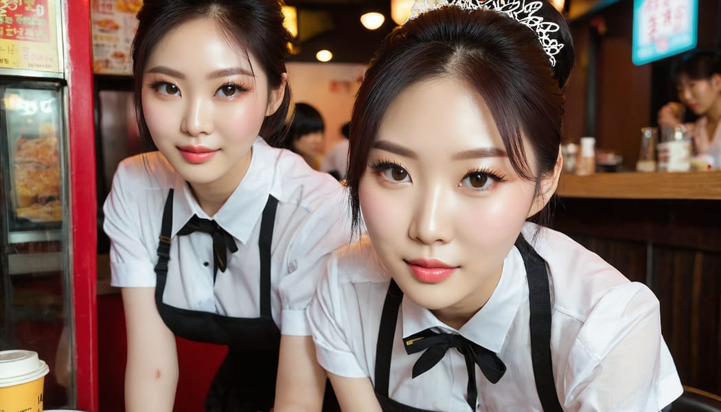 Tags: 21872187, SDXL
{"3": {"inputs": {"seed": 947924861873870, "steps": 32, "cfg": 7.87, "sampler_name": "dpmpp_2m", "scheduler": "karras", "denoise": 1.0, "model": ["27", 0], "positive": ["6", 0], "negative": ["7", 0], "latent_image": ["5", 0]}, "class_type": "KSampler"}, "4": {"inputs": {"ckpt_name": "juggernautxl.safetensors"}, "class_type": "CheckpointLoaderSimple"}, "5": {"inputs": {"width": 1344, "height": 768, "batch_size": 1}, "class_type": "EmptyLatentImage"}, "6": {"inputs": {"text": "24 year old girl, (taiwanese:1.03), (korean:1.02), (pale skin:1.08), (temptress:1.01), (beautiful eyes:1.06), (eyelashes:1.14), (seductive pose:1.02), (seductive facial expression:1.07), (idol:0.95), (double eyelids:1.06), (sexy lips:1.00), (slim:1.11), (cute:1.12), (on all fours:0.97), (spreading ass cheeks:1.00), (from behind:1.04), (backboob:1.02), (a waitress in uniform:1.04) working at a restaurant, (candid cinema:1.07), (detailed skin:1.08), (soft lighting:1.02), (portra:1.07), (skin fuzz:1.04), (natural looking skin:1.02), (film:1.09), (RAW:1.01), (textured skin:1.06)", "clip": ["27", 1]}, "class_type": "CLIPTextEncode"}, "7": {"inputs": {"text": "(bad hands:1.06), (distorted:1.07), (open mouth:1.05), (watermark:1.12), (low resolution:1.07), (worst quality:1.09), (twisted:1.07)", "clip": ["27", 1]}, "class_type": "CLIPTextEncode"}, "8": {"inputs": {"samples": ["3", 0], "vae": ["4", 2]}, "class_type": "VAEDecode"}, "25": {"inputs": {"lora_name": "nudify_xl.safetensors", "strength_model": 0.27, "strength_clip": 0.28, "model": ["4", 0], "clip": ["4", 1]}, "class_type": "LoraLoader"}, "26": {"inputs": {"lora_name": "shirtlift_SDXL_v2.safetensors", "strength_model": 0.12, "strength_clip": 0.07, "model": ["25", 0], "clip": ["25", 1]}, "class_type": "LoraLoader"}, "27": {"inputs": {"lora_name": "PerfectEyesXL.safetensors", "strength_model": 0.02, "strength_clip": 0.15, "model": ["26", 0], "clip": ["26", 1]}, "class_type": "LoraLoader"}, "30": {"inputs": {"model_name": "4x_NMKD-Superscale-SP_178000_G.pth"}, "class_type": "UpscaleModelLoader"}, "31": {"inputs": {"upscale_model": ["30", 0], "image": ["8", 0]}, "class_type": "ImageUpscaleWithModel"}, "32": {"inputs": {"upscale_method": "lanczos", "scale_by": 0.5, "image": ["31", 0]}, "class_type": "ImageScaleBy"}, "33": {"inputs": {"pixels": ["32", 0], "vae": ["4", 2]}, "class_type": "VAEEncode"}, "34": {"inputs": {"seed": 947924861873870, "steps": 32, "cfg": 7.87, "sampler_name": "dpmpp_2m", "scheduler": "karras", "denoise": 0.3, "model": ["27", 0], "positive": ["6", 0], "negative": ["7", 0], "latent_image": ["33", 0]}, "class_type": "KSampler"}, "36": {"inputs": {"samples": ["34", 0], "vae": ["4", 2]}, "class_type": "VAEDecode"}, "39": {"inputs": {"filename_prefix": "comfyapi-1713824208256", "images": ["36", 0]}, "class_type": "SaveImage"}}