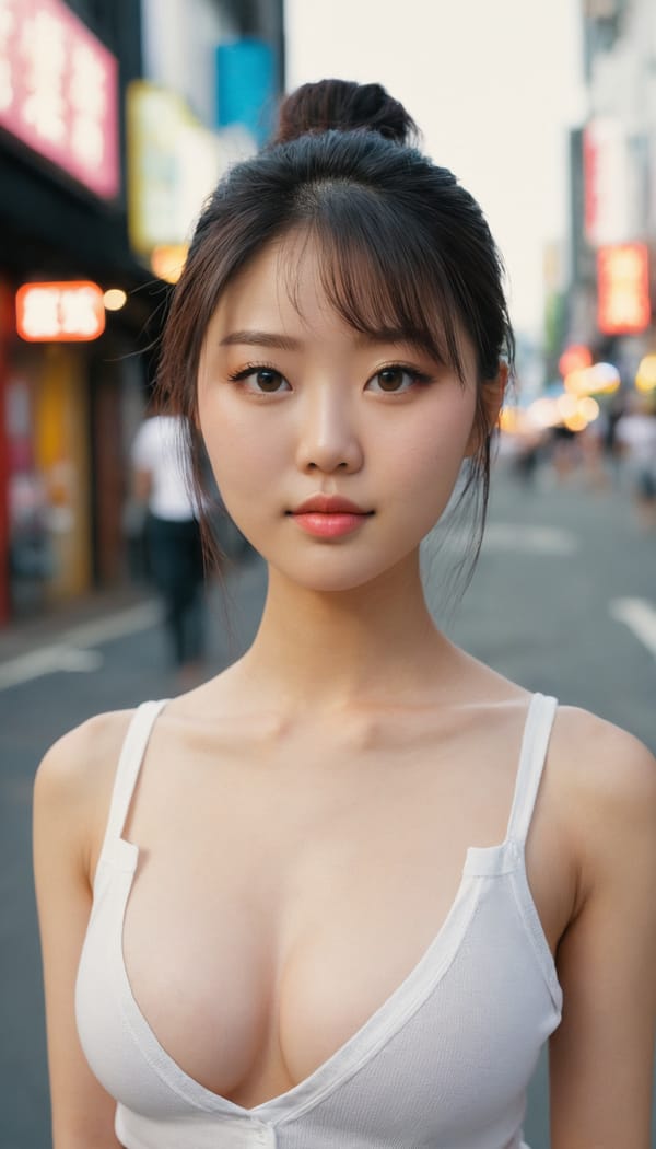 Tags: 21872187, SDXL
{"3": {"inputs": {"seed": 840357702131165, "steps": 64, "cfg": 5.39, "sampler_name": "dpmpp_2m", "scheduler": "karras", "denoise": 1.0, "model": ["27", 0], "positive": ["6", 0], "negative": ["7", 0], "latent_image": ["5", 0]}, "class_type": "KSampler"}, "4": {"inputs": {"ckpt_name": "juggernautxl.safetensors"}, "class_type": "CheckpointLoaderSimple"}, "5": {"inputs": {"width": 768, "height": 1344, "batch_size": 1}, "class_type": "EmptyLatentImage"}, "6": {"inputs": {"text": "24 year old girl, (japanese:1.00), (taiwanese:1.08), (chinese:1.01), (eyelashes:0.96), (slim:1.10), (idol:1.05), (blush:0.95), (temptress:1.08), (sexy lips:1.13), (double eyelids:1.11), (seductive pose:0.99), (pale skin:1.01), (cute:0.97), (beautiful eyes:0.99), (seductive facial expression:1.06), (detailed face:1.06), (in a seductive pose:1.06), (large perky breasts:0.99), (cleavage:1.11), (thigh gap:1.09), (white tanktop:1.10), busy street, (candid cinema:1.07), (textured skin:1.08), (natural looking skin:1.01), (film:1.09), (detailed skin:1.02), (portra:1.00), (skin fuzz:1.01), (RAW:1.05), (soft lighting:1.08)", "clip": ["27", 1]}, "class_type": "CLIPTextEncode"}, "7": {"inputs": {"text": "(open mouth:1.12), (bad hands:1.09), (low resolution:1.05), (twisted:1.06), (distorted:1.13), (watermark:1.07), (worst quality:1.10)", "clip": ["27", 1]}, "class_type": "CLIPTextEncode"}, "8": {"inputs": {"samples": ["3", 0], "vae": ["4", 2]}, "class_type": "VAEDecode"}, "25": {"inputs": {"lora_name": "nudify_xl.safetensors", "strength_model": 0.29, "strength_clip": 0.05, "model": ["4", 0], "clip": ["4", 1]}, "class_type": "LoraLoader"}, "26": {"inputs": {"lora_name": "shirtlift_SDXL_v2.safetensors", "strength_model": 0.04, "strength_clip": 0.0, "model": ["25", 0], "clip": ["25", 1]}, "class_type": "LoraLoader"}, "27": {"inputs": {"lora_name": "PerfectEyesXL.safetensors", "strength_model": 0.11, "strength_clip": 0.1, "model": ["26", 0], "clip": ["26", 1]}, "class_type": "LoraLoader"}, "30": {"inputs": {"model_name": "4x_NMKD-Superscale-SP_178000_G.pth"}, "class_type": "UpscaleModelLoader"}, "31": {"inputs": {"upscale_model": ["30", 0], "image": ["8", 0]}, "class_type": "ImageUpscaleWithModel"}, "32": {"inputs": {"upscale_method": "lanczos", "scale_by": 0.5, "image": ["31", 0]}, "class_type": "ImageScaleBy"}, "33": {"inputs": {"pixels": ["32", 0], "vae": ["4", 2]}, "class_type": "VAEEncode"}, "34": {"inputs": {"seed": 840357702131165, "steps": 64, "cfg": 5.39, "sampler_name": "dpmpp_2m", "scheduler": "karras", "denoise": 0.3, "model": ["27", 0], "positive": ["6", 0], "negative": ["7", 0], "latent_image": ["33", 0]}, "class_type": "KSampler"}, "36": {"inputs": {"samples": ["34", 0], "vae": ["4", 2]}, "class_type": "VAEDecode"}, "39": {"inputs": {"filename_prefix": "comfyapi-1723857340374", "images": ["36", 0]}, "class_type": "SaveImage"}}