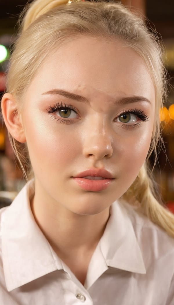 Tags: 21872187, SDXL
{"3": {"inputs": {"seed": 871928619073029, "steps": 32, "cfg": 5.51, "sampler_name": "dpmpp_2m", "scheduler": "karras", "denoise": 1.0, "model": ["27", 0], "positive": ["6", 0], "negative": ["7", 0], "latent_image": ["5", 0]}, "class_type": "KSampler"}, "4": {"inputs": {"ckpt_name": "juggernautxl.safetensors"}, "class_type": "CheckpointLoaderSimple"}, "5": {"inputs": {"width": 768, "height": 1344, "batch_size": 1}, "class_type": "EmptyLatentImage"}, "6": {"inputs": {"text": "18 year old girl, (irish:1.12), (blush:1.01), (slim:1.00), (sexy lips:1.03), (eyelashes:1.04), (temptress:0.96), (seductive facial expression:1.13), (beautiful eyes:1.04), (detailed face:1.06), (pale skin:1.03), (idol:1.13), (cute:1.04), (double eyelids:1.09), (on all fours:1.10), (spreading ass cheeks:1.12), (from behind:0.99), (backboob:1.11), (a waitress in uniform:1.11) working at a restaurant, (RAW:1.04), (soft lighting:1.09), (candid cinema:1.04), (skin fuzz:1.05), (portra:1.02), (natural looking skin:1.09), (textured skin:1.01), (film:1.02), (detailed skin:1.02)", "clip": ["27", 1]}, "class_type": "CLIPTextEncode"}, "7": {"inputs": {"text": "(twisted:1.06), (watermark:1.13), (distorted:1.12), (low resolution:1.10), (worst quality:1.14), (bad hands:1.07)", "clip": ["27", 1]}, "class_type": "CLIPTextEncode"}, "8": {"inputs": {"samples": ["3", 0], "vae": ["4", 2]}, "class_type": "VAEDecode"}, "25": {"inputs": {"lora_name": "nudify_xl.safetensors", "strength_model": 0.33, "strength_clip": 0.07, "model": ["4", 0], "clip": ["4", 1]}, "class_type": "LoraLoader"}, "26": {"inputs": {"lora_name": "shirtlift_SDXL_v2.safetensors", "strength_model": 0.17, "strength_clip": 0.11, "model": ["25", 0], "clip": ["25", 1]}, "class_type": "LoraLoader"}, "27": {"inputs": {"lora_name": "PerfectEyesXL.safetensors", "strength_model": 0.11, "strength_clip": 0.12, "model": ["26", 0], "clip": ["26", 1]}, "class_type": "LoraLoader"}, "30": {"inputs": {"model_name": "4x_NMKD-Superscale-SP_178000_G.pth"}, "class_type": "UpscaleModelLoader"}, "31": {"inputs": {"upscale_model": ["30", 0], "image": ["8", 0]}, "class_type": "ImageUpscaleWithModel"}, "32": {"inputs": {"upscale_method": "lanczos", "scale_by": 0.5, "image": ["31", 0]}, "class_type": "ImageScaleBy"}, "33": {"inputs": {"pixels": ["32", 0], "vae": ["4", 2]}, "class_type": "VAEEncode"}, "34": {"inputs": {"seed": 871928619073029, "steps": 32, "cfg": 5.51, "sampler_name": "dpmpp_2m", "scheduler": "karras", "denoise": 0.3, "model": ["27", 0], "positive": ["6", 0], "negative": ["7", 0], "latent_image": ["33", 0]}, "class_type": "KSampler"}, "36": {"inputs": {"samples": ["34", 0], "vae": ["4", 2]}, "class_type": "VAEDecode"}, "39": {"inputs": {"filename_prefix": "comfyapi-1727024759773", "images": ["36", 0]}, "class_type": "SaveImage"}}