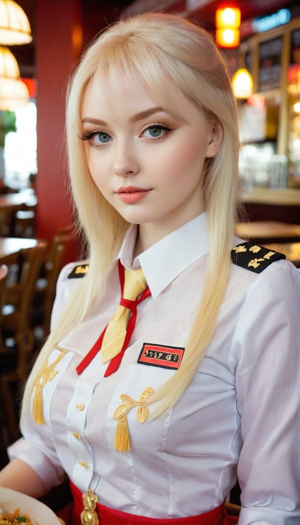 Tags: 21872187, SDXL
{"3": {"inputs": {"seed": 429706877488273, "steps": 32, "cfg": 7.01, "sampler_name": "dpmpp_2m", "scheduler": "karras", "denoise": 1.0, "model": ["27", 0], "positive": ["6", 0], "negative": ["7", 0], "latent_image": ["5", 0]}, "class_type": "KSampler"}, "4": {"inputs": {"ckpt_name": "juggernautxl.safetensors"}, "class_type": "CheckpointLoaderSimple"}, "5": {"inputs": {"width": 768, "height": 1344, "batch_size": 1}, "class_type": "EmptyLatentImage"}, "6": {"inputs": {"text": "21 year old girl, (ukrainian:1.00), (blush:1.10), (seductive pose:1.07), (pale skin:1.13), (idol:0.95), (eyelashes:1.06), (temptress:1.08), (double eyelids:1.06), (sexy lips:1.03), (beautiful eyes:1.12), (slim:0.99), (seductive facial expression:0.95), (cute:1.01), (in a seductive pose:1.09), (large perky breasts:1.01), (cleavage:0.99), (thigh gap:1.08), (a waitress in uniform:1.05) working at a restaurant, (portra:1.03), (soft lighting:1.04), (detailed skin:1.03), (film:1.05), (candid cinema:1.06), (RAW:1.08), (textured skin:1.07), (natural looking skin:1.02), (skin fuzz:1.05)", "clip": ["27", 1]}, "class_type": "CLIPTextEncode"}, "7": {"inputs": {"text": "(open mouth:1.06), (bad hands:1.06), (watermark:1.11), (worst quality:1.11), (low resolution:1.07), (distorted:1.08), (twisted:1.10)", "clip": ["27", 1]}, "class_type": "CLIPTextEncode"}, "8": {"inputs": {"samples": ["3", 0], "vae": ["4", 2]}, "class_type": "VAEDecode"}, "25": {"inputs": {"lora_name": "nudify_xl.safetensors", "strength_model": 0.35, "strength_clip": 0.07, "model": ["4", 0], "clip": ["4", 1]}, "class_type": "LoraLoader"}, "26": {"inputs": {"lora_name": "shirtlift_SDXL_v2.safetensors", "strength_model": 0.04, "strength_clip": 0.17, "model": ["25", 0], "clip": ["25", 1]}, "class_type": "LoraLoader"}, "27": {"inputs": {"lora_name": "PerfectEyesXL.safetensors", "strength_model": 0.07, "strength_clip": 0.13, "model": ["26", 0], "clip": ["26", 1]}, "class_type": "LoraLoader"}, "30": {"inputs": {"model_name": "4x_NMKD-Superscale-SP_178000_G.pth"}, "class_type": "UpscaleModelLoader"}, "31": {"inputs": {"upscale_model": ["30", 0], "image": ["8", 0]}, "class_type": "ImageUpscaleWithModel"}, "32": {"inputs": {"upscale_method": "lanczos", "scale_by": 0.5, "image": ["31", 0]}, "class_type": "ImageScaleBy"}, "33": {"inputs": {"pixels": ["32", 0], "vae": ["4", 2]}, "class_type": "VAEEncode"}, "34": {"inputs": {"seed": 429706877488273, "steps": 32, "cfg": 7.01, "sampler_name": "dpmpp_2m", "scheduler": "karras", "denoise": 0.3, "model": ["27", 0], "positive": ["6", 0], "negative": ["7", 0], "latent_image": ["33", 0]}, "class_type": "KSampler"}, "36": {"inputs": {"samples": ["34", 0], "vae": ["4", 2]}, "class_type": "VAEDecode"}, "39": {"inputs": {"filename_prefix": "comfyapi-1713989076449", "images": ["36", 0]}, "class_type": "SaveImage"}}