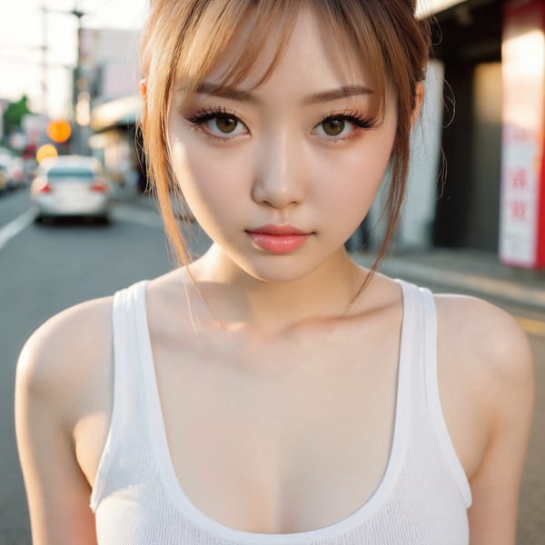 Tags: 21872187, SDXL
{"3": {"inputs": {"seed": 407324034419002, "steps": 32, "cfg": 7.42, "sampler_name": "dpmpp_2m", "scheduler": "karras", "denoise": 1.0, "model": ["27", 0], "positive": ["6", 0], "negative": ["7", 0], "latent_image": ["5", 0]}, "class_type": "KSampler"}, "4": {"inputs": {"ckpt_name": "juggernautxl.safetensors"}, "class_type": "CheckpointLoaderSimple"}, "5": {"inputs": {"width": 1024, "height": 1024, "batch_size": 1}, "class_type": "EmptyLatentImage"}, "6": {"inputs": {"text": "24 year old girl, (japanese:1.10), (russian:0.96), (eyelashes:1.07), (pale skin:0.96), (cute:1.13), (sexy lips:1.07), (slim:1.06), (blush:0.97), (detailed face:1.06), (seductive pose:1.03), (beautiful eyes:1.01), (double eyelids:1.13), (idol:1.02), (temptress:1.13), (seductive facial expression:0.99), (perky ass:1.12), (exposed ass:1.04), (looking back:1.12), (sexy ass:1.03), (thigh gap:1.01), (white tanktop:1.14), busy street, (textured skin:1.06), (skin fuzz:1.03), (portra:1.03), (natural looking skin:1.06), (RAW:1.03), (detailed skin:1.01), (soft lighting:1.04), (candid cinema:1.08), (film:1.00)", "clip": ["27", 1]}, "class_type": "CLIPTextEncode"}, "7": {"inputs": {"text": "(open mouth:1.10), (watermark:1.11), (twisted:1.10), (distorted:1.07), (worst quality:1.05), (bad hands:1.11), (low resolution:1.13)", "clip": ["27", 1]}, "class_type": "CLIPTextEncode"}, "8": {"inputs": {"samples": ["3", 0], "vae": ["4", 2]}, "class_type": "VAEDecode"}, "25": {"inputs": {"lora_name": "nudify_xl.safetensors", "strength_model": 0.18, "strength_clip": 0.39, "model": ["4", 0], "clip": ["4", 1]}, "class_type": "LoraLoader"}, "26": {"inputs": {"lora_name": "shirtlift_SDXL_v2.safetensors", "strength_model": 0.0, "strength_clip": 0.17, "model": ["25", 0], "clip": ["25", 1]}, "class_type": "LoraLoader"}, "27": {"inputs": {"lora_name": "PerfectEyesXL.safetensors", "strength_model": 0.1, "strength_clip": 0.14, "model": ["26", 0], "clip": ["26", 1]}, "class_type": "LoraLoader"}, "30": {"inputs": {"model_name": "4x_NMKD-Superscale-SP_178000_G.pth"}, "class_type": "UpscaleModelLoader"}, "31": {"inputs": {"upscale_model": ["30", 0], "image": ["8", 0]}, "class_type": "ImageUpscaleWithModel"}, "32": {"inputs": {"upscale_method": "lanczos", "scale_by": 0.5, "image": ["31", 0]}, "class_type": "ImageScaleBy"}, "33": {"inputs": {"pixels": ["32", 0], "vae": ["4", 2]}, "class_type": "VAEEncode"}, "34": {"inputs": {"seed": 407324034419002, "steps": 32, "cfg": 7.42, "sampler_name": "dpmpp_2m", "scheduler": "karras", "denoise": 0.3, "model": ["27", 0], "positive": ["6", 0], "negative": ["7", 0], "latent_image": ["33", 0]}, "class_type": "KSampler"}, "36": {"inputs": {"samples": ["34", 0], "vae": ["4", 2]}, "class_type": "VAEDecode"}, "39": {"inputs": {"filename_prefix": "comfyapi-1713356078874", "images": ["36", 0]}, "class_type": "SaveImage"}}