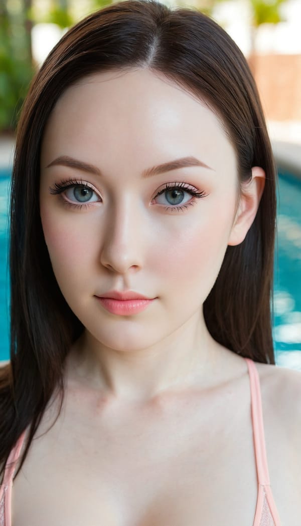 Tags: 21872187, SDXL
{"3": {"inputs": {"seed": 331583274660581, "steps": 64, "cfg": 7.57, "sampler_name": "dpmpp_2m", "scheduler": "karras", "denoise": 1.0, "model": ["27", 0], "positive": ["6", 0], "negative": ["7", 0], "latent_image": ["5", 0]}, "class_type": "KSampler"}, "4": {"inputs": {"ckpt_name": "juggernautXL_v8Rundiffusion.safetensors"}, "class_type": "CheckpointLoaderSimple"}, "5": {"inputs": {"width": 768, "height": 1344, "batch_size": 1}, "class_type": "EmptyLatentImage"}, "6": {"inputs": {"text": "28 year old girl, (slim:1.02), (eyelashes:0.96), (blush:1.01), (pale skin:1.03), (beautiful eyes:0.97), (seductive pose:1.07), (double eyelids:1.07), (detailed face:1.11), (idol:1.07), (sexy lips:1.09), (temptress:1.13), (cute:1.05), (in a seductive pose:1.11), (large perky breasts:0.97), (cleavage:0.98), (thigh gap:1.12), (in a swimsuit:1.00) at a pool, (textured skin:1.06), (skin fuzz:1.07), (RAW:1.07), (candid cinema:1.00), (portra:1.07), (soft lighting:1.01), (detailed skin:1.01), (natural looking skin:1.00), (film:1.00)", "clip": ["27", 1]}, "class_type": "CLIPTextEncode"}, "7": {"inputs": {"text": "(open mouth:1.07), (distorted:1.11), (worst quality:1.05), (low resolution:1.13), (watermark:1.07), (bad hands:1.10), (twisted:1.08)", "clip": ["27", 1]}, "class_type": "CLIPTextEncode"}, "8": {"inputs": {"samples": ["3", 0], "vae": ["4", 2]}, "class_type": "VAEDecode"}, "25": {"inputs": {"lora_name": "nudify_xl.safetensors", "strength_model": 0.07, "strength_clip": 0.12, "model": ["4", 0], "clip": ["4", 1]}, "class_type": "LoraLoader"}, "26": {"inputs": {"lora_name": "shirtlift_SDXL_v2.safetensors", "strength_model": 0.05, "strength_clip": 0.1, "model": ["25", 0], "clip": ["25", 1]}, "class_type": "LoraLoader"}, "27": {"inputs": {"lora_name": "PerfectEyesXL.safetensors", "strength_model": 0.11, "strength_clip": 0.01, "model": ["26", 0], "clip": ["26", 1]}, "class_type": "LoraLoader"}, "30": {"inputs": {"model_name": "4x_NMKD-Superscale-SP_178000_G.pth"}, "class_type": "UpscaleModelLoader"}, "31": {"inputs": {"upscale_model": ["30", 0], "image": ["8", 0]}, "class_type": "ImageUpscaleWithModel"}, "32": {"inputs": {"upscale_method": "lanczos", "scale_by": 0.5, "image": ["31", 0]}, "class_type": "ImageScaleBy"}, "33": {"inputs": {"pixels": ["32", 0], "vae": ["4", 2]}, "class_type": "VAEEncode"}, "34": {"inputs": {"seed": 331583274660581, "steps": 64, "cfg": 7.57, "sampler_name": "dpmpp_2m", "scheduler": "karras", "denoise": 0.3, "model": ["27", 0], "positive": ["6", 0], "negative": ["7", 0], "latent_image": ["33", 0]}, "class_type": "KSampler"}, "36": {"inputs": {"samples": ["34", 0], "vae": ["4", 2]}, "class_type": "VAEDecode"}, "39": {"inputs": {"filename_prefix": "comfyapi-1707736369504", "images": ["36", 0]}, "class_type": "SaveImage"}}