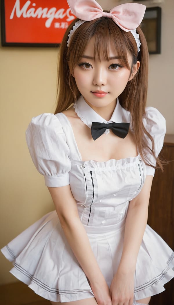 Tags: 21872187, SDXL
{"3": {"inputs": {"seed": 239265565903549, "steps": 64, "cfg": 5.53, "sampler_name": "dpmpp_2m", "scheduler": "karras", "denoise": 1.0, "model": ["27", 0], "positive": ["6", 0], "negative": ["7", 0], "latent_image": ["5", 0]}, "class_type": "KSampler"}, "4": {"inputs": {"ckpt_name": "juggernautxl.safetensors"}, "class_type": "CheckpointLoaderSimple"}, "5": {"inputs": {"width": 768, "height": 1344, "batch_size": 1}, "class_type": "EmptyLatentImage"}, "6": {"inputs": {"text": "20 year old girl, (japanese:1.08), (sexy lips:1.09), (temptress:1.00), (cute:1.04), (seductive pose:0.95), (beautiful eyes:1.11), (double eyelids:1.03), (idol:0.98), (detailed face:1.12), (slim:1.13), (blush:1.02), (eyelashes:1.08), (pale skin:1.07), (seductive facial expression:1.00), (perky ass:1.07), (exposed ass:1.06), (looking back:1.03), (sexy ass:1.13), (thigh gap:1.05), in a (skimpy maid costume:0.97) working at a maid cafe, choker, bowtie, headband, pleated skirt, (natural looking skin:1.07), (RAW:1.02), (textured skin:1.05), (candid cinema:1.09), (portra:1.09), (detailed skin:1.04), (soft lighting:1.06), (film:1.01), (skin fuzz:1.01)", "clip": ["27", 1]}, "class_type": "CLIPTextEncode"}, "7": {"inputs": {"text": "(open mouth:1.12), (worst quality:1.11), (distorted:1.08), (watermark:1.05), (bad hands:1.13), (low resolution:1.10), (twisted:1.13)", "clip": ["27", 1]}, "class_type": "CLIPTextEncode"}, "8": {"inputs": {"samples": ["3", 0], "vae": ["4", 2]}, "class_type": "VAEDecode"}, "25": {"inputs": {"lora_name": "nudify_xl.safetensors", "strength_model": 0.07, "strength_clip": 0.1, "model": ["4", 0], "clip": ["4", 1]}, "class_type": "LoraLoader"}, "26": {"inputs": {"lora_name": "shirtlift_SDXL_v2.safetensors", "strength_model": 0.09, "strength_clip": 0.0, "model": ["25", 0], "clip": ["25", 1]}, "class_type": "LoraLoader"}, "27": {"inputs": {"lora_name": "PerfectEyesXL.safetensors", "strength_model": 0.12, "strength_clip": 0.07, "model": ["26", 0], "clip": ["26", 1]}, "class_type": "LoraLoader"}, "30": {"inputs": {"model_name": "4x_NMKD-Superscale-SP_178000_G.pth"}, "class_type": "UpscaleModelLoader"}, "31": {"inputs": {"upscale_model": ["30", 0], "image": ["8", 0]}, "class_type": "ImageUpscaleWithModel"}, "32": {"inputs": {"upscale_method": "lanczos", "scale_by": 0.5, "image": ["31", 0]}, "class_type": "ImageScaleBy"}, "33": {"inputs": {"pixels": ["32", 0], "vae": ["4", 2]}, "class_type": "VAEEncode"}, "34": {"inputs": {"seed": 239265565903549, "steps": 64, "cfg": 5.53, "sampler_name": "dpmpp_2m", "scheduler": "karras", "denoise": 0.3, "model": ["27", 0], "positive": ["6", 0], "negative": ["7", 0], "latent_image": ["33", 0]}, "class_type": "KSampler"}, "36": {"inputs": {"samples": ["34", 0], "vae": ["4", 2]}, "class_type": "VAEDecode"}, "39": {"inputs": {"filename_prefix": "comfyapi-1714061517267", "images": ["36", 0]}, "class_type": "SaveImage"}}