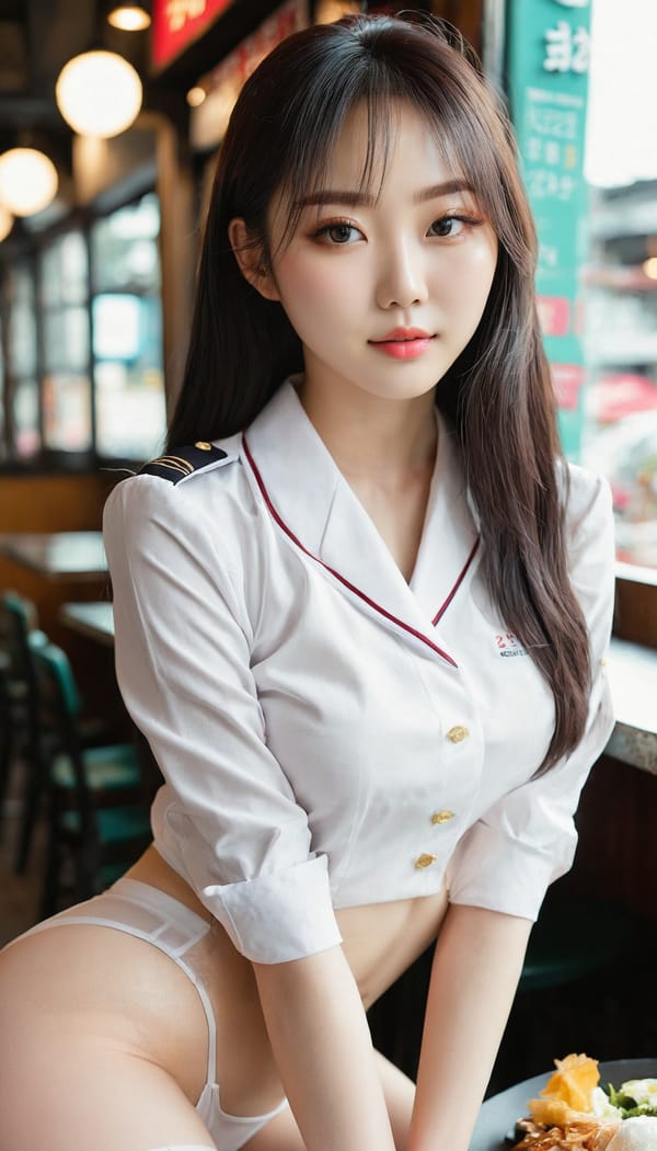 Tags: 21872187, SDXL
{"3": {"inputs": {"seed": 881657716618294, "steps": 64, "cfg": 6.02, "sampler_name": "dpmpp_2m", "scheduler": "karras", "denoise": 1.0, "model": ["27", 0], "positive": ["6", 0], "negative": ["7", 0], "latent_image": ["5", 0]}, "class_type": "KSampler"}, "4": {"inputs": {"ckpt_name": "juggernautxl.safetensors"}, "class_type": "CheckpointLoaderSimple"}, "5": {"inputs": {"width": 768, "height": 1344, "batch_size": 1}, "class_type": "EmptyLatentImage"}, "6": {"inputs": {"text": "25 year old girl, (korean:1.07), (sexy lips:1.11), (temptress:1.10), (idol:1.09), (slim:1.03), (eyelashes:1.11), (beautiful eyes:1.14), (pale skin:1.13), (cute:0.99), (double eyelids:1.10), (detailed face:0.98), (seductive facial expression:0.96), (blush:1.02), (seductive pose:1.07), (perky ass:1.05), (exposed ass:1.11), (looking back:1.05), (sexy ass:1.08), (thigh gap:1.10), (a waitress in uniform:1.04) working at a restaurant, (portra:1.00), (RAW:1.09), (textured skin:1.06), (film:1.02), (skin fuzz:1.06), (soft lighting:1.04), (candid cinema:1.03), (natural looking skin:1.06), (detailed skin:1.08)", "clip": ["27", 1]}, "class_type": "CLIPTextEncode"}, "7": {"inputs": {"text": "(worst quality:1.12), (watermark:1.09), (twisted:1.13), (low resolution:1.14), (distorted:1.12), (bad hands:1.06), (open mouth:1.11)", "clip": ["27", 1]}, "class_type": "CLIPTextEncode"}, "8": {"inputs": {"samples": ["3", 0], "vae": ["4", 2]}, "class_type": "VAEDecode"}, "25": {"inputs": {"lora_name": "nudify_xl.safetensors", "strength_model": 0.08, "strength_clip": 0.31, "model": ["4", 0], "clip": ["4", 1]}, "class_type": "LoraLoader"}, "26": {"inputs": {"lora_name": "shirtlift_SDXL_v2.safetensors", "strength_model": 0.04, "strength_clip": 0.19, "model": ["25", 0], "clip": ["25", 1]}, "class_type": "LoraLoader"}, "27": {"inputs": {"lora_name": "PerfectEyesXL.safetensors", "strength_model": 0.1, "strength_clip": 0.01, "model": ["26", 0], "clip": ["26", 1]}, "class_type": "LoraLoader"}, "30": {"inputs": {"model_name": "4x_NMKD-Superscale-SP_178000_G.pth"}, "class_type": "UpscaleModelLoader"}, "31": {"inputs": {"upscale_model": ["30", 0], "image": ["8", 0]}, "class_type": "ImageUpscaleWithModel"}, "32": {"inputs": {"upscale_method": "lanczos", "scale_by": 0.5, "image": ["31", 0]}, "class_type": "ImageScaleBy"}, "33": {"inputs": {"pixels": ["32", 0], "vae": ["4", 2]}, "class_type": "VAEEncode"}, "34": {"inputs": {"seed": 881657716618294, "steps": 64, "cfg": 6.02, "sampler_name": "dpmpp_2m", "scheduler": "karras", "denoise": 0.3, "model": ["27", 0], "positive": ["6", 0], "negative": ["7", 0], "latent_image": ["33", 0]}, "class_type": "KSampler"}, "36": {"inputs": {"samples": ["34", 0], "vae": ["4", 2]}, "class_type": "VAEDecode"}, "39": {"inputs": {"filename_prefix": "comfyapi-1725869363957", "images": ["36", 0]}, "class_type": "SaveImage"}}