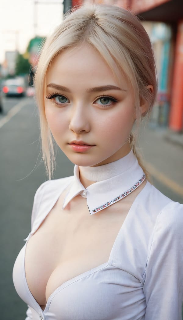 Tags: 21872187, SDXL
{"3": {"inputs": {"seed": 887515635076065, "steps": 32, "cfg": 6.89, "sampler_name": "dpmpp_2m", "scheduler": "karras", "denoise": 1.0, "model": ["27", 0], "positive": ["6", 0], "negative": ["7", 0], "latent_image": ["5", 0]}, "class_type": "KSampler"}, "4": {"inputs": {"ckpt_name": "juggernautxl.safetensors"}, "class_type": "CheckpointLoaderSimple"}, "5": {"inputs": {"width": 768, "height": 1344, "batch_size": 1}, "class_type": "EmptyLatentImage"}, "6": {"inputs": {"text": "18 year old girl, (russian:0.98), (detailed face:1.08), (blush:0.98), (cute:1.01), (slim:1.12), (pale skin:0.99), (sexy lips:0.95), (double eyelids:1.03), (temptress:0.98), (beautiful eyes:0.97), (seductive facial expression:1.06), (idol:0.95), (eyelashes:1.04), (seductive pose:1.12), (in a seductive pose:1.10), (large perky breasts:1.04), (cleavage:1.03), (thigh gap:1.10), (school uniform:1.00), choker, busy street, (skin fuzz:1.00), (natural looking skin:1.09), (portra:1.04), (RAW:1.01), (candid cinema:1.03), (detailed skin:1.00), (textured skin:1.03), (soft lighting:1.09), (film:1.06)", "clip": ["27", 1]}, "class_type": "CLIPTextEncode"}, "7": {"inputs": {"text": "(open mouth:1.07), (distorted:1.14), (bad hands:1.14), (worst quality:1.09), (twisted:1.11), (low resolution:1.08), (watermark:1.12)", "clip": ["27", 1]}, "class_type": "CLIPTextEncode"}, "8": {"inputs": {"samples": ["3", 0], "vae": ["4", 2]}, "class_type": "VAEDecode"}, "25": {"inputs": {"lora_name": "nudify_xl.safetensors", "strength_model": 0.05, "strength_clip": 0.06, "model": ["4", 0], "clip": ["4", 1]}, "class_type": "LoraLoader"}, "26": {"inputs": {"lora_name": "shirtlift_SDXL_v2.safetensors", "strength_model": 0.16, "strength_clip": 0.19, "model": ["25", 0], "clip": ["25", 1]}, "class_type": "LoraLoader"}, "27": {"inputs": {"lora_name": "PerfectEyesXL.safetensors", "strength_model": 0.0, "strength_clip": 0.05, "model": ["26", 0], "clip": ["26", 1]}, "class_type": "LoraLoader"}, "30": {"inputs": {"model_name": "4x_NMKD-Superscale-SP_178000_G.pth"}, "class_type": "UpscaleModelLoader"}, "31": {"inputs": {"upscale_model": ["30", 0], "image": ["8", 0]}, "class_type": "ImageUpscaleWithModel"}, "32": {"inputs": {"upscale_method": "lanczos", "scale_by": 0.5, "image": ["31", 0]}, "class_type": "ImageScaleBy"}, "33": {"inputs": {"pixels": ["32", 0], "vae": ["4", 2]}, "class_type": "VAEEncode"}, "34": {"inputs": {"seed": 887515635076065, "steps": 32, "cfg": 6.89, "sampler_name": "dpmpp_2m", "scheduler": "karras", "denoise": 0.3, "model": ["27", 0], "positive": ["6", 0], "negative": ["7", 0], "latent_image": ["33", 0]}, "class_type": "KSampler"}, "36": {"inputs": {"samples": ["34", 0], "vae": ["4", 2]}, "class_type": "VAEDecode"}, "39": {"inputs": {"filename_prefix": "comfyapi-1732756369314", "images": ["36", 0]}, "class_type": "SaveImage"}}