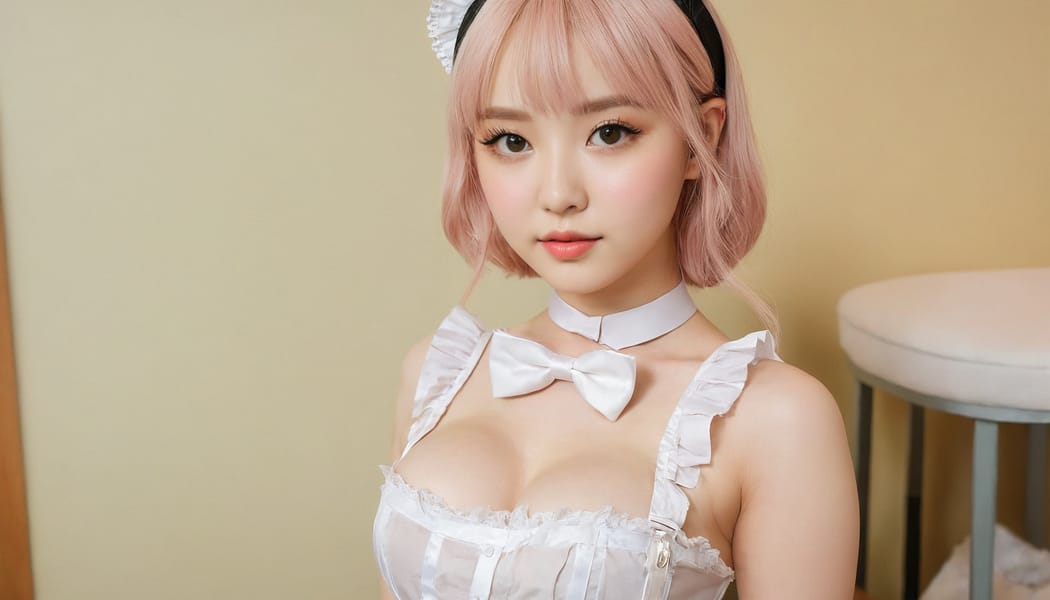 Tags: 21872187, SDXL
{"3": {"inputs": {"seed": 219036601085496, "steps": 64, "cfg": 5.03, "sampler_name": "dpmpp_2m", "scheduler": "karras", "denoise": 1.0, "model": ["27", 0], "positive": ["6", 0], "negative": ["7", 0], "latent_image": ["5", 0]}, "class_type": "KSampler"}, "4": {"inputs": {"ckpt_name": "juggernautxl.safetensors"}, "class_type": "CheckpointLoaderSimple"}, "5": {"inputs": {"width": 1344, "height": 768, "batch_size": 1}, "class_type": "EmptyLatentImage"}, "6": {"inputs": {"text": "22 year old girl, (eyelashes:1.01), (beautiful eyes:1.01), (cute:1.06), (double eyelids:0.97), (seductive facial expression:1.00), (idol:1.10), (detailed face:1.09), (pale skin:1.05), (sexy lips:1.08), (slim:0.99), (seductive pose:1.12), (temptress:1.05), (blush:1.14), (in a seductive pose:0.95), (large perky breasts:1.12), (cleavage:1.03), (thigh gap:1.02), in a (skimpy maid costume:0.96) working at a maid cafe, choker, bowtie, headband, pleated skirt, (natural looking skin:1.07), (soft lighting:1.01), (candid cinema:1.01), (textured skin:1.00), (skin fuzz:1.03), (RAW:1.09), (detailed skin:1.06), (film:1.03), (portra:1.05)", "clip": ["27", 1]}, "class_type": "CLIPTextEncode"}, "7": {"inputs": {"text": "(twisted:1.12), (bad hands:1.05), (distorted:1.05), (open mouth:1.11), (low resolution:1.10), (watermark:1.14), (worst quality:1.07)", "clip": ["27", 1]}, "class_type": "CLIPTextEncode"}, "8": {"inputs": {"samples": ["3", 0], "vae": ["4", 2]}, "class_type": "VAEDecode"}, "25": {"inputs": {"lora_name": "nudify_xl.safetensors", "strength_model": 0.37, "strength_clip": 0.18, "model": ["4", 0], "clip": ["4", 1]}, "class_type": "LoraLoader"}, "26": {"inputs": {"lora_name": "shirtlift_SDXL_v2.safetensors", "strength_model": 0.14, "strength_clip": 0.14, "model": ["25", 0], "clip": ["25", 1]}, "class_type": "LoraLoader"}, "27": {"inputs": {"lora_name": "PerfectEyesXL.safetensors", "strength_model": 0.04, "strength_clip": 0.13, "model": ["26", 0], "clip": ["26", 1]}, "class_type": "LoraLoader"}, "30": {"inputs": {"model_name": "4x_NMKD-Superscale-SP_178000_G.pth"}, "class_type": "UpscaleModelLoader"}, "31": {"inputs": {"upscale_model": ["30", 0], "image": ["8", 0]}, "class_type": "ImageUpscaleWithModel"}, "32": {"inputs": {"upscale_method": "lanczos", "scale_by": 0.5, "image": ["31", 0]}, "class_type": "ImageScaleBy"}, "33": {"inputs": {"pixels": ["32", 0], "vae": ["4", 2]}, "class_type": "VAEEncode"}, "34": {"inputs": {"seed": 219036601085496, "steps": 64, "cfg": 5.03, "sampler_name": "dpmpp_2m", "scheduler": "karras", "denoise": 0.3, "model": ["27", 0], "positive": ["6", 0], "negative": ["7", 0], "latent_image": ["33", 0]}, "class_type": "KSampler"}, "36": {"inputs": {"samples": ["34", 0], "vae": ["4", 2]}, "class_type": "VAEDecode"}, "39": {"inputs": {"filename_prefix": "comfyapi-1728112244695", "images": ["36", 0]}, "class_type": "SaveImage"}}