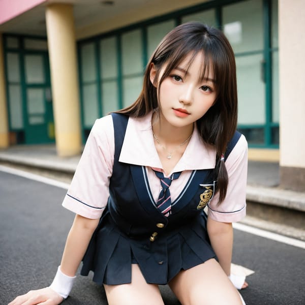 Tags: 21872187, SDXL
{"3": {"inputs": {"seed": 847041346718280, "steps": 64, "cfg": 7.88, "sampler_name": "dpmpp_2m", "scheduler": "karras", "denoise": 1.0, "model": ["27", 0], "positive": ["6", 0], "negative": ["7", 0], "latent_image": ["5", 0]}, "class_type": "KSampler"}, "4": {"inputs": {"ckpt_name": "leosamsHelloworldSDXL_helloworldSDXL32DPO.safetensors"}, "class_type": "CheckpointLoaderSimple"}, "5": {"inputs": {"width": 1024, "height": 1024, "batch_size": 1}, "class_type": "EmptyLatentImage"}, "6": {"inputs": {"text": "21 year old girl, (japanese:0.96), (seductive facial expression:1.01), (temptress:1.13), (idol:1.06), (double eyelids:1.01), (detailed face:1.00), (sexy lips:0.95), (slim:0.96), (blush:1.05), (beautiful eyes:1.12), (pale skin:0.98), (cute:1.13), (seductive pose:1.14), (in a seductive pose:1.14), (large perky breasts:0.95), (cleavage:1.05), (thigh gap:1.11), (school uniform:1.13), choker, busy street, (natural looking skin:1.01), (textured skin:1.09), (film:1.04), (candid cinema:1.01), (soft lighting:1.06), (RAW:1.08), (portra:1.03), (detailed skin:1.04)", "clip": ["27", 1]}, "class_type": "CLIPTextEncode"}, "7": {"inputs": {"text": "(bad hands:1.09), (low resolution:1.09), (distorted:1.11), (open mouth:1.14), (worst quality:1.07), (watermark:1.06), (twisted:1.11)", "clip": ["27", 1]}, "class_type": "CLIPTextEncode"}, "8": {"inputs": {"samples": ["3", 0], "vae": ["4", 2]}, "class_type": "VAEDecode"}, "25": {"inputs": {"lora_name": "nudify_xl.safetensors", "strength_model": 0.08, "strength_clip": 0.27, "model": ["4", 0], "clip": ["4", 1]}, "class_type": "LoraLoader"}, "26": {"inputs": {"lora_name": "shirtlift_SDXL_v2.safetensors", "strength_model": 0.0, "strength_clip": 0.1, "model": ["25", 0], "clip": ["25", 1]}, "class_type": "LoraLoader"}, "27": {"inputs": {"lora_name": "PerfectEyesXL.safetensors", "strength_model": 0.0, "strength_clip": 0.08, "model": ["26", 0], "clip": ["26", 1]}, "class_type": "LoraLoader"}, "30": {"inputs": {"model_name": "4x_NMKD-Superscale-SP_178000_G.pth"}, "class_type": "UpscaleModelLoader"}, "31": {"inputs": {"upscale_model": ["30", 0], "image": ["8", 0]}, "class_type": "ImageUpscaleWithModel"}, "32": {"inputs": {"upscale_method": "lanczos", "scale_by": 0.5, "image": ["31", 0]}, "class_type": "ImageScaleBy"}, "33": {"inputs": {"pixels": ["32", 0], "vae": ["4", 2]}, "class_type": "VAEEncode"}, "34": {"inputs": {"seed": 847041346718280, "steps": 64, "cfg": 7.88, "sampler_name": "dpmpp_2m", "scheduler": "karras", "denoise": 0.3, "model": ["27", 0], "positive": ["6", 0], "negative": ["7", 0], "latent_image": ["33", 0]}, "class_type": "KSampler"}, "36": {"inputs": {"samples": ["34", 0], "vae": ["4", 2]}, "class_type": "VAEDecode"}, "39": {"inputs": {"filename_prefix": "comfyapi-1707821330810", "images": ["36", 0]}, "class_type": "SaveImage"}}