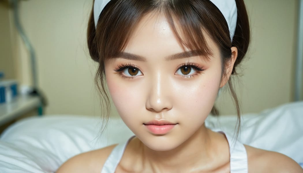 Tags: 21872187, SDXL
{"3": {"inputs": {"seed": 664775768773072, "steps": 64, "cfg": 7.16, "sampler_name": "dpmpp_2m", "scheduler": "karras", "denoise": 1.0, "model": ["27", 0], "positive": ["6", 0], "negative": ["7", 0], "latent_image": ["5", 0]}, "class_type": "KSampler"}, "4": {"inputs": {"ckpt_name": "juggernautxl.safetensors"}, "class_type": "CheckpointLoaderSimple"}, "5": {"inputs": {"width": 1344, "height": 768, "batch_size": 1}, "class_type": "EmptyLatentImage"}, "6": {"inputs": {"text": "19 year old girl, (seductive facial expression:1.08), (slim:1.01), (seductive pose:1.09), (eyelashes:1.08), (blush:1.06), (temptress:1.01), (beautiful eyes:0.97), (idol:1.01), (sexy lips:1.09), (cute:0.97), (double eyelids:1.07), (detailed face:1.10), (on all fours:1.07), (spreading ass cheeks:0.95), (from behind:1.10), (backboob:1.09), (nurse in uniform:1.13) working in a hospital ward, (natural looking skin:1.01), (textured skin:1.05), (detailed skin:1.00), (film:1.05), (RAW:1.03), (skin fuzz:1.02), (portra:1.07), (candid cinema:1.09), (soft lighting:1.04)", "clip": ["27", 1]}, "class_type": "CLIPTextEncode"}, "7": {"inputs": {"text": "(worst quality:1.05), (twisted:1.10), (bad hands:1.14), (distorted:1.12), (open mouth:1.12), (low resolution:1.05), (watermark:1.07)", "clip": ["27", 1]}, "class_type": "CLIPTextEncode"}, "8": {"inputs": {"samples": ["3", 0], "vae": ["4", 2]}, "class_type": "VAEDecode"}, "25": {"inputs": {"lora_name": "nudify_xl.safetensors", "strength_model": 0.33, "strength_clip": 0.29, "model": ["4", 0], "clip": ["4", 1]}, "class_type": "LoraLoader"}, "26": {"inputs": {"lora_name": "shirtlift_SDXL_v2.safetensors", "strength_model": 0.14, "strength_clip": 0.02, "model": ["25", 0], "clip": ["25", 1]}, "class_type": "LoraLoader"}, "27": {"inputs": {"lora_name": "PerfectEyesXL.safetensors", "strength_model": 0.0, "strength_clip": 0.18, "model": ["26", 0], "clip": ["26", 1]}, "class_type": "LoraLoader"}, "30": {"inputs": {"model_name": "4x_NMKD-Superscale-SP_178000_G.pth"}, "class_type": "UpscaleModelLoader"}, "31": {"inputs": {"upscale_model": ["30", 0], "image": ["8", 0]}, "class_type": "ImageUpscaleWithModel"}, "32": {"inputs": {"upscale_method": "lanczos", "scale_by": 0.5, "image": ["31", 0]}, "class_type": "ImageScaleBy"}, "33": {"inputs": {"pixels": ["32", 0], "vae": ["4", 2]}, "class_type": "VAEEncode"}, "34": {"inputs": {"seed": 664775768773072, "steps": 64, "cfg": 7.16, "sampler_name": "dpmpp_2m", "scheduler": "karras", "denoise": 0.3, "model": ["27", 0], "positive": ["6", 0], "negative": ["7", 0], "latent_image": ["33", 0]}, "class_type": "KSampler"}, "36": {"inputs": {"samples": ["34", 0], "vae": ["4", 2]}, "class_type": "VAEDecode"}, "39": {"inputs": {"filename_prefix": "comfyapi-1726784385709", "images": ["36", 0]}, "class_type": "SaveImage"}}