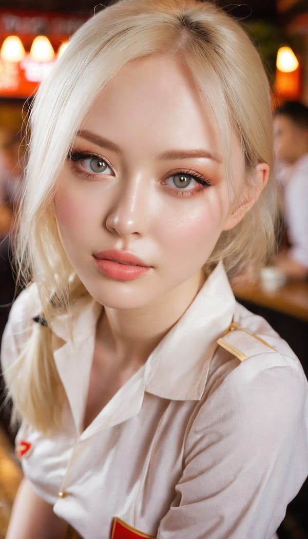 Tags: 21872187, SDXL
{"3": {"inputs": {"seed": 632488938333726, "steps": 32, "cfg": 6.8, "sampler_name": "dpmpp_2m", "scheduler": "karras", "denoise": 1.0, "model": ["27", 0], "positive": ["6", 0], "negative": ["7", 0], "latent_image": ["5", 0]}, "class_type": "KSampler"}, "4": {"inputs": {"ckpt_name": "juggernautxl.safetensors"}, "class_type": "CheckpointLoaderSimple"}, "5": {"inputs": {"width": 768, "height": 1344, "batch_size": 1}, "class_type": "EmptyLatentImage"}, "6": {"inputs": {"text": "25 year old girl, (russian:0.96), (detailed face:0.96), (double eyelids:1.08), (cute:1.07), (temptress:1.14), (pale skin:1.06), (seductive facial expression:1.00), (sexy lips:1.12), (seductive pose:0.98), (slim:1.03), (blush:1.11), (beautiful eyes:1.12), (eyelashes:0.95), (idol:1.07), (on all fours:1.04), (spreading ass cheeks:0.96), (from behind:0.96), (backboob:1.06), (a waitress in uniform:1.04) working at a restaurant, (soft lighting:1.07), (skin fuzz:1.04), (candid cinema:1.00), (portra:1.08), (natural looking skin:1.08), (detailed skin:1.05), (film:1.04), (RAW:1.04), (textured skin:1.04)", "clip": ["27", 1]}, "class_type": "CLIPTextEncode"}, "7": {"inputs": {"text": "(watermark:1.10), (worst quality:1.06), (twisted:1.13), (distorted:1.14), (low resolution:1.12), (bad hands:1.09)", "clip": ["27", 1]}, "class_type": "CLIPTextEncode"}, "8": {"inputs": {"samples": ["3", 0], "vae": ["4", 2]}, "class_type": "VAEDecode"}, "25": {"inputs": {"lora_name": "nudify_xl.safetensors", "strength_model": 0.22, "strength_clip": 0.13, "model": ["4", 0], "clip": ["4", 1]}, "class_type": "LoraLoader"}, "26": {"inputs": {"lora_name": "shirtlift_SDXL_v2.safetensors", "strength_model": 0.04, "strength_clip": 0.08, "model": ["25", 0], "clip": ["25", 1]}, "class_type": "LoraLoader"}, "27": {"inputs": {"lora_name": "PerfectEyesXL.safetensors", "strength_model": 0.12, "strength_clip": 0.1, "model": ["26", 0], "clip": ["26", 1]}, "class_type": "LoraLoader"}, "30": {"inputs": {"model_name": "4x_NMKD-Superscale-SP_178000_G.pth"}, "class_type": "UpscaleModelLoader"}, "31": {"inputs": {"upscale_model": ["30", 0], "image": ["8", 0]}, "class_type": "ImageUpscaleWithModel"}, "32": {"inputs": {"upscale_method": "lanczos", "scale_by": 0.5, "image": ["31", 0]}, "class_type": "ImageScaleBy"}, "33": {"inputs": {"pixels": ["32", 0], "vae": ["4", 2]}, "class_type": "VAEEncode"}, "34": {"inputs": {"seed": 632488938333726, "steps": 32, "cfg": 6.8, "sampler_name": "dpmpp_2m", "scheduler": "karras", "denoise": 0.3, "model": ["27", 0], "positive": ["6", 0], "negative": ["7", 0], "latent_image": ["33", 0]}, "class_type": "KSampler"}, "36": {"inputs": {"samples": ["34", 0], "vae": ["4", 2]}, "class_type": "VAEDecode"}, "39": {"inputs": {"filename_prefix": "comfyapi-1724746136004", "images": ["36", 0]}, "class_type": "SaveImage"}}