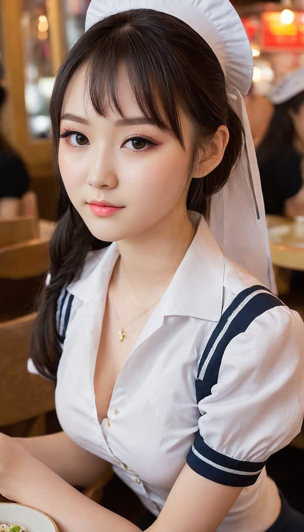 Tags: 21872187, SDXL
{"3": {"inputs": {"seed": 488305770764966, "steps": 32, "cfg": 5.36, "sampler_name": "dpmpp_2m", "scheduler": "karras", "denoise": 1.0, "model": ["27", 0], "positive": ["6", 0], "negative": ["7", 0], "latent_image": ["5", 0]}, "class_type": "KSampler"}, "4": {"inputs": {"ckpt_name": "juggernautXL_v8Rundiffusion.safetensors"}, "class_type": "CheckpointLoaderSimple"}, "5": {"inputs": {"width": 768, "height": 1344, "batch_size": 1}, "class_type": "EmptyLatentImage"}, "6": {"inputs": {"text": "18 year old girl, (ukrainian:0.97), (japanese:1.08), (temptress:1.11), (seductive facial expression:1.14), (idol:0.99), (cute:1.00), (seductive pose:1.13), (sexy lips:1.02), (slim:1.07), (blush:0.98), (detailed face:1.11), (double eyelids:1.14), (pale skin:1.08), (beautiful eyes:1.13), (in a seductive pose:1.01), (large perky breasts:1.03), (cleavage:1.12), (thigh gap:1.01), (a waitress in uniform:1.12) working at a restaurant, (film:1.09), (candid cinema:1.04), (detailed skin:1.04), (skin fuzz:1.06), (soft lighting:1.02), (RAW:1.01), (natural looking skin:1.05), (portra:1.01), (textured skin:1.03)", "clip": ["27", 1]}, "class_type": "CLIPTextEncode"}, "7": {"inputs": {"text": "(twisted:1.12), (worst quality:1.05), (open mouth:1.12), (bad hands:1.10), (watermark:1.14), (distorted:1.09), (low resolution:1.05)", "clip": ["27", 1]}, "class_type": "CLIPTextEncode"}, "8": {"inputs": {"samples": ["3", 0], "vae": ["4", 2]}, "class_type": "VAEDecode"}, "25": {"inputs": {"lora_name": "nudify_xl.safetensors", "strength_model": 0.16, "strength_clip": 0.32, "model": ["4", 0], "clip": ["4", 1]}, "class_type": "LoraLoader"}, "26": {"inputs": {"lora_name": "shirtlift_SDXL_v2.safetensors", "strength_model": 0.07, "strength_clip": 0.19, "model": ["25", 0], "clip": ["25", 1]}, "class_type": "LoraLoader"}, "27": {"inputs": {"lora_name": "PerfectEyesXL.safetensors", "strength_model": 0.11, "strength_clip": 0.03, "model": ["26", 0], "clip": ["26", 1]}, "class_type": "LoraLoader"}, "30": {"inputs": {"model_name": "4x_NMKD-Superscale-SP_178000_G.pth"}, "class_type": "UpscaleModelLoader"}, "31": {"inputs": {"upscale_model": ["30", 0], "image": ["8", 0]}, "class_type": "ImageUpscaleWithModel"}, "32": {"inputs": {"upscale_method": "lanczos", "scale_by": 0.5, "image": ["31", 0]}, "class_type": "ImageScaleBy"}, "33": {"inputs": {"pixels": ["32", 0], "vae": ["4", 2]}, "class_type": "VAEEncode"}, "34": {"inputs": {"seed": 488305770764966, "steps": 32, "cfg": 5.36, "sampler_name": "dpmpp_2m", "scheduler": "karras", "denoise": 0.3, "model": ["27", 0], "positive": ["6", 0], "negative": ["7", 0], "latent_image": ["33", 0]}, "class_type": "KSampler"}, "36": {"inputs": {"samples": ["34", 0], "vae": ["4", 2]}, "class_type": "VAEDecode"}, "39": {"inputs": {"filename_prefix": "comfyapi-1707527595503", "images": ["36", 0]}, "class_type": "SaveImage"}}