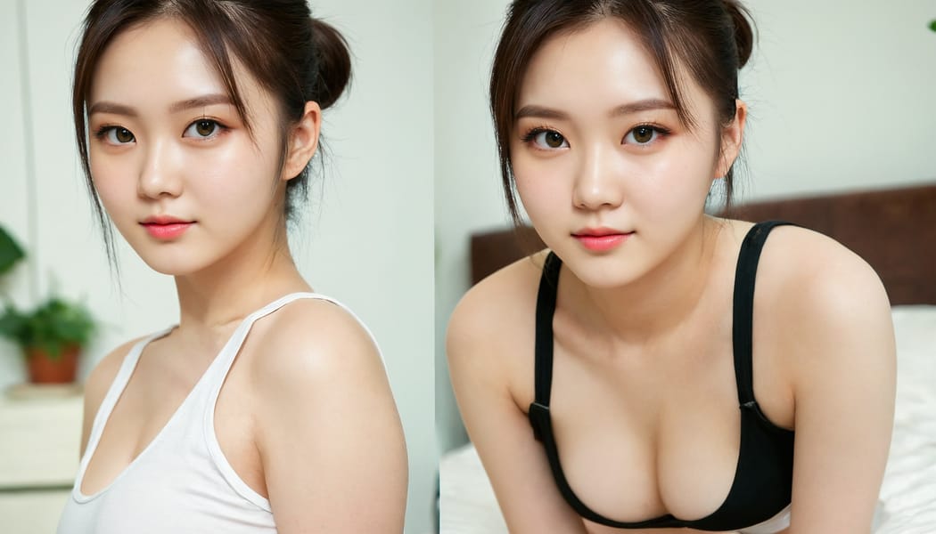 Tags: 21872187, SDXL
{"3": {"inputs": {"seed": 915363857002913, "steps": 64, "cfg": 5.84, "sampler_name": "dpmpp_2m", "scheduler": "karras", "denoise": 1.0, "model": ["27", 0], "positive": ["6", 0], "negative": ["7", 0], "latent_image": ["5", 0]}, "class_type": "KSampler"}, "4": {"inputs": {"ckpt_name": "juggernautXL_v8Rundiffusion.safetensors"}, "class_type": "CheckpointLoaderSimple"}, "5": {"inputs": {"width": 1344, "height": 768, "batch_size": 1}, "class_type": "EmptyLatentImage"}, "6": {"inputs": {"text": "21 year old girl, (korean:0.96), (irish:1.04), (ukrainian:1.03), (beautiful eyes:1.06), (eyelashes:0.97), (detailed face:0.96), (idol:0.97), (double eyelids:1.04), (seductive pose:0.96), (temptress:0.99), (slim:0.96), (pale skin:1.04), (cute:1.00), (seductive facial expression:1.05), (sexy lips:0.97), (perky ass:1.07), (exposed ass:1.06), (looking back:1.06), (sexy ass:0.95), (thigh gap:1.13), (white tanktop:1.01), busy street, (detailed skin:1.02), (natural looking skin:1.03), (portra:1.00), (candid cinema:1.08), (soft lighting:1.03), (skin fuzz:1.07), (textured skin:1.06), (film:1.04), (RAW:1.06)", "clip": ["27", 1]}, "class_type": "CLIPTextEncode"}, "7": {"inputs": {"text": "(bad hands:1.09), (worst quality:1.09), (twisted:1.13), (watermark:1.09), (distorted:1.12), (low resolution:1.07), (open mouth:1.11)", "clip": ["27", 1]}, "class_type": "CLIPTextEncode"}, "8": {"inputs": {"samples": ["3", 0], "vae": ["4", 2]}, "class_type": "VAEDecode"}, "25": {"inputs": {"lora_name": "nudify_xl.safetensors", "strength_model": 0.34, "strength_clip": 0.37, "model": ["4", 0], "clip": ["4", 1]}, "class_type": "LoraLoader"}, "26": {"inputs": {"lora_name": "shirtlift_SDXL_v2.safetensors", "strength_model": 0.14, "strength_clip": 0.08, "model": ["25", 0], "clip": ["25", 1]}, "class_type": "LoraLoader"}, "27": {"inputs": {"lora_name": "PerfectEyesXL.safetensors", "strength_model": 0.14, "strength_clip": 0.07, "model": ["26", 0], "clip": ["26", 1]}, "class_type": "LoraLoader"}, "30": {"inputs": {"model_name": "4x_NMKD-Superscale-SP_178000_G.pth"}, "class_type": "UpscaleModelLoader"}, "31": {"inputs": {"upscale_model": ["30", 0], "image": ["8", 0]}, "class_type": "ImageUpscaleWithModel"}, "32": {"inputs": {"upscale_method": "lanczos", "scale_by": 0.5, "image": ["31", 0]}, "class_type": "ImageScaleBy"}, "33": {"inputs": {"pixels": ["32", 0], "vae": ["4", 2]}, "class_type": "VAEEncode"}, "34": {"inputs": {"seed": 915363857002913, "steps": 64, "cfg": 5.84, "sampler_name": "dpmpp_2m", "scheduler": "karras", "denoise": 0.3, "model": ["27", 0], "positive": ["6", 0], "negative": ["7", 0], "latent_image": ["33", 0]}, "class_type": "KSampler"}, "36": {"inputs": {"samples": ["34", 0], "vae": ["4", 2]}, "class_type": "VAEDecode"}, "39": {"inputs": {"filename_prefix": "comfyapi-1707750321880", "images": ["36", 0]}, "class_type": "SaveImage"}}