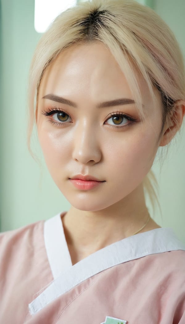 Tags: 21872187, SDXL
{"3": {"inputs": {"seed": 237386242998287, "steps": 32, "cfg": 6.98, "sampler_name": "dpmpp_2m", "scheduler": "karras", "denoise": 1.0, "model": ["27", 0], "positive": ["6", 0], "negative": ["7", 0], "latent_image": ["5", 0]}, "class_type": "KSampler"}, "4": {"inputs": {"ckpt_name": "juggernautxl.safetensors"}, "class_type": "CheckpointLoaderSimple"}, "5": {"inputs": {"width": 768, "height": 1344, "batch_size": 1}, "class_type": "EmptyLatentImage"}, "6": {"inputs": {"text": "24 year old girl, (russian:0.99), (irish:1.14), (japanese:0.99), (temptress:1.00), (double eyelids:1.09), (detailed face:1.05), (idol:0.98), (seductive facial expression:1.06), (beautiful eyes:1.06), (pale skin:0.96), (slim:1.01), (cute:0.98), (seductive pose:1.02), (blush:1.13), (in a seductive pose:1.14), (large perky breasts:0.96), (cleavage:1.04), (thigh gap:1.06), (nurse in uniform:1.01) working in a hospital ward, (film:1.03), (portra:1.03), (textured skin:1.02), (soft lighting:1.08), (skin fuzz:1.07), (natural looking skin:1.08), (detailed skin:1.04), (RAW:1.00), (candid cinema:1.03)", "clip": ["27", 1]}, "class_type": "CLIPTextEncode"}, "7": {"inputs": {"text": "(low resolution:1.05), (worst quality:1.12), (open mouth:1.08), (watermark:1.13), (distorted:1.10), (twisted:1.06), (bad hands:1.10)", "clip": ["27", 1]}, "class_type": "CLIPTextEncode"}, "8": {"inputs": {"samples": ["3", 0], "vae": ["4", 2]}, "class_type": "VAEDecode"}, "25": {"inputs": {"lora_name": "nudify_xl.safetensors", "strength_model": 0.01, "strength_clip": 0.14, "model": ["4", 0], "clip": ["4", 1]}, "class_type": "LoraLoader"}, "26": {"inputs": {"lora_name": "shirtlift_SDXL_v2.safetensors", "strength_model": 0.15, "strength_clip": 0.03, "model": ["25", 0], "clip": ["25", 1]}, "class_type": "LoraLoader"}, "27": {"inputs": {"lora_name": "PerfectEyesXL.safetensors", "strength_model": 0.18, "strength_clip": 0.14, "model": ["26", 0], "clip": ["26", 1]}, "class_type": "LoraLoader"}, "30": {"inputs": {"model_name": "4x_NMKD-Superscale-SP_178000_G.pth"}, "class_type": "UpscaleModelLoader"}, "31": {"inputs": {"upscale_model": ["30", 0], "image": ["8", 0]}, "class_type": "ImageUpscaleWithModel"}, "32": {"inputs": {"upscale_method": "lanczos", "scale_by": 0.5, "image": ["31", 0]}, "class_type": "ImageScaleBy"}, "33": {"inputs": {"pixels": ["32", 0], "vae": ["4", 2]}, "class_type": "VAEEncode"}, "34": {"inputs": {"seed": 237386242998287, "steps": 32, "cfg": 6.98, "sampler_name": "dpmpp_2m", "scheduler": "karras", "denoise": 0.3, "model": ["27", 0], "positive": ["6", 0], "negative": ["7", 0], "latent_image": ["33", 0]}, "class_type": "KSampler"}, "36": {"inputs": {"samples": ["34", 0], "vae": ["4", 2]}, "class_type": "VAEDecode"}, "39": {"inputs": {"filename_prefix": "comfyapi-1728145618047", "images": ["36", 0]}, "class_type": "SaveImage"}}