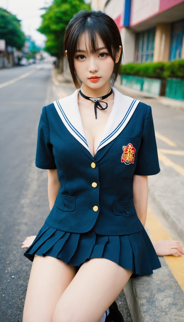 Tags: 21872187, SDXL
{"3": {"inputs": {"seed": 332335885028787, "steps": 64, "cfg": 6.95, "sampler_name": "dpmpp_2m", "scheduler": "karras", "denoise": 1.0, "model": ["27", 0], "positive": ["6", 0], "negative": ["7", 0], "latent_image": ["5", 0]}, "class_type": "KSampler"}, "4": {"inputs": {"ckpt_name": "helloworldxl.safetensors"}, "class_type": "CheckpointLoaderSimple"}, "5": {"inputs": {"width": 768, "height": 1344, "batch_size": 1}, "class_type": "EmptyLatentImage"}, "6": {"inputs": {"text": "27 year old girl, (chinese:1.08), (japanese:1.11), (slim:1.03), (sexy lips:1.07), (seductive pose:1.05), (idol:1.00), (eyelashes:1.05), (pale skin:1.09), (detailed face:0.96), (temptress:0.98), (seductive facial expression:1.08), (blush:0.98), (cute:1.05), (beautiful eyes:1.14), (double eyelids:1.13), (in a seductive pose:1.06), (large perky breasts:0.97), (cleavage:1.11), (thigh gap:1.07), (school uniform:1.11), choker, busy street, (soft lighting:1.05), (RAW:1.05), (textured skin:1.09), (detailed skin:1.05), (film:1.06), (natural looking skin:1.04), (skin fuzz:1.07), (portra:1.06), (candid cinema:1.08)", "clip": ["27", 1]}, "class_type": "CLIPTextEncode"}, "7": {"inputs": {"text": "(worst quality:1.05), (twisted:1.07), (open mouth:1.06), (distorted:1.14), (bad hands:1.13), (watermark:1.12), (low resolution:1.11)", "clip": ["27", 1]}, "class_type": "CLIPTextEncode"}, "8": {"inputs": {"samples": ["3", 0], "vae": ["4", 2]}, "class_type": "VAEDecode"}, "25": {"inputs": {"lora_name": "nudify_xl.safetensors", "strength_model": 0.01, "strength_clip": 0.18, "model": ["4", 0], "clip": ["4", 1]}, "class_type": "LoraLoader"}, "26": {"inputs": {"lora_name": "shirtlift_SDXL_v2.safetensors", "strength_model": 0.1, "strength_clip": 0.03, "model": ["25", 0], "clip": ["25", 1]}, "class_type": "LoraLoader"}, "27": {"inputs": {"lora_name": "PerfectEyesXL.safetensors", "strength_model": 0.16, "strength_clip": 0.15, "model": ["26", 0], "clip": ["26", 1]}, "class_type": "LoraLoader"}, "30": {"inputs": {"model_name": "4x_NMKD-Superscale-SP_178000_G.pth"}, "class_type": "UpscaleModelLoader"}, "31": {"inputs": {"upscale_model": ["30", 0], "image": ["8", 0]}, "class_type": "ImageUpscaleWithModel"}, "32": {"inputs": {"upscale_method": "lanczos", "scale_by": 0.5, "image": ["31", 0]}, "class_type": "ImageScaleBy"}, "33": {"inputs": {"pixels": ["32", 0], "vae": ["4", 2]}, "class_type": "VAEEncode"}, "34": {"inputs": {"seed": 332335885028787, "steps": 64, "cfg": 6.95, "sampler_name": "dpmpp_2m", "scheduler": "karras", "denoise": 0.3, "model": ["27", 0], "positive": ["6", 0], "negative": ["7", 0], "latent_image": ["33", 0]}, "class_type": "KSampler"}, "36": {"inputs": {"samples": ["34", 0], "vae": ["4", 2]}, "class_type": "VAEDecode"}, "39": {"inputs": {"filename_prefix": "comfyapi-1728028215135", "images": ["36", 0]}, "class_type": "SaveImage"}}