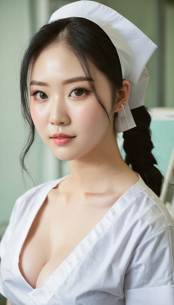 Tags: 21872187, SDXL
{"3": {"inputs": {"seed": 668901550639387, "steps": 64, "cfg": 6.27, "sampler_name": "dpmpp_2m", "scheduler": "karras", "denoise": 1.0, "model": ["27", 0], "positive": ["6", 0], "negative": ["7", 0], "latent_image": ["5", 0]}, "class_type": "KSampler"}, "4": {"inputs": {"ckpt_name": "juggernautxl.safetensors"}, "class_type": "CheckpointLoaderSimple"}, "5": {"inputs": {"width": 768, "height": 1344, "batch_size": 1}, "class_type": "EmptyLatentImage"}, "6": {"inputs": {"text": "27 year old girl, (korean:0.98), (temptress:1.03), (cute:1.10), (pale skin:1.12), (beautiful eyes:1.05), (seductive facial expression:0.99), (detailed face:0.96), (blush:1.09), (eyelashes:1.11), (seductive pose:1.05), (sexy lips:1.06), (idol:1.05), (on all fours:0.97), (spreading ass cheeks:0.96), (from behind:1.12), (backboob:1.12), (nurse in uniform:1.11) working in a hospital ward, (detailed skin:1.09), (film:1.04), (RAW:1.09), (natural looking skin:1.06), (soft lighting:1.00), (skin fuzz:1.08), (candid cinema:1.09), (textured skin:1.05), (portra:1.02)", "clip": ["27", 1]}, "class_type": "CLIPTextEncode"}, "7": {"inputs": {"text": "(bad hands:1.13), (distorted:1.06), (watermark:1.13), (worst quality:1.14), (low resolution:1.13), (twisted:1.11), (open mouth:1.09)", "clip": ["27", 1]}, "class_type": "CLIPTextEncode"}, "8": {"inputs": {"samples": ["3", 0], "vae": ["4", 2]}, "class_type": "VAEDecode"}, "25": {"inputs": {"lora_name": "nudify_xl.safetensors", "strength_model": 0.36, "strength_clip": 0.19, "model": ["4", 0], "clip": ["4", 1]}, "class_type": "LoraLoader"}, "26": {"inputs": {"lora_name": "shirtlift_SDXL_v2.safetensors", "strength_model": 0.03, "strength_clip": 0.03, "model": ["25", 0], "clip": ["25", 1]}, "class_type": "LoraLoader"}, "27": {"inputs": {"lora_name": "PerfectEyesXL.safetensors", "strength_model": 0.07, "strength_clip": 0.0, "model": ["26", 0], "clip": ["26", 1]}, "class_type": "LoraLoader"}, "30": {"inputs": {"model_name": "4x_NMKD-Superscale-SP_178000_G.pth"}, "class_type": "UpscaleModelLoader"}, "31": {"inputs": {"upscale_model": ["30", 0], "image": ["8", 0]}, "class_type": "ImageUpscaleWithModel"}, "32": {"inputs": {"upscale_method": "lanczos", "scale_by": 0.5, "image": ["31", 0]}, "class_type": "ImageScaleBy"}, "33": {"inputs": {"pixels": ["32", 0], "vae": ["4", 2]}, "class_type": "VAEEncode"}, "34": {"inputs": {"seed": 668901550639387, "steps": 64, "cfg": 6.27, "sampler_name": "dpmpp_2m", "scheduler": "karras", "denoise": 0.3, "model": ["27", 0], "positive": ["6", 0], "negative": ["7", 0], "latent_image": ["33", 0]}, "class_type": "KSampler"}, "36": {"inputs": {"samples": ["34", 0], "vae": ["4", 2]}, "class_type": "VAEDecode"}, "39": {"inputs": {"filename_prefix": "comfyapi-1714408181022", "images": ["36", 0]}, "class_type": "SaveImage"}}