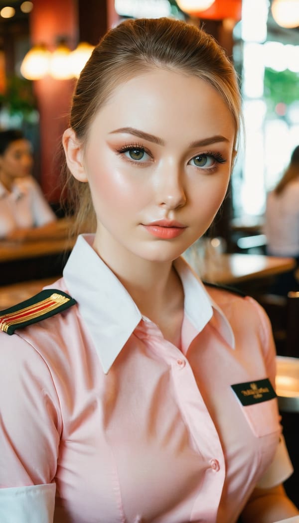 Tags: 21872187, SDXL
{"3": {"inputs": {"seed": 144649564757800, "steps": 64, "cfg": 7.18, "sampler_name": "dpmpp_2m", "scheduler": "karras", "denoise": 1.0, "model": ["27", 0], "positive": ["6", 0], "negative": ["7", 0], "latent_image": ["5", 0]}, "class_type": "KSampler"}, "4": {"inputs": {"ckpt_name": "juggernautxl.safetensors"}, "class_type": "CheckpointLoaderSimple"}, "5": {"inputs": {"width": 768, "height": 1344, "batch_size": 1}, "class_type": "EmptyLatentImage"}, "6": {"inputs": {"text": "27 year old girl, (russian:1.01), (temptress:1.06), (seductive facial expression:0.98), (sexy lips:1.13), (blush:1.08), (double eyelids:1.04), (pale skin:1.05), (slim:1.03), (eyelashes:1.13), (cute:1.09), (beautiful eyes:1.14), (detailed face:1.11), (seductive pose:0.98), (perky ass:1.13), (exposed ass:0.99), (looking back:1.05), (sexy ass:1.05), (thigh gap:1.00), (a waitress in uniform:1.10) working at a restaurant, (natural looking skin:1.05), (candid cinema:1.08), (film:1.03), (textured skin:1.01), (RAW:1.06), (soft lighting:1.03), (portra:1.03), (detailed skin:1.09)", "clip": ["27", 1]}, "class_type": "CLIPTextEncode"}, "7": {"inputs": {"text": "(distorted:1.14), (twisted:1.06), (worst quality:1.10), (watermark:1.05), (open mouth:1.12), (bad hands:1.10), (low resolution:1.14)", "clip": ["27", 1]}, "class_type": "CLIPTextEncode"}, "8": {"inputs": {"samples": ["3", 0], "vae": ["4", 2]}, "class_type": "VAEDecode"}, "25": {"inputs": {"lora_name": "nudify_xl.safetensors", "strength_model": 0.21, "strength_clip": 0.38, "model": ["4", 0], "clip": ["4", 1]}, "class_type": "LoraLoader"}, "26": {"inputs": {"lora_name": "shirtlift_SDXL_v2.safetensors", "strength_model": 0.05, "strength_clip": 0.07, "model": ["25", 0], "clip": ["25", 1]}, "class_type": "LoraLoader"}, "27": {"inputs": {"lora_name": "PerfectEyesXL.safetensors", "strength_model": 0.16, "strength_clip": 0.04, "model": ["26", 0], "clip": ["26", 1]}, "class_type": "LoraLoader"}, "30": {"inputs": {"model_name": "4x_NMKD-Superscale-SP_178000_G.pth"}, "class_type": "UpscaleModelLoader"}, "31": {"inputs": {"upscale_model": ["30", 0], "image": ["8", 0]}, "class_type": "ImageUpscaleWithModel"}, "32": {"inputs": {"upscale_method": "lanczos", "scale_by": 0.5, "image": ["31", 0]}, "class_type": "ImageScaleBy"}, "33": {"inputs": {"pixels": ["32", 0], "vae": ["4", 2]}, "class_type": "VAEEncode"}, "34": {"inputs": {"seed": 144649564757800, "steps": 64, "cfg": 7.18, "sampler_name": "dpmpp_2m", "scheduler": "karras", "denoise": 0.3, "model": ["27", 0], "positive": ["6", 0], "negative": ["7", 0], "latent_image": ["33", 0]}, "class_type": "KSampler"}, "36": {"inputs": {"samples": ["34", 0], "vae": ["4", 2]}, "class_type": "VAEDecode"}, "39": {"inputs": {"filename_prefix": "comfyapi-1724216466732", "images": ["36", 0]}, "class_type": "SaveImage"}}