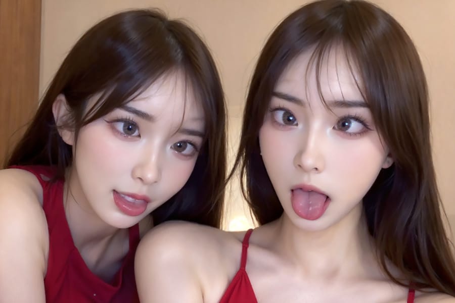 Tags: 21872187
<lora:mix4:0.51>, <lora:JapaneseDollLikeness_v15:0.39>, <lora:taiwanDollLikeness_v20:0.30>, (low-cut red dress:1.14), hotel ballroom, ceremony, <lora:ahegao-x-v4:0.62>, ahegao face, pleasure, extremely detailed eyes, extremely detailed face, cute, (photorealistic:1.20), sexy lips, seductive smile, double eyelids, eyelashes, pale skin, perky breasts, best quality, hyper realistic, tall, (long slim legs:1.09), delicate and beautiful girl, solo, (dramatic:1.11)
Negative prompt: drawings, sketches, paintings, anime, black and white, fat, disfigured, (normal quality:1.93), (worst quality:1.99)
Steps: 32, Sampler: DPM++ 2M Karras, CFG scale: 5.4, Seed: 2461980357, Size: 768x512, Model hash: fc2511737a, Model: chilloutmix_NiPrunedFp32Fix, Seed resize from: -1x-1, Denoising strength: 0.4, Version: v1.2.1, Hires upscale: 3.0, Hires steps: 16, Hires upscaler: ESRGAN_4x