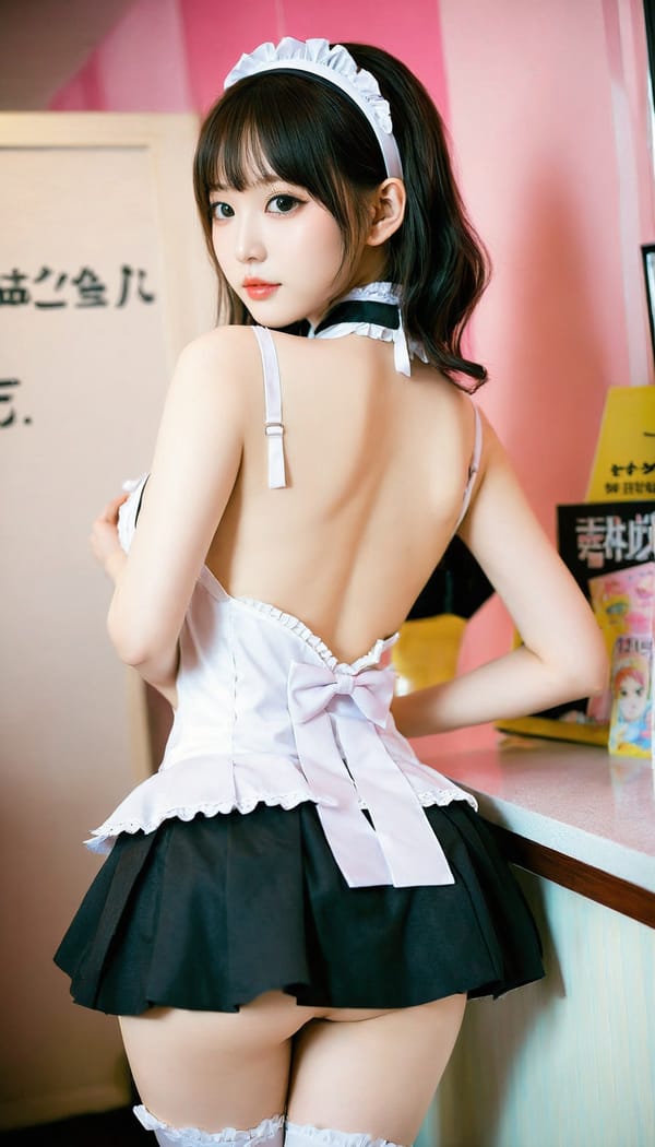 Tags: 21872187, SDXL
{"3": {"inputs": {"seed": 323643802957343, "steps": 64, "cfg": 7.68, "sampler_name": "dpmpp_2m", "scheduler": "karras", "denoise": 1.0, "model": ["27", 0], "positive": ["6", 0], "negative": ["7", 0], "latent_image": ["5", 0]}, "class_type": "KSampler"}, "4": {"inputs": {"ckpt_name": "helloworldxl.safetensors"}, "class_type": "CheckpointLoaderSimple"}, "5": {"inputs": {"width": 768, "height": 1344, "batch_size": 1}, "class_type": "EmptyLatentImage"}, "6": {"inputs": {"text": "21 year old girl, (chinese:1.01), (korean:1.07), (idol:1.13), (eyelashes:1.07), (blush:0.97), (detailed face:1.11), (temptress:1.01), (sexy lips:1.12), (seductive pose:1.13), (double eyelids:1.02), (pale skin:1.00), (cute:1.10), (beautiful eyes:1.12), (seductive facial expression:0.97), (slim:1.10), (on all fours:1.05), (spreading ass cheeks:1.04), (from behind:1.07), (backboob:1.13), in a (skimpy maid costume:0.95) working at a maid cafe, choker, bowtie, headband, pleated skirt, (soft lighting:1.08), (RAW:1.02), (candid cinema:1.03), (skin fuzz:1.08), (film:1.06), (detailed skin:1.03), (natural looking skin:1.06), (portra:1.06), (textured skin:1.04)", "clip": ["27", 1]}, "class_type": "CLIPTextEncode"}, "7": {"inputs": {"text": "(watermark:1.05), (bad hands:1.11), (open mouth:1.08), (twisted:1.08), (worst quality:1.06), (distorted:1.06), (low resolution:1.08)", "clip": ["27", 1]}, "class_type": "CLIPTextEncode"}, "8": {"inputs": {"samples": ["3", 0], "vae": ["4", 2]}, "class_type": "VAEDecode"}, "25": {"inputs": {"lora_name": "nudify_xl.safetensors", "strength_model": 0.25, "strength_clip": 0.3, "model": ["4", 0], "clip": ["4", 1]}, "class_type": "LoraLoader"}, "26": {"inputs": {"lora_name": "shirtlift_SDXL_v2.safetensors", "strength_model": 0.16, "strength_clip": 0.19, "model": ["25", 0], "clip": ["25", 1]}, "class_type": "LoraLoader"}, "27": {"inputs": {"lora_name": "PerfectEyesXL.safetensors", "strength_model": 0.05, "strength_clip": 0.14, "model": ["26", 0], "clip": ["26", 1]}, "class_type": "LoraLoader"}, "30": {"inputs": {"model_name": "4x_NMKD-Superscale-SP_178000_G.pth"}, "class_type": "UpscaleModelLoader"}, "31": {"inputs": {"upscale_model": ["30", 0], "image": ["8", 0]}, "class_type": "ImageUpscaleWithModel"}, "32": {"inputs": {"upscale_method": "lanczos", "scale_by": 0.5, "image": ["31", 0]}, "class_type": "ImageScaleBy"}, "33": {"inputs": {"pixels": ["32", 0], "vae": ["4", 2]}, "class_type": "VAEEncode"}, "34": {"inputs": {"seed": 323643802957343, "steps": 64, "cfg": 7.68, "sampler_name": "dpmpp_2m", "scheduler": "karras", "denoise": 0.3, "model": ["27", 0], "positive": ["6", 0], "negative": ["7", 0], "latent_image": ["33", 0]}, "class_type": "KSampler"}, "36": {"inputs": {"samples": ["34", 0], "vae": ["4", 2]}, "class_type": "VAEDecode"}, "39": {"inputs": {"filename_prefix": "comfyapi-1714833713869", "images": ["36", 0]}, "class_type": "SaveImage"}}