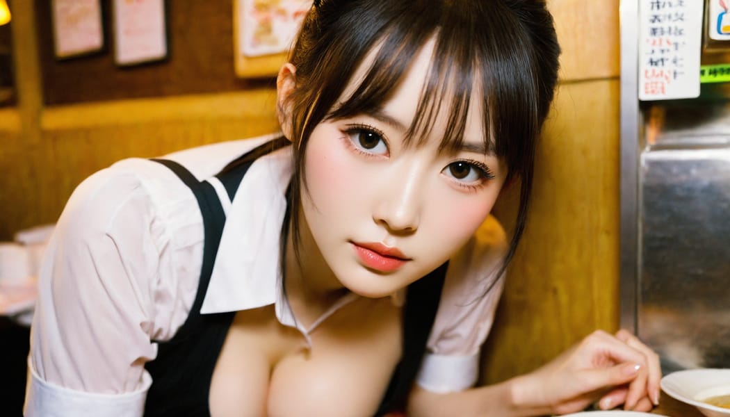 Tags: 21872187, SDXL
{"3": {"inputs": {"seed": 217716482319684, "steps": 64, "cfg": 7.22, "sampler_name": "dpmpp_2m", "scheduler": "karras", "denoise": 1.0, "model": ["27", 0], "positive": ["6", 0], "negative": ["7", 0], "latent_image": ["5", 0]}, "class_type": "KSampler"}, "4": {"inputs": {"ckpt_name": "helloworldxl.safetensors"}, "class_type": "CheckpointLoaderSimple"}, "5": {"inputs": {"width": 1344, "height": 768, "batch_size": 1}, "class_type": "EmptyLatentImage"}, "6": {"inputs": {"text": "25 year old girl, (japanese:1.14), (irish:0.95), (double eyelids:1.01), (eyelashes:1.05), (detailed face:0.98), (seductive facial expression:1.14), (sexy lips:1.07), (beautiful eyes:1.01), (pale skin:1.03), (slim:1.04), (cute:1.13), (seductive pose:1.05), (idol:1.08), (blush:1.13), (in a seductive pose:1.09), (large perky breasts:1.02), (cleavage:1.06), (thigh gap:1.07), (a waitress in uniform:0.96) working at a restaurant, (soft lighting:1.03), (film:1.07), (skin fuzz:1.02), (candid cinema:1.00), (detailed skin:1.03), (portra:1.03), (natural looking skin:1.07), (textured skin:1.01), (RAW:1.06)", "clip": ["27", 1]}, "class_type": "CLIPTextEncode"}, "7": {"inputs": {"text": "(bad hands:1.09), (worst quality:1.06), (twisted:1.07), (open mouth:1.12), (watermark:1.12), (distorted:1.05), (low resolution:1.10)", "clip": ["27", 1]}, "class_type": "CLIPTextEncode"}, "8": {"inputs": {"samples": ["3", 0], "vae": ["4", 2]}, "class_type": "VAEDecode"}, "25": {"inputs": {"lora_name": "nudify_xl.safetensors", "strength_model": 0.0, "strength_clip": 0.07, "model": ["4", 0], "clip": ["4", 1]}, "class_type": "LoraLoader"}, "26": {"inputs": {"lora_name": "shirtlift_SDXL_v2.safetensors", "strength_model": 0.04, "strength_clip": 0.06, "model": ["25", 0], "clip": ["25", 1]}, "class_type": "LoraLoader"}, "27": {"inputs": {"lora_name": "PerfectEyesXL.safetensors", "strength_model": 0.08, "strength_clip": 0.09, "model": ["26", 0], "clip": ["26", 1]}, "class_type": "LoraLoader"}, "30": {"inputs": {"model_name": "4x_NMKD-Superscale-SP_178000_G.pth"}, "class_type": "UpscaleModelLoader"}, "31": {"inputs": {"upscale_model": ["30", 0], "image": ["8", 0]}, "class_type": "ImageUpscaleWithModel"}, "32": {"inputs": {"upscale_method": "lanczos", "scale_by": 0.5, "image": ["31", 0]}, "class_type": "ImageScaleBy"}, "33": {"inputs": {"pixels": ["32", 0], "vae": ["4", 2]}, "class_type": "VAEEncode"}, "34": {"inputs": {"seed": 217716482319684, "steps": 64, "cfg": 7.22, "sampler_name": "dpmpp_2m", "scheduler": "karras", "denoise": 0.3, "model": ["27", 0], "positive": ["6", 0], "negative": ["7", 0], "latent_image": ["33", 0]}, "class_type": "KSampler"}, "36": {"inputs": {"samples": ["34", 0], "vae": ["4", 2]}, "class_type": "VAEDecode"}, "39": {"inputs": {"filename_prefix": "comfyapi-1716478868929", "images": ["36", 0]}, "class_type": "SaveImage"}}