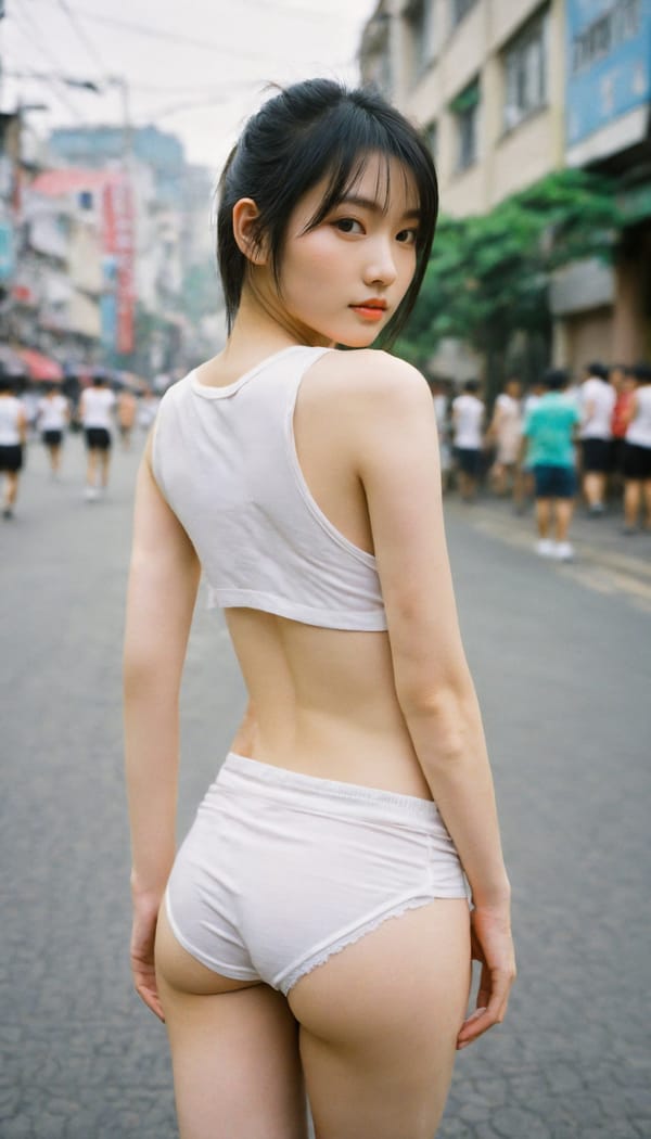 Tags: 21872187, SDXL
{"3": {"inputs": {"seed": 220639993334641, "steps": 32, "cfg": 6.56, "sampler_name": "dpmpp_2m", "scheduler": "karras", "denoise": 1.0, "model": ["27", 0], "positive": ["6", 0], "negative": ["7", 0], "latent_image": ["5", 0]}, "class_type": "KSampler"}, "4": {"inputs": {"ckpt_name": "helloworldxl.safetensors"}, "class_type": "CheckpointLoaderSimple"}, "5": {"inputs": {"width": 768, "height": 1344, "batch_size": 1}, "class_type": "EmptyLatentImage"}, "6": {"inputs": {"text": "27 year old girl, (ukrainian:1.05), (taiwanese:0.99), (double eyelids:1.04), (eyelashes:1.08), (slim:1.10), (detailed face:1.02), (seductive pose:0.96), (beautiful eyes:1.13), (cute:1.13), (sexy lips:0.96), (pale skin:0.98), (seductive facial expression:0.99), (blush:1.14), (idol:1.11), (perky ass:1.02), (exposed ass:1.01), (looking back:0.95), (sexy ass:1.09), (thigh gap:1.10), (white tanktop:1.10), busy street, (RAW:1.03), (skin fuzz:1.02), (candid cinema:1.06), (film:1.00), (soft lighting:1.00), (detailed skin:1.08), (textured skin:1.07), (natural looking skin:1.04), (portra:1.08)", "clip": ["27", 1]}, "class_type": "CLIPTextEncode"}, "7": {"inputs": {"text": "(low resolution:1.09), (open mouth:1.10), (distorted:1.14), (bad hands:1.06), (worst quality:1.13), (twisted:1.13), (watermark:1.13)", "clip": ["27", 1]}, "class_type": "CLIPTextEncode"}, "8": {"inputs": {"samples": ["3", 0], "vae": ["4", 2]}, "class_type": "VAEDecode"}, "25": {"inputs": {"lora_name": "nudify_xl.safetensors", "strength_model": 0.07, "strength_clip": 0.07, "model": ["4", 0], "clip": ["4", 1]}, "class_type": "LoraLoader"}, "26": {"inputs": {"lora_name": "shirtlift_SDXL_v2.safetensors", "strength_model": 0.13, "strength_clip": 0.1, "model": ["25", 0], "clip": ["25", 1]}, "class_type": "LoraLoader"}, "27": {"inputs": {"lora_name": "PerfectEyesXL.safetensors", "strength_model": 0.19, "strength_clip": 0.06, "model": ["26", 0], "clip": ["26", 1]}, "class_type": "LoraLoader"}, "30": {"inputs": {"model_name": "4x_NMKD-Superscale-SP_178000_G.pth"}, "class_type": "UpscaleModelLoader"}, "31": {"inputs": {"upscale_model": ["30", 0], "image": ["8", 0]}, "class_type": "ImageUpscaleWithModel"}, "32": {"inputs": {"upscale_method": "lanczos", "scale_by": 0.5, "image": ["31", 0]}, "class_type": "ImageScaleBy"}, "33": {"inputs": {"pixels": ["32", 0], "vae": ["4", 2]}, "class_type": "VAEEncode"}, "34": {"inputs": {"seed": 220639993334641, "steps": 32, "cfg": 6.56, "sampler_name": "dpmpp_2m", "scheduler": "karras", "denoise": 0.3, "model": ["27", 0], "positive": ["6", 0], "negative": ["7", 0], "latent_image": ["33", 0]}, "class_type": "KSampler"}, "36": {"inputs": {"samples": ["34", 0], "vae": ["4", 2]}, "class_type": "VAEDecode"}, "39": {"inputs": {"filename_prefix": "comfyapi-1723826102387", "images": ["36", 0]}, "class_type": "SaveImage"}}