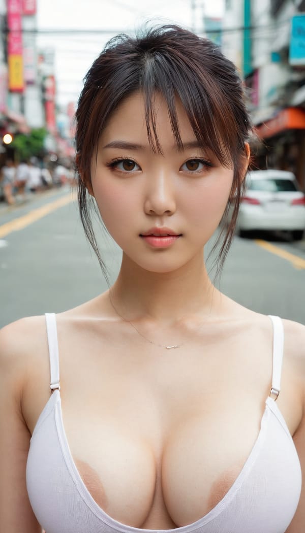 Tags: 21872187, SDXL
{"3": {"inputs": {"seed": 507427943564023, "steps": 64, "cfg": 6.53, "sampler_name": "dpmpp_2m", "scheduler": "karras", "denoise": 1.0, "model": ["27", 0], "positive": ["6", 0], "negative": ["7", 0], "latent_image": ["5", 0]}, "class_type": "KSampler"}, "4": {"inputs": {"ckpt_name": "juggernautxl.safetensors"}, "class_type": "CheckpointLoaderSimple"}, "5": {"inputs": {"width": 768, "height": 1344, "batch_size": 1}, "class_type": "EmptyLatentImage"}, "6": {"inputs": {"text": "23 year old girl, (taiwanese:1.06), (irish:1.06), (japanese:1.10), (temptress:1.13), (seductive facial expression:1.09), (slim:1.01), (sexy lips:0.98), (idol:1.03), (seductive pose:0.96), (cute:1.00), (detailed face:1.06), (blush:0.96), (beautiful eyes:1.11), (pale skin:0.96), (double eyelids:1.03), (in a seductive pose:0.97), (large perky breasts:1.14), (cleavage:1.11), (thigh gap:1.12), (white tanktop:0.98), busy street, (film:1.05), (textured skin:1.06), (natural looking skin:1.00), (RAW:1.06), (portra:1.07), (detailed skin:1.09), (candid cinema:1.05), (skin fuzz:1.03)", "clip": ["27", 1]}, "class_type": "CLIPTextEncode"}, "7": {"inputs": {"text": "(worst quality:1.10), (bad hands:1.13), (distorted:1.06), (low resolution:1.13), (twisted:1.10), (open mouth:1.08), (watermark:1.07)", "clip": ["27", 1]}, "class_type": "CLIPTextEncode"}, "8": {"inputs": {"samples": ["3", 0], "vae": ["4", 2]}, "class_type": "VAEDecode"}, "25": {"inputs": {"lora_name": "nudify_xl.safetensors", "strength_model": 0.0, "strength_clip": 0.05, "model": ["4", 0], "clip": ["4", 1]}, "class_type": "LoraLoader"}, "26": {"inputs": {"lora_name": "shirtlift_SDXL_v2.safetensors", "strength_model": 0.12, "strength_clip": 0.08, "model": ["25", 0], "clip": ["25", 1]}, "class_type": "LoraLoader"}, "27": {"inputs": {"lora_name": "PerfectEyesXL.safetensors", "strength_model": 0.06, "strength_clip": 0.01, "model": ["26", 0], "clip": ["26", 1]}, "class_type": "LoraLoader"}, "30": {"inputs": {"model_name": "4x_NMKD-Superscale-SP_178000_G.pth"}, "class_type": "UpscaleModelLoader"}, "31": {"inputs": {"upscale_model": ["30", 0], "image": ["8", 0]}, "class_type": "ImageUpscaleWithModel"}, "32": {"inputs": {"upscale_method": "lanczos", "scale_by": 0.5, "image": ["31", 0]}, "class_type": "ImageScaleBy"}, "33": {"inputs": {"pixels": ["32", 0], "vae": ["4", 2]}, "class_type": "VAEEncode"}, "34": {"inputs": {"seed": 507427943564023, "steps": 64, "cfg": 6.53, "sampler_name": "dpmpp_2m", "scheduler": "karras", "denoise": 0.3, "model": ["27", 0], "positive": ["6", 0], "negative": ["7", 0], "latent_image": ["33", 0]}, "class_type": "KSampler"}, "36": {"inputs": {"samples": ["34", 0], "vae": ["4", 2]}, "class_type": "VAEDecode"}, "39": {"inputs": {"filename_prefix": "comfyapi-1731698956564", "images": ["36", 0]}, "class_type": "SaveImage"}}