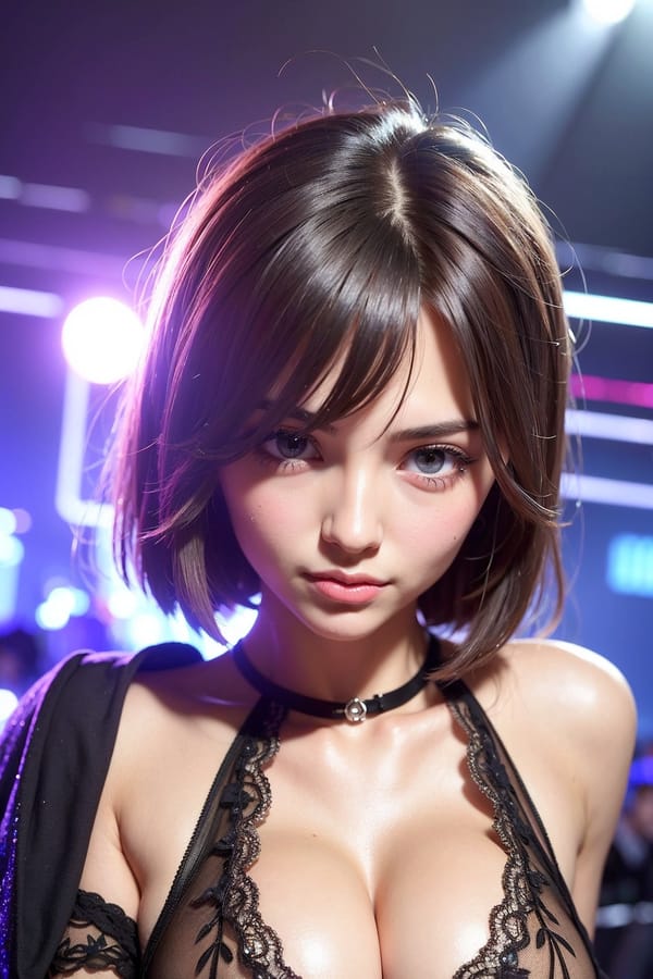 Tags: 21872187
<lora:mix4:0.34>, <lora:YaeMiko_Test:0.50>, (ukrainian:1.08), (clubbing:1.19), party, club, <lora:skirtlift-v4:0.81 <lora:Addams:0.23>, extremely detailed eyes, extremely detailed face, cute, (photorealistic:1.01), seductive smile, double eyelids, eyelashes, perky breasts, textured skin, 4K, blush, 1girl
Negative prompt: drawings, sketches, paintings, ugly, fat, (worst quality:2.16)
Steps: 32, Sampler: DPM++ 2M Karras, CFG scale: 7.18, Seed: 1823295038, Size: 512x768, Model hash: fc2511737a, Model: chilloutmix_NiPrunedFp32Fix, Seed resize from: -1x-1, Denoising strength: 0.4, Version: v1.2.1, Hires upscale: 2.0, Hires steps: 16, Hires upscaler: ESRGAN_4x