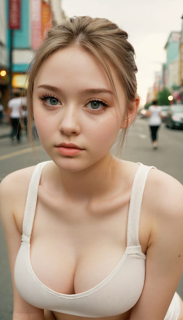 Tags: 21872187, SDXL
{"3": {"inputs": {"seed": 830346097900352, "steps": 64, "cfg": 7.84, "sampler_name": "dpmpp_2m", "scheduler": "karras", "denoise": 1.0, "model": ["27", 0], "positive": ["6", 0], "negative": ["7", 0], "latent_image": ["5", 0]}, "class_type": "KSampler"}, "4": {"inputs": {"ckpt_name": "juggernautxl.safetensors"}, "class_type": "CheckpointLoaderSimple"}, "5": {"inputs": {"width": 768, "height": 1344, "batch_size": 1}, "class_type": "EmptyLatentImage"}, "6": {"inputs": {"text": "19 year old girl, (russian:1.01), (eyelashes:1.02), (double eyelids:0.99), (idol:1.12), (cute:1.02), (blush:0.98), (temptress:1.00), (seductive facial expression:1.02), (detailed face:1.08), (seductive pose:1.04), (slim:1.10), (pale skin:1.01), (beautiful eyes:1.03), (on all fours:1.13), (spreading ass cheeks:1.14), (from behind:0.99), (backboob:1.12), (white tanktop:1.02), busy street, (film:1.08), (portra:1.00), (textured skin:1.03), (RAW:1.06), (natural looking skin:1.05), (skin fuzz:1.07), (detailed skin:1.06), (soft lighting:1.01), (candid cinema:1.00)", "clip": ["27", 1]}, "class_type": "CLIPTextEncode"}, "7": {"inputs": {"text": "(open mouth:1.07), (low resolution:1.14), (bad hands:1.11), (twisted:1.05), (distorted:1.06), (worst quality:1.07), (watermark:1.05)", "clip": ["27", 1]}, "class_type": "CLIPTextEncode"}, "8": {"inputs": {"samples": ["3", 0], "vae": ["4", 2]}, "class_type": "VAEDecode"}, "25": {"inputs": {"lora_name": "nudify_xl.safetensors", "strength_model": 0.3, "strength_clip": 0.39, "model": ["4", 0], "clip": ["4", 1]}, "class_type": "LoraLoader"}, "26": {"inputs": {"lora_name": "shirtlift_SDXL_v2.safetensors", "strength_model": 0.07, "strength_clip": 0.16, "model": ["25", 0], "clip": ["25", 1]}, "class_type": "LoraLoader"}, "27": {"inputs": {"lora_name": "PerfectEyesXL.safetensors", "strength_model": 0.03, "strength_clip": 0.08, "model": ["26", 0], "clip": ["26", 1]}, "class_type": "LoraLoader"}, "30": {"inputs": {"model_name": "4x_NMKD-Superscale-SP_178000_G.pth"}, "class_type": "UpscaleModelLoader"}, "31": {"inputs": {"upscale_model": ["30", 0], "image": ["8", 0]}, "class_type": "ImageUpscaleWithModel"}, "32": {"inputs": {"upscale_method": "lanczos", "scale_by": 0.5, "image": ["31", 0]}, "class_type": "ImageScaleBy"}, "33": {"inputs": {"pixels": ["32", 0], "vae": ["4", 2]}, "class_type": "VAEEncode"}, "34": {"inputs": {"seed": 830346097900352, "steps": 64, "cfg": 7.84, "sampler_name": "dpmpp_2m", "scheduler": "karras", "denoise": 0.3, "model": ["27", 0], "positive": ["6", 0], "negative": ["7", 0], "latent_image": ["33", 0]}, "class_type": "KSampler"}, "36": {"inputs": {"samples": ["34", 0], "vae": ["4", 2]}, "class_type": "VAEDecode"}, "39": {"inputs": {"filename_prefix": "comfyapi-1723623870163", "images": ["36", 0]}, "class_type": "SaveImage"}}