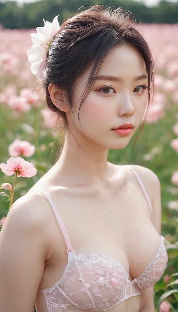 Tags: 21872187, SDXL
{"3": {"inputs": {"seed": 853458230458043, "steps": 64, "cfg": 5.88, "sampler_name": "dpmpp_2m", "scheduler": "karras", "denoise": 1.0, "model": ["27", 0], "positive": ["6", 0], "negative": ["7", 0], "latent_image": ["5", 0]}, "class_type": "KSampler"}, "4": {"inputs": {"ckpt_name": "juggernautxl.safetensors"}, "class_type": "CheckpointLoaderSimple"}, "5": {"inputs": {"width": 768, "height": 1344, "batch_size": 1}, "class_type": "EmptyLatentImage"}, "6": {"inputs": {"text": "19 year old girl, (korean:1.02), (ukrainian:1.02), (sexy lips:1.13), (detailed face:1.04), (seductive facial expression:1.07), (beautiful eyes:1.07), (double eyelids:0.96), (blush:1.12), (temptress:1.08), (idol:0.99), (eyelashes:1.05), (pale skin:1.06), (cute:1.12), (seductive pose:1.03), (slim:0.96), (perky ass:1.08), (exposed ass:0.99), (looking back:1.03), (sexy ass:1.01), (thigh gap:1.00), wearing (translucent clothes:1.04) on a flower field, (portra:1.09), (skin fuzz:1.07), (textured skin:1.02), (RAW:1.05), (candid cinema:1.08), (film:1.07), (soft lighting:1.03), (natural looking skin:1.01)", "clip": ["27", 1]}, "class_type": "CLIPTextEncode"}, "7": {"inputs": {"text": "(open mouth:1.11), (low resolution:1.11), (bad hands:1.12), (distorted:1.13), (twisted:1.07), (worst quality:1.13), (watermark:1.09)", "clip": ["27", 1]}, "class_type": "CLIPTextEncode"}, "8": {"inputs": {"samples": ["3", 0], "vae": ["4", 2]}, "class_type": "VAEDecode"}, "25": {"inputs": {"lora_name": "nudify_xl.safetensors", "strength_model": 0.06, "strength_clip": 0.36, "model": ["4", 0], "clip": ["4", 1]}, "class_type": "LoraLoader"}, "26": {"inputs": {"lora_name": "shirtlift_SDXL_v2.safetensors", "strength_model": 0.07, "strength_clip": 0.02, "model": ["25", 0], "clip": ["25", 1]}, "class_type": "LoraLoader"}, "27": {"inputs": {"lora_name": "PerfectEyesXL.safetensors", "strength_model": 0.15, "strength_clip": 0.14, "model": ["26", 0], "clip": ["26", 1]}, "class_type": "LoraLoader"}, "30": {"inputs": {"model_name": "4x_NMKD-Superscale-SP_178000_G.pth"}, "class_type": "UpscaleModelLoader"}, "31": {"inputs": {"upscale_model": ["30", 0], "image": ["8", 0]}, "class_type": "ImageUpscaleWithModel"}, "32": {"inputs": {"upscale_method": "lanczos", "scale_by": 0.5, "image": ["31", 0]}, "class_type": "ImageScaleBy"}, "33": {"inputs": {"pixels": ["32", 0], "vae": ["4", 2]}, "class_type": "VAEEncode"}, "34": {"inputs": {"seed": 853458230458043, "steps": 64, "cfg": 5.88, "sampler_name": "dpmpp_2m", "scheduler": "karras", "denoise": 0.3, "model": ["27", 0], "positive": ["6", 0], "negative": ["7", 0], "latent_image": ["33", 0]}, "class_type": "KSampler"}, "36": {"inputs": {"samples": ["34", 0], "vae": ["4", 2]}, "class_type": "VAEDecode"}, "39": {"inputs": {"filename_prefix": "comfyapi-1732234197592", "images": ["36", 0]}, "class_type": "SaveImage"}}