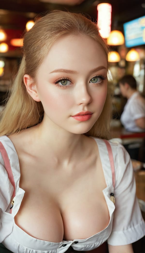 Tags: 21872187, SDXL
{"3": {"inputs": {"seed": 636301862846823, "steps": 64, "cfg": 5.59, "sampler_name": "dpmpp_2m", "scheduler": "karras", "denoise": 1.0, "model": ["27", 0], "positive": ["6", 0], "negative": ["7", 0], "latent_image": ["5", 0]}, "class_type": "KSampler"}, "4": {"inputs": {"ckpt_name": "juggernautxl.safetensors"}, "class_type": "CheckpointLoaderSimple"}, "5": {"inputs": {"width": 768, "height": 1344, "batch_size": 1}, "class_type": "EmptyLatentImage"}, "6": {"inputs": {"text": "25 year old girl, (irish:1.10), (detailed face:1.12), (sexy lips:1.13), (idol:1.08), (cute:1.03), (eyelashes:1.00), (slim:1.07), (blush:1.01), (seductive facial expression:1.12), (double eyelids:0.96), (temptress:1.10), (beautiful eyes:1.06), (pale skin:1.06), (in a seductive pose:1.03), (large perky breasts:1.04), (cleavage:1.13), (thigh gap:1.03), (a waitress in uniform:1.00) working at a restaurant, (soft lighting:1.08), (textured skin:1.02), (film:1.00), (candid cinema:1.05), (natural looking skin:1.04), (skin fuzz:1.08), (detailed skin:1.00), (RAW:1.00), (portra:1.00)", "clip": ["27", 1]}, "class_type": "CLIPTextEncode"}, "7": {"inputs": {"text": "(watermark:1.07), (bad hands:1.09), (distorted:1.13), (twisted:1.14), (open mouth:1.13), (worst quality:1.10), (low resolution:1.06)", "clip": ["27", 1]}, "class_type": "CLIPTextEncode"}, "8": {"inputs": {"samples": ["3", 0], "vae": ["4", 2]}, "class_type": "VAEDecode"}, "25": {"inputs": {"lora_name": "nudify_xl.safetensors", "strength_model": 0.18, "strength_clip": 0.1, "model": ["4", 0], "clip": ["4", 1]}, "class_type": "LoraLoader"}, "26": {"inputs": {"lora_name": "shirtlift_SDXL_v2.safetensors", "strength_model": 0.02, "strength_clip": 0.15, "model": ["25", 0], "clip": ["25", 1]}, "class_type": "LoraLoader"}, "27": {"inputs": {"lora_name": "PerfectEyesXL.safetensors", "strength_model": 0.08, "strength_clip": 0.09, "model": ["26", 0], "clip": ["26", 1]}, "class_type": "LoraLoader"}, "30": {"inputs": {"model_name": "4x_NMKD-Superscale-SP_178000_G.pth"}, "class_type": "UpscaleModelLoader"}, "31": {"inputs": {"upscale_model": ["30", 0], "image": ["8", 0]}, "class_type": "ImageUpscaleWithModel"}, "32": {"inputs": {"upscale_method": "lanczos", "scale_by": 0.5, "image": ["31", 0]}, "class_type": "ImageScaleBy"}, "33": {"inputs": {"pixels": ["32", 0], "vae": ["4", 2]}, "class_type": "VAEEncode"}, "34": {"inputs": {"seed": 636301862846823, "steps": 64, "cfg": 5.59, "sampler_name": "dpmpp_2m", "scheduler": "karras", "denoise": 0.3, "model": ["27", 0], "positive": ["6", 0], "negative": ["7", 0], "latent_image": ["33", 0]}, "class_type": "KSampler"}, "36": {"inputs": {"samples": ["34", 0], "vae": ["4", 2]}, "class_type": "VAEDecode"}, "39": {"inputs": {"filename_prefix": "comfyapi-1731658843484", "images": ["36", 0]}, "class_type": "SaveImage"}}