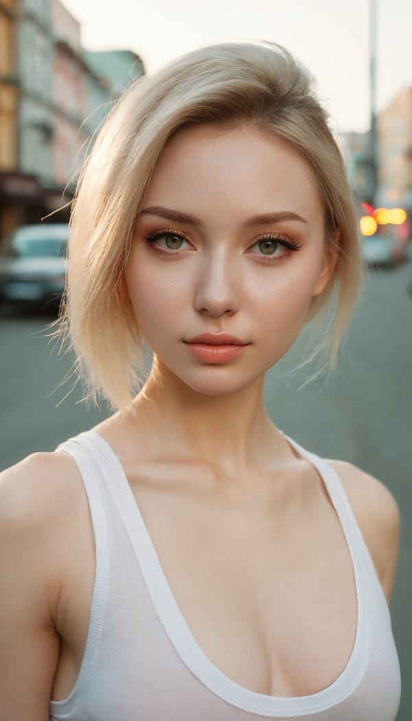 Tags: 21872187, SDXL
{"3": {"inputs": {"seed": 655662717206374, "steps": 64, "cfg": 6.37, "sampler_name": "dpmpp_2m", "scheduler": "karras", "denoise": 1.0, "model": ["27", 0], "positive": ["6", 0], "negative": ["7", 0], "latent_image": ["5", 0]}, "class_type": "KSampler"}, "4": {"inputs": {"ckpt_name": "juggernautxl.safetensors"}, "class_type": "CheckpointLoaderSimple"}, "5": {"inputs": {"width": 768, "height": 1344, "batch_size": 1}, "class_type": "EmptyLatentImage"}, "6": {"inputs": {"text": "28 year old girl, (ukrainian:0.96), (russian:0.98), (detailed face:1.14), (seductive facial expression:1.12), (idol:1.06), (seductive pose:0.95), (temptress:1.03), (pale skin:1.11), (slim:1.01), (eyelashes:1.05), (double eyelids:1.05), (sexy lips:1.14), (beautiful eyes:1.10), (blush:1.05), (cute:1.12), (perky ass:0.98), (exposed ass:0.95), (looking back:1.02), (sexy ass:1.14), (thigh gap:1.02), (white tanktop:1.00), busy street, (candid cinema:1.01), (portra:1.06), (detailed skin:1.03), (natural looking skin:1.03), (skin fuzz:1.02), (film:1.08), (RAW:1.05), (soft lighting:1.09), (textured skin:1.08)", "clip": ["27", 1]}, "class_type": "CLIPTextEncode"}, "7": {"inputs": {"text": "(watermark:1.13), (low resolution:1.07), (worst quality:1.07), (twisted:1.13), (bad hands:1.13), (open mouth:1.05)", "clip": ["27", 1]}, "class_type": "CLIPTextEncode"}, "8": {"inputs": {"samples": ["3", 0], "vae": ["4", 2]}, "class_type": "VAEDecode"}, "25": {"inputs": {"lora_name": "nudify_xl.safetensors", "strength_model": 0.14, "strength_clip": 0.24, "model": ["4", 0], "clip": ["4", 1]}, "class_type": "LoraLoader"}, "26": {"inputs": {"lora_name": "shirtlift_SDXL_v2.safetensors", "strength_model": 0.04, "strength_clip": 0.09, "model": ["25", 0], "clip": ["25", 1]}, "class_type": "LoraLoader"}, "27": {"inputs": {"lora_name": "PerfectEyesXL.safetensors", "strength_model": 0.19, "strength_clip": 0.05, "model": ["26", 0], "clip": ["26", 1]}, "class_type": "LoraLoader"}, "30": {"inputs": {"model_name": "4x_NMKD-Superscale-SP_178000_G.pth"}, "class_type": "UpscaleModelLoader"}, "31": {"inputs": {"upscale_model": ["30", 0], "image": ["8", 0]}, "class_type": "ImageUpscaleWithModel"}, "32": {"inputs": {"upscale_method": "lanczos", "scale_by": 0.5, "image": ["31", 0]}, "class_type": "ImageScaleBy"}, "33": {"inputs": {"pixels": ["32", 0], "vae": ["4", 2]}, "class_type": "VAEEncode"}, "34": {"inputs": {"seed": 655662717206374, "steps": 64, "cfg": 6.37, "sampler_name": "dpmpp_2m", "scheduler": "karras", "denoise": 0.3, "model": ["27", 0], "positive": ["6", 0], "negative": ["7", 0], "latent_image": ["33", 0]}, "class_type": "KSampler"}, "36": {"inputs": {"samples": ["34", 0], "vae": ["4", 2]}, "class_type": "VAEDecode"}, "39": {"inputs": {"filename_prefix": "comfyapi-1733746957951", "images": ["36", 0]}, "class_type": "SaveImage"}}