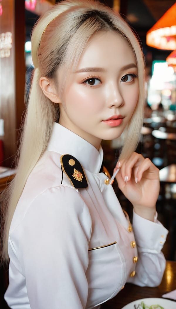 Tags: 21872187, SDXL
{"3": {"inputs": {"seed": 108735829295622, "steps": 32, "cfg": 7.88, "sampler_name": "dpmpp_2m", "scheduler": "karras", "denoise": 1.0, "model": ["27", 0], "positive": ["6", 0], "negative": ["7", 0], "latent_image": ["5", 0]}, "class_type": "KSampler"}, "4": {"inputs": {"ckpt_name": "juggernautxl.safetensors"}, "class_type": "CheckpointLoaderSimple"}, "5": {"inputs": {"width": 768, "height": 1344, "batch_size": 1}, "class_type": "EmptyLatentImage"}, "6": {"inputs": {"text": "26 year old girl, (russian:1.08), (chinese:1.04), (ukrainian:1.08), (slim:1.04), (sexy lips:1.14), (double eyelids:1.13), (beautiful eyes:1.13), (cute:1.12), (seductive pose:1.00), (temptress:1.01), (pale skin:1.14), (idol:0.97), (eyelashes:1.02), (detailed face:1.11), (blush:1.11), (perky ass:1.06), (exposed ass:0.97), (looking back:0.98), (sexy ass:1.07), (thigh gap:1.06), (a waitress in uniform:0.97) working at a restaurant, (portra:1.09), (skin fuzz:1.07), (natural looking skin:1.02), (textured skin:1.07), (soft lighting:1.07), (candid cinema:1.00), (film:1.04), (RAW:1.06), (detailed skin:1.02)", "clip": ["27", 1]}, "class_type": "CLIPTextEncode"}, "7": {"inputs": {"text": "(open mouth:1.07), (twisted:1.07), (distorted:1.13), (watermark:1.06), (low resolution:1.14), (bad hands:1.11), (worst quality:1.14)", "clip": ["27", 1]}, "class_type": "CLIPTextEncode"}, "8": {"inputs": {"samples": ["3", 0], "vae": ["4", 2]}, "class_type": "VAEDecode"}, "25": {"inputs": {"lora_name": "nudify_xl.safetensors", "strength_model": 0.33, "strength_clip": 0.01, "model": ["4", 0], "clip": ["4", 1]}, "class_type": "LoraLoader"}, "26": {"inputs": {"lora_name": "shirtlift_SDXL_v2.safetensors", "strength_model": 0.16, "strength_clip": 0.05, "model": ["25", 0], "clip": ["25", 1]}, "class_type": "LoraLoader"}, "27": {"inputs": {"lora_name": "PerfectEyesXL.safetensors", "strength_model": 0.01, "strength_clip": 0.03, "model": ["26", 0], "clip": ["26", 1]}, "class_type": "LoraLoader"}, "30": {"inputs": {"model_name": "4x_NMKD-Superscale-SP_178000_G.pth"}, "class_type": "UpscaleModelLoader"}, "31": {"inputs": {"upscale_model": ["30", 0], "image": ["8", 0]}, "class_type": "ImageUpscaleWithModel"}, "32": {"inputs": {"upscale_method": "lanczos", "scale_by": 0.5, "image": ["31", 0]}, "class_type": "ImageScaleBy"}, "33": {"inputs": {"pixels": ["32", 0], "vae": ["4", 2]}, "class_type": "VAEEncode"}, "34": {"inputs": {"seed": 108735829295622, "steps": 32, "cfg": 7.88, "sampler_name": "dpmpp_2m", "scheduler": "karras", "denoise": 0.3, "model": ["27", 0], "positive": ["6", 0], "negative": ["7", 0], "latent_image": ["33", 0]}, "class_type": "KSampler"}, "36": {"inputs": {"samples": ["34", 0], "vae": ["4", 2]}, "class_type": "VAEDecode"}, "39": {"inputs": {"filename_prefix": "comfyapi-1713208071571", "images": ["36", 0]}, "class_type": "SaveImage"}}