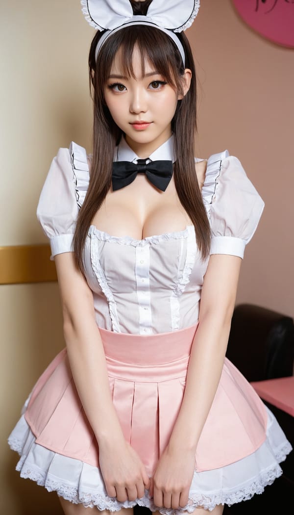 Tags: 21872187, SDXL
{"3": {"inputs": {"seed": 375444685797946, "steps": 64, "cfg": 7.05, "sampler_name": "dpmpp_2m", "scheduler": "karras", "denoise": 1.0, "model": ["27", 0], "positive": ["6", 0], "negative": ["7", 0], "latent_image": ["5", 0]}, "class_type": "KSampler"}, "4": {"inputs": {"ckpt_name": "juggernautxl.safetensors"}, "class_type": "CheckpointLoaderSimple"}, "5": {"inputs": {"width": 768, "height": 1344, "batch_size": 1}, "class_type": "EmptyLatentImage"}, "6": {"inputs": {"text": "26 year old girl, (slim:0.97), (seductive facial expression:1.10), (detailed face:1.06), (idol:1.02), (beautiful eyes:1.12), (cute:1.00), (double eyelids:1.02), (sexy lips:1.03), (eyelashes:1.10), (temptress:1.14), (blush:0.99), (pale skin:0.99), (on all fours:1.04), (spreading ass cheeks:1.02), (from behind:1.06), (backboob:1.07), in a (skimpy maid costume:1.07) working at a maid cafe, choker, bowtie, headband, pleated skirt, (skin fuzz:1.08), (natural looking skin:1.06), (candid cinema:1.06), (film:1.08), (soft lighting:1.01), (portra:1.02), (textured skin:1.03), (detailed skin:1.05), (RAW:1.07)", "clip": ["27", 1]}, "class_type": "CLIPTextEncode"}, "7": {"inputs": {"text": "(worst quality:1.07), (low resolution:1.07), (distorted:1.10), (watermark:1.08), (open mouth:1.14), (twisted:1.05), (bad hands:1.08)", "clip": ["27", 1]}, "class_type": "CLIPTextEncode"}, "8": {"inputs": {"samples": ["3", 0], "vae": ["4", 2]}, "class_type": "VAEDecode"}, "25": {"inputs": {"lora_name": "nudify_xl.safetensors", "strength_model": 0.14, "strength_clip": 0.23, "model": ["4", 0], "clip": ["4", 1]}, "class_type": "LoraLoader"}, "26": {"inputs": {"lora_name": "shirtlift_SDXL_v2.safetensors", "strength_model": 0.04, "strength_clip": 0.14, "model": ["25", 0], "clip": ["25", 1]}, "class_type": "LoraLoader"}, "27": {"inputs": {"lora_name": "PerfectEyesXL.safetensors", "strength_model": 0.12, "strength_clip": 0.1, "model": ["26", 0], "clip": ["26", 1]}, "class_type": "LoraLoader"}, "30": {"inputs": {"model_name": "4x_NMKD-Superscale-SP_178000_G.pth"}, "class_type": "UpscaleModelLoader"}, "31": {"inputs": {"upscale_model": ["30", 0], "image": ["8", 0]}, "class_type": "ImageUpscaleWithModel"}, "32": {"inputs": {"upscale_method": "lanczos", "scale_by": 0.5, "image": ["31", 0]}, "class_type": "ImageScaleBy"}, "33": {"inputs": {"pixels": ["32", 0], "vae": ["4", 2]}, "class_type": "VAEEncode"}, "34": {"inputs": {"seed": 375444685797946, "steps": 64, "cfg": 7.05, "sampler_name": "dpmpp_2m", "scheduler": "karras", "denoise": 0.3, "model": ["27", 0], "positive": ["6", 0], "negative": ["7", 0], "latent_image": ["33", 0]}, "class_type": "KSampler"}, "36": {"inputs": {"samples": ["34", 0], "vae": ["4", 2]}, "class_type": "VAEDecode"}, "39": {"inputs": {"filename_prefix": "comfyapi-1735665927159", "images": ["36", 0]}, "class_type": "SaveImage"}}