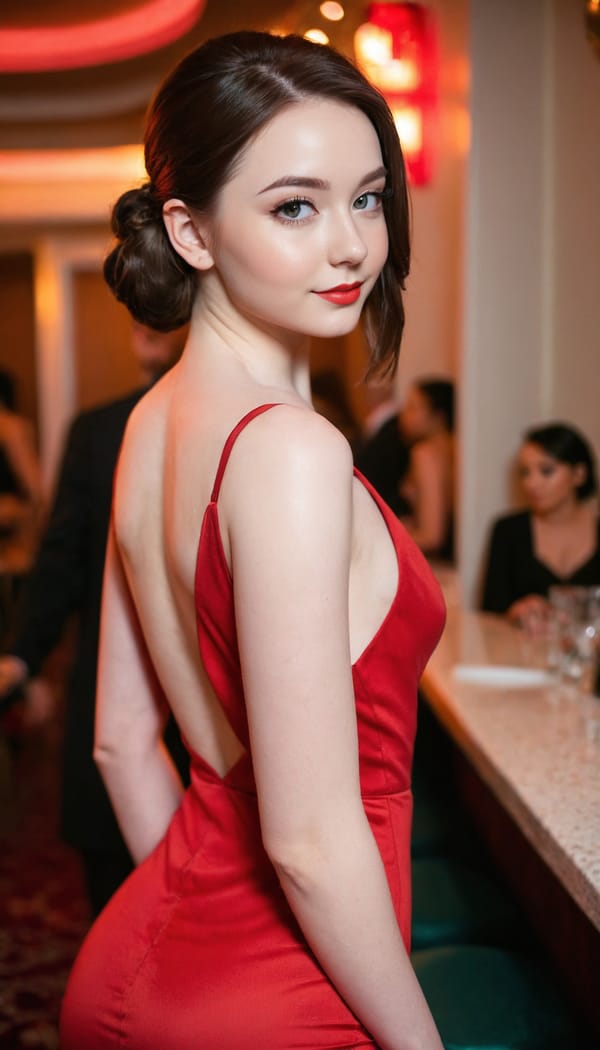 Tags: 21872187, SDXL
{"3": {"inputs": {"seed": 637557048166320, "steps": 64, "cfg": 7.93, "sampler_name": "dpmpp_2m", "scheduler": "karras", "denoise": 1.0, "model": ["27", 0], "positive": ["6", 0], "negative": ["7", 0], "latent_image": ["5", 0]}, "class_type": "KSampler"}, "4": {"inputs": {"ckpt_name": "juggernautXL_v8Rundiffusion.safetensors"}, "class_type": "CheckpointLoaderSimple"}, "5": {"inputs": {"width": 768, "height": 1344, "batch_size": 1}, "class_type": "EmptyLatentImage"}, "6": {"inputs": {"text": "26 year old girl, (irish:1.06), (blush:0.95), (cute:0.98), (beautiful eyes:1.06), (detailed face:1.07), (slim:1.09), (seductive facial expression:1.14), (pale skin:1.02), (seductive pose:0.96), (idol:1.10), (eyelashes:1.13), (double eyelids:1.12), (sexy lips:1.05), (temptress:1.07), (perky ass:1.12), (exposed ass:1.01), (looking back:1.02), (sexy ass:1.10), (thigh gap:0.96), (wearing a low-cut red dress:0.98) at a ballroom, (soft lighting:1.08), (candid cinema:1.03), (portra:1.05), (textured skin:1.06), (film:1.02), (skin fuzz:1.03), (RAW:1.04), (natural looking skin:1.03)", "clip": ["27", 1]}, "class_type": "CLIPTextEncode"}, "7": {"inputs": {"text": "(open mouth:1.07), (bad hands:1.14), (watermark:1.12), (distorted:1.13), (twisted:1.05), (worst quality:1.08), (low resolution:1.13)", "clip": ["27", 1]}, "class_type": "CLIPTextEncode"}, "8": {"inputs": {"samples": ["3", 0], "vae": ["4", 2]}, "class_type": "VAEDecode"}, "25": {"inputs": {"lora_name": "nudify_xl.safetensors", "strength_model": 0.38, "strength_clip": 0.3, "model": ["4", 0], "clip": ["4", 1]}, "class_type": "LoraLoader"}, "26": {"inputs": {"lora_name": "shirtlift_SDXL_v2.safetensors", "strength_model": 0.0, "strength_clip": 0.08, "model": ["25", 0], "clip": ["25", 1]}, "class_type": "LoraLoader"}, "27": {"inputs": {"lora_name": "PerfectEyesXL.safetensors", "strength_model": 0.15, "strength_clip": 0.19, "model": ["26", 0], "clip": ["26", 1]}, "class_type": "LoraLoader"}, "30": {"inputs": {"model_name": "4x_NMKD-Superscale-SP_178000_G.pth"}, "class_type": "UpscaleModelLoader"}, "31": {"inputs": {"upscale_model": ["30", 0], "image": ["8", 0]}, "class_type": "ImageUpscaleWithModel"}, "32": {"inputs": {"upscale_method": "lanczos", "scale_by": 0.5, "image": ["31", 0]}, "class_type": "ImageScaleBy"}, "33": {"inputs": {"pixels": ["32", 0], "vae": ["4", 2]}, "class_type": "VAEEncode"}, "34": {"inputs": {"seed": 637557048166320, "steps": 64, "cfg": 7.93, "sampler_name": "dpmpp_2m", "scheduler": "karras", "denoise": 0.3, "model": ["27", 0], "positive": ["6", 0], "negative": ["7", 0], "latent_image": ["33", 0]}, "class_type": "KSampler"}, "36": {"inputs": {"samples": ["34", 0], "vae": ["4", 2]}, "class_type": "VAEDecode"}, "39": {"inputs": {"filename_prefix": "comfyapi-1707431318575", "images": ["36", 0]}, "class_type": "SaveImage"}}