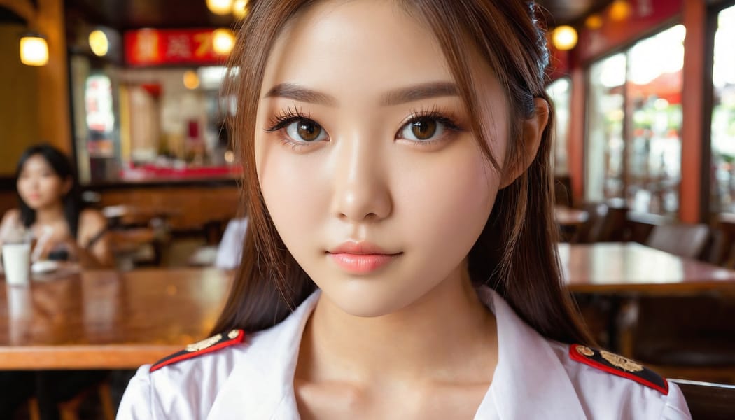 Tags: 21872187, SDXL
{"3": {"inputs": {"seed": 287716565760571, "steps": 32, "cfg": 6.51, "sampler_name": "dpmpp_2m", "scheduler": "karras", "denoise": 1.0, "model": ["27", 0], "positive": ["6", 0], "negative": ["7", 0], "latent_image": ["5", 0]}, "class_type": "KSampler"}, "4": {"inputs": {"ckpt_name": "juggernautxl.safetensors"}, "class_type": "CheckpointLoaderSimple"}, "5": {"inputs": {"width": 1344, "height": 768, "batch_size": 1}, "class_type": "EmptyLatentImage"}, "6": {"inputs": {"text": "19 year old girl, (idol:1.13), (eyelashes:1.02), (detailed face:1.05), (seductive facial expression:1.01), (slim:1.02), (sexy lips:1.09), (blush:0.98), (double eyelids:1.08), (cute:1.02), (seductive pose:1.03), (beautiful eyes:1.04), (temptress:1.10), (in a seductive pose:0.95), (large perky breasts:0.96), (cleavage:0.96), (thigh gap:0.99), (a waitress in uniform:1.03) working at a restaurant, (portra:1.05), (skin fuzz:1.04), (textured skin:1.03), (RAW:1.07), (detailed skin:1.09), (candid cinema:1.00), (film:1.05), (natural looking skin:1.07), (soft lighting:1.09)", "clip": ["27", 1]}, "class_type": "CLIPTextEncode"}, "7": {"inputs": {"text": "(bad hands:1.12), (open mouth:1.12), (twisted:1.11), (watermark:1.10), (distorted:1.07), (worst quality:1.06), (low resolution:1.11)", "clip": ["27", 1]}, "class_type": "CLIPTextEncode"}, "8": {"inputs": {"samples": ["3", 0], "vae": ["4", 2]}, "class_type": "VAEDecode"}, "25": {"inputs": {"lora_name": "nudify_xl.safetensors", "strength_model": 0.37, "strength_clip": 0.21, "model": ["4", 0], "clip": ["4", 1]}, "class_type": "LoraLoader"}, "26": {"inputs": {"lora_name": "shirtlift_SDXL_v2.safetensors", "strength_model": 0.16, "strength_clip": 0.18, "model": ["25", 0], "clip": ["25", 1]}, "class_type": "LoraLoader"}, "27": {"inputs": {"lora_name": "PerfectEyesXL.safetensors", "strength_model": 0.15, "strength_clip": 0.1, "model": ["26", 0], "clip": ["26", 1]}, "class_type": "LoraLoader"}, "30": {"inputs": {"model_name": "4x_NMKD-Superscale-SP_178000_G.pth"}, "class_type": "UpscaleModelLoader"}, "31": {"inputs": {"upscale_model": ["30", 0], "image": ["8", 0]}, "class_type": "ImageUpscaleWithModel"}, "32": {"inputs": {"upscale_method": "lanczos", "scale_by": 0.5, "image": ["31", 0]}, "class_type": "ImageScaleBy"}, "33": {"inputs": {"pixels": ["32", 0], "vae": ["4", 2]}, "class_type": "VAEEncode"}, "34": {"inputs": {"seed": 287716565760571, "steps": 32, "cfg": 6.51, "sampler_name": "dpmpp_2m", "scheduler": "karras", "denoise": 0.3, "model": ["27", 0], "positive": ["6", 0], "negative": ["7", 0], "latent_image": ["33", 0]}, "class_type": "KSampler"}, "36": {"inputs": {"samples": ["34", 0], "vae": ["4", 2]}, "class_type": "VAEDecode"}, "39": {"inputs": {"filename_prefix": "comfyapi-1727013674948", "images": ["36", 0]}, "class_type": "SaveImage"}}