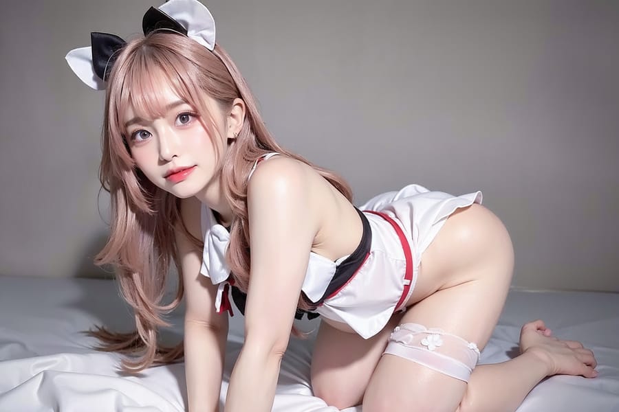 Tags: 21872187
<lora:mix4:0.43>, <lora:JapaneseDollLikeness_v15:0.60>, <lora:taiwanDollLikeness_v20:0.24>, <lora:YaeMiko_Test:0.63>, maid cafe, stockings, (maid costume:1.15), choker, bowtie, headband, (pleated skirt:1.10), (on all fours:0.97), spreading ass cheeks, (from behind:1.03), <lora:fixStandingDoggyStyle:0.32>, backboob, <lora:Addams:0.21>, extremely detailed eyes, extremely detailed face, cute, sexy lips, seductive smile, double eyelids, pale skin, perky breasts, full body portrait, textured skin, hyper realistic, (thigh gap:0.91), blush
Negative prompt: sketches, paintings, disfigured, (worst quality:2.07)
Steps: 32, Sampler: DPM++ 2M Karras, CFG scale: 5.72, Seed: 1344934485, Size: 768x512, Model hash: fc2511737a, Model: chilloutmix_NiPrunedFp32Fix, Seed resize from: -1x-1, Denoising strength: 0.4, Version: v1.2.1, Hires upscale: 2.5, Hires steps: 16, Hires upscaler: ESRGAN_4x