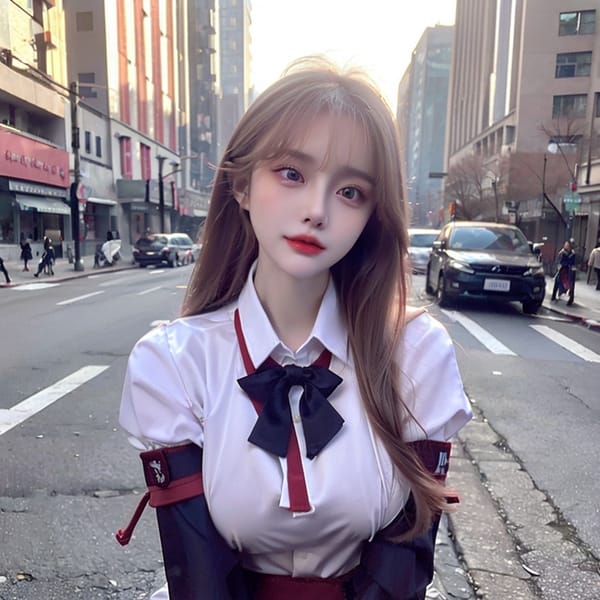 Tags: 21872187
<lora:mix4:0.52>, <lora:koreanDollLikeness:0.67>, <lora:taiwanDollLikeness_v20:0.48>, <lora:YaeMiko_Test:0.64>, (ukrainian:0.90), (school uniform:1.17), (large breasts:1.11), choker, busy street in urban city, (seductive pose:1.02), extremely detailed face, cute, (photorealistic:0.94), sexy lips, double eyelids, eyelashes, pale skin, perky breasts, textured skin, hyper realistic, tall, (thigh gap:1.07), delicate and beautiful girl, 1girl
Negative prompt: drawings, anime, black and white, ugly, (worst quality:1.95)
Steps: 32, Sampler: DPM++ 2M Karras, CFG scale: 7.16, Seed: 2092250175, Size: 512x512, Model hash: fc2511737a, Model: chilloutmix_NiPrunedFp32Fix, Seed resize from: -1x-1, Denoising strength: 0.4, Version: v1.2.1, Hires upscale: 2.0, Hires steps: 16, Hires upscaler: ESRGAN_4x