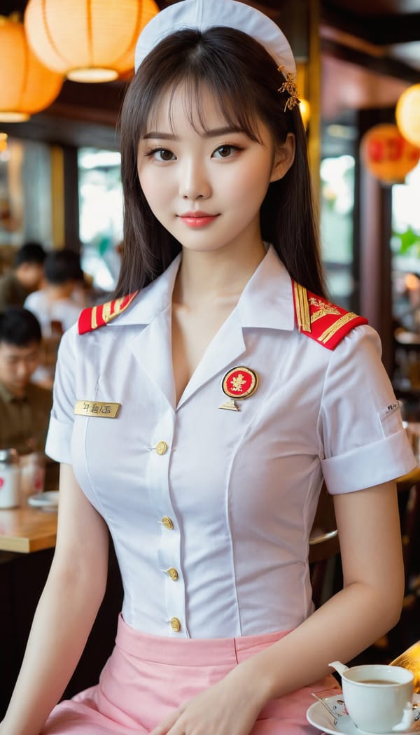 Tags: 21872187, SDXL
{"3": {"inputs": {"seed": 834413003041280, "steps": 64, "cfg": 6.44, "sampler_name": "dpmpp_2m", "scheduler": "karras", "denoise": 1.0, "model": ["27", 0], "positive": ["6", 0], "negative": ["7", 0], "latent_image": ["5", 0]}, "class_type": "KSampler"}, "4": {"inputs": {"ckpt_name": "juggernautxl.safetensors"}, "class_type": "CheckpointLoaderSimple"}, "5": {"inputs": {"width": 768, "height": 1344, "batch_size": 1}, "class_type": "EmptyLatentImage"}, "6": {"inputs": {"text": "22 year old girl, (chinese:1.14), (russian:0.97), (temptress:1.13), (blush:1.03), (seductive pose:1.01), (seductive facial expression:1.03), (sexy lips:1.09), (double eyelids:0.98), (cute:1.07), (slim:1.13), (eyelashes:1.03), (detailed face:1.12), (pale skin:0.95), (idol:1.02), (in a seductive pose:1.06), (large perky breasts:1.01), (cleavage:0.98), (thigh gap:1.06), (a waitress in uniform:1.09) working at a restaurant, (RAW:1.09), (skin fuzz:1.07), (portra:1.03), (candid cinema:1.03), (soft lighting:1.05), (film:1.05), (detailed skin:1.06), (textured skin:1.00), (natural looking skin:1.05)", "clip": ["27", 1]}, "class_type": "CLIPTextEncode"}, "7": {"inputs": {"text": "(twisted:1.07), (open mouth:1.06), (worst quality:1.07), (distorted:1.12), (bad hands:1.08), (low resolution:1.06)", "clip": ["27", 1]}, "class_type": "CLIPTextEncode"}, "8": {"inputs": {"samples": ["3", 0], "vae": ["4", 2]}, "class_type": "VAEDecode"}, "25": {"inputs": {"lora_name": "nudify_xl.safetensors", "strength_model": 0.34, "strength_clip": 0.09, "model": ["4", 0], "clip": ["4", 1]}, "class_type": "LoraLoader"}, "26": {"inputs": {"lora_name": "shirtlift_SDXL_v2.safetensors", "strength_model": 0.0, "strength_clip": 0.07, "model": ["25", 0], "clip": ["25", 1]}, "class_type": "LoraLoader"}, "27": {"inputs": {"lora_name": "PerfectEyesXL.safetensors", "strength_model": 0.06, "strength_clip": 0.03, "model": ["26", 0], "clip": ["26", 1]}, "class_type": "LoraLoader"}, "30": {"inputs": {"model_name": "4x_NMKD-Superscale-SP_178000_G.pth"}, "class_type": "UpscaleModelLoader"}, "31": {"inputs": {"upscale_model": ["30", 0], "image": ["8", 0]}, "class_type": "ImageUpscaleWithModel"}, "32": {"inputs": {"upscale_method": "lanczos", "scale_by": 0.5, "image": ["31", 0]}, "class_type": "ImageScaleBy"}, "33": {"inputs": {"pixels": ["32", 0], "vae": ["4", 2]}, "class_type": "VAEEncode"}, "34": {"inputs": {"seed": 834413003041280, "steps": 64, "cfg": 6.44, "sampler_name": "dpmpp_2m", "scheduler": "karras", "denoise": 0.3, "model": ["27", 0], "positive": ["6", 0], "negative": ["7", 0], "latent_image": ["33", 0]}, "class_type": "KSampler"}, "36": {"inputs": {"samples": ["34", 0], "vae": ["4", 2]}, "class_type": "VAEDecode"}, "39": {"inputs": {"filename_prefix": "comfyapi-1717570911931", "images": ["36", 0]}, "class_type": "SaveImage"}}