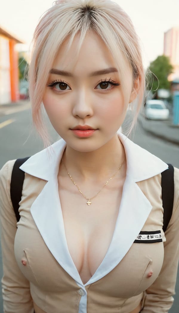 Tags: 21872187, SDXL
{"3": {"inputs": {"seed": 804125828614990, "steps": 64, "cfg": 5.95, "sampler_name": "dpmpp_2m", "scheduler": "karras", "denoise": 1.0, "model": ["27", 0], "positive": ["6", 0], "negative": ["7", 0], "latent_image": ["5", 0]}, "class_type": "KSampler"}, "4": {"inputs": {"ckpt_name": "juggernautxl.safetensors"}, "class_type": "CheckpointLoaderSimple"}, "5": {"inputs": {"width": 768, "height": 1344, "batch_size": 1}, "class_type": "EmptyLatentImage"}, "6": {"inputs": {"text": "28 year old girl, (russian:1.11), (japanese:0.97), (temptress:1.13), (double eyelids:0.98), (seductive pose:0.97), (pale skin:1.02), (detailed face:1.04), (sexy lips:0.95), (seductive facial expression:1.02), (idol:1.07), (slim:0.99), (beautiful eyes:1.14), (blush:1.11), (cute:1.11), (eyelashes:1.09), (on all fours:1.09), (spreading ass cheeks:0.96), (from behind:1.13), (backboob:0.95), (school uniform:1.14), choker, busy street, (portra:1.03), (skin fuzz:1.08), (soft lighting:1.04), (candid cinema:1.00), (film:1.07), (detailed skin:1.03), (textured skin:1.07), (RAW:1.00), (natural looking skin:1.02)", "clip": ["27", 1]}, "class_type": "CLIPTextEncode"}, "7": {"inputs": {"text": "(low resolution:1.05), (worst quality:1.11), (watermark:1.07), (bad hands:1.10), (distorted:1.09), (open mouth:1.06), (twisted:1.14)", "clip": ["27", 1]}, "class_type": "CLIPTextEncode"}, "8": {"inputs": {"samples": ["3", 0], "vae": ["4", 2]}, "class_type": "VAEDecode"}, "25": {"inputs": {"lora_name": "nudify_xl.safetensors", "strength_model": 0.37, "strength_clip": 0.38, "model": ["4", 0], "clip": ["4", 1]}, "class_type": "LoraLoader"}, "26": {"inputs": {"lora_name": "shirtlift_SDXL_v2.safetensors", "strength_model": 0.12, "strength_clip": 0.09, "model": ["25", 0], "clip": ["25", 1]}, "class_type": "LoraLoader"}, "27": {"inputs": {"lora_name": "PerfectEyesXL.safetensors", "strength_model": 0.07, "strength_clip": 0.19, "model": ["26", 0], "clip": ["26", 1]}, "class_type": "LoraLoader"}, "30": {"inputs": {"model_name": "4x_NMKD-Superscale-SP_178000_G.pth"}, "class_type": "UpscaleModelLoader"}, "31": {"inputs": {"upscale_model": ["30", 0], "image": ["8", 0]}, "class_type": "ImageUpscaleWithModel"}, "32": {"inputs": {"upscale_method": "lanczos", "scale_by": 0.5, "image": ["31", 0]}, "class_type": "ImageScaleBy"}, "33": {"inputs": {"pixels": ["32", 0], "vae": ["4", 2]}, "class_type": "VAEEncode"}, "34": {"inputs": {"seed": 804125828614990, "steps": 64, "cfg": 5.95, "sampler_name": "dpmpp_2m", "scheduler": "karras", "denoise": 0.3, "model": ["27", 0], "positive": ["6", 0], "negative": ["7", 0], "latent_image": ["33", 0]}, "class_type": "KSampler"}, "36": {"inputs": {"samples": ["34", 0], "vae": ["4", 2]}, "class_type": "VAEDecode"}, "39": {"inputs": {"filename_prefix": "comfyapi-1716575272567", "images": ["36", 0]}, "class_type": "SaveImage"}}