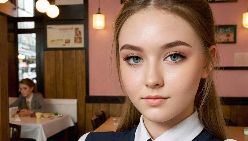 Tags: 21872187, SDXL
{"3": {"inputs": {"seed": 577596178225300, "steps": 64, "cfg": 6.39, "sampler_name": "dpmpp_2m", "scheduler": "karras", "denoise": 1.0, "model": ["27", 0], "positive": ["6", 0], "negative": ["7", 0], "latent_image": ["5", 0]}, "class_type": "KSampler"}, "4": {"inputs": {"ckpt_name": "juggernautXL_v8Rundiffusion.safetensors"}, "class_type": "CheckpointLoaderSimple"}, "5": {"inputs": {"width": 1344, "height": 768, "batch_size": 1}, "class_type": "EmptyLatentImage"}, "6": {"inputs": {"text": "18 year old girl, (irish:1.06), (double eyelids:1.10), (seductive facial expression:1.11), (blush:1.07), (eyelashes:1.00), (slim:0.95), (cute:1.13), (temptress:0.98), (idol:1.08), (detailed face:1.06), (sexy lips:1.01), (beautiful eyes:1.03), (in a seductive pose:1.06), (large perky breasts:0.99), (cleavage:0.98), (thigh gap:1.13), (a waitress in uniform:1.07) working at a restaurant, (soft lighting:1.00), (candid cinema:1.03), (portra:1.05), (film:1.01), (detailed skin:1.03), (natural looking skin:1.06), (RAW:1.04), (textured skin:1.08), (skin fuzz:1.04)", "clip": ["27", 1]}, "class_type": "CLIPTextEncode"}, "7": {"inputs": {"text": "(twisted:1.13), (open mouth:1.08), (worst quality:1.11), (distorted:1.07), (watermark:1.08), (low resolution:1.10), (bad hands:1.10)", "clip": ["27", 1]}, "class_type": "CLIPTextEncode"}, "8": {"inputs": {"samples": ["3", 0], "vae": ["4", 2]}, "class_type": "VAEDecode"}, "25": {"inputs": {"lora_name": "nudify_xl.safetensors", "strength_model": 0.12, "strength_clip": 0.28, "model": ["4", 0], "clip": ["4", 1]}, "class_type": "LoraLoader"}, "26": {"inputs": {"lora_name": "shirtlift_SDXL_v2.safetensors", "strength_model": 0.0, "strength_clip": 0.07, "model": ["25", 0], "clip": ["25", 1]}, "class_type": "LoraLoader"}, "27": {"inputs": {"lora_name": "PerfectEyesXL.safetensors", "strength_model": 0.16, "strength_clip": 0.08, "model": ["26", 0], "clip": ["26", 1]}, "class_type": "LoraLoader"}, "30": {"inputs": {"model_name": "4x_NMKD-Superscale-SP_178000_G.pth"}, "class_type": "UpscaleModelLoader"}, "31": {"inputs": {"upscale_model": ["30", 0], "image": ["8", 0]}, "class_type": "ImageUpscaleWithModel"}, "32": {"inputs": {"upscale_method": "lanczos", "scale_by": 0.5, "image": ["31", 0]}, "class_type": "ImageScaleBy"}, "33": {"inputs": {"pixels": ["32", 0], "vae": ["4", 2]}, "class_type": "VAEEncode"}, "34": {"inputs": {"seed": 577596178225300, "steps": 64, "cfg": 6.39, "sampler_name": "dpmpp_2m", "scheduler": "karras", "denoise": 0.3, "model": ["27", 0], "positive": ["6", 0], "negative": ["7", 0], "latent_image": ["33", 0]}, "class_type": "KSampler"}, "36": {"inputs": {"samples": ["34", 0], "vae": ["4", 2]}, "class_type": "VAEDecode"}, "39": {"inputs": {"filename_prefix": "comfyapi-1707887699838", "images": ["36", 0]}, "class_type": "SaveImage"}}