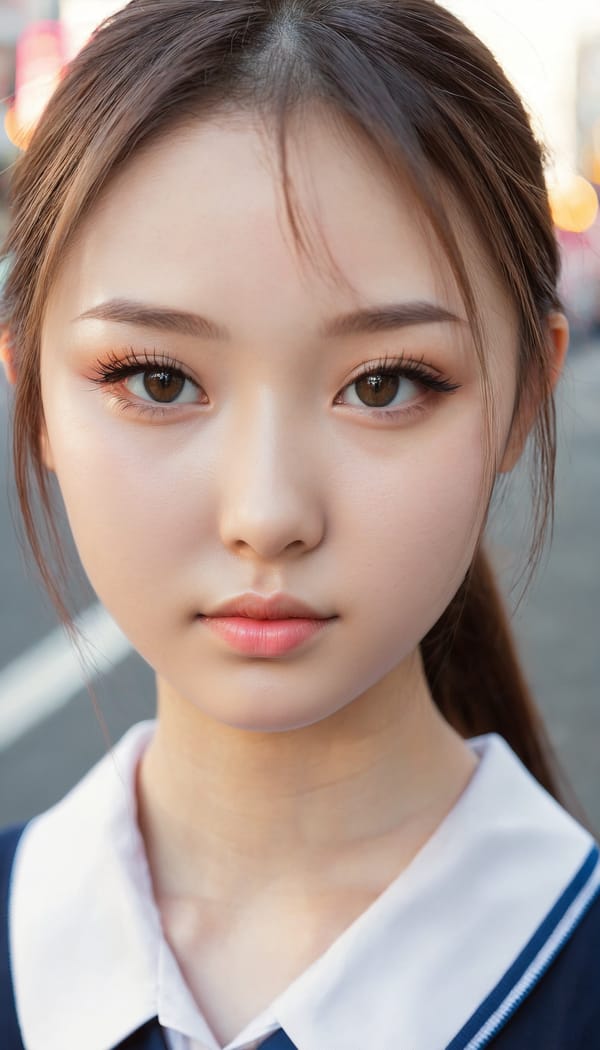 Tags: 21872187, SDXL
{"3": {"inputs": {"seed": 986699954111165, "steps": 32, "cfg": 7.82, "sampler_name": "dpmpp_2m", "scheduler": "karras", "denoise": 1.0, "model": ["27", 0], "positive": ["6", 0], "negative": ["7", 0], "latent_image": ["5", 0]}, "class_type": "KSampler"}, "4": {"inputs": {"ckpt_name": "juggernautxl.safetensors"}, "class_type": "CheckpointLoaderSimple"}, "5": {"inputs": {"width": 768, "height": 1344, "batch_size": 1}, "class_type": "EmptyLatentImage"}, "6": {"inputs": {"text": "18 year old girl, (russian:1.04), (japanese:0.97), (seductive pose:1.08), (beautiful eyes:1.01), (double eyelids:1.01), (temptress:0.95), (cute:1.00), (sexy lips:1.11), (slim:1.05), (pale skin:0.96), (blush:1.11), (idol:1.09), (eyelashes:1.04), (seductive facial expression:1.12), (detailed face:1.11), (in a seductive pose:0.98), (large perky breasts:1.01), (cleavage:1.00), (thigh gap:1.07), (school uniform:1.08), choker, busy street, (portra:1.01), (detailed skin:1.02), (textured skin:1.08), (skin fuzz:1.05), (natural looking skin:1.01), (candid cinema:1.00), (film:1.05), (soft lighting:1.09), (RAW:1.09)", "clip": ["27", 1]}, "class_type": "CLIPTextEncode"}, "7": {"inputs": {"text": "(open mouth:1.09), (bad hands:1.13), (distorted:1.08), (worst quality:1.10), (twisted:1.13), (low resolution:1.10), (watermark:1.10)", "clip": ["27", 1]}, "class_type": "CLIPTextEncode"}, "8": {"inputs": {"samples": ["3", 0], "vae": ["4", 2]}, "class_type": "VAEDecode"}, "25": {"inputs": {"lora_name": "nudify_xl.safetensors", "strength_model": 0.34, "strength_clip": 0.35, "model": ["4", 0], "clip": ["4", 1]}, "class_type": "LoraLoader"}, "26": {"inputs": {"lora_name": "shirtlift_SDXL_v2.safetensors", "strength_model": 0.13, "strength_clip": 0.04, "model": ["25", 0], "clip": ["25", 1]}, "class_type": "LoraLoader"}, "27": {"inputs": {"lora_name": "PerfectEyesXL.safetensors", "strength_model": 0.07, "strength_clip": 0.1, "model": ["26", 0], "clip": ["26", 1]}, "class_type": "LoraLoader"}, "30": {"inputs": {"model_name": "4x_NMKD-Superscale-SP_178000_G.pth"}, "class_type": "UpscaleModelLoader"}, "31": {"inputs": {"upscale_model": ["30", 0], "image": ["8", 0]}, "class_type": "ImageUpscaleWithModel"}, "32": {"inputs": {"upscale_method": "lanczos", "scale_by": 0.5, "image": ["31", 0]}, "class_type": "ImageScaleBy"}, "33": {"inputs": {"pixels": ["32", 0], "vae": ["4", 2]}, "class_type": "VAEEncode"}, "34": {"inputs": {"seed": 986699954111165, "steps": 32, "cfg": 7.82, "sampler_name": "dpmpp_2m", "scheduler": "karras", "denoise": 0.3, "model": ["27", 0], "positive": ["6", 0], "negative": ["7", 0], "latent_image": ["33", 0]}, "class_type": "KSampler"}, "36": {"inputs": {"samples": ["34", 0], "vae": ["4", 2]}, "class_type": "VAEDecode"}, "39": {"inputs": {"filename_prefix": "comfyapi-1717517628781", "images": ["36", 0]}, "class_type": "SaveImage"}}