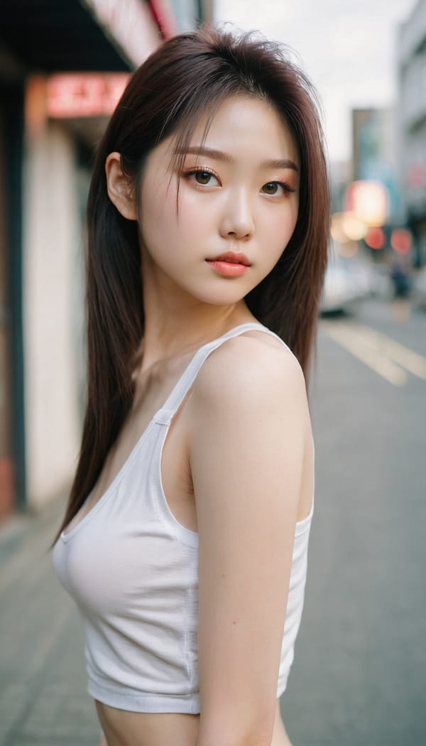 Tags: 21872187, SDXL
{"3": {"inputs": {"seed": 467776976477034, "steps": 32, "cfg": 7.88, "sampler_name": "dpmpp_2m", "scheduler": "karras", "denoise": 1.0, "model": ["27", 0], "positive": ["6", 0], "negative": ["7", 0], "latent_image": ["5", 0]}, "class_type": "KSampler"}, "4": {"inputs": {"ckpt_name": "juggernautxl.safetensors"}, "class_type": "CheckpointLoaderSimple"}, "5": {"inputs": {"width": 768, "height": 1344, "batch_size": 1}, "class_type": "EmptyLatentImage"}, "6": {"inputs": {"text": "20 year old girl, (korean:1.06), (russian:1.01), (blush:1.08), (temptress:1.11), (beautiful eyes:1.00), (slim:1.00), (pale skin:1.05), (seductive pose:1.11), (detailed face:1.13), (double eyelids:1.04), (idol:0.95), (eyelashes:1.05), (cute:1.12), (seductive facial expression:1.11), (sexy lips:1.13), (perky ass:1.11), (exposed ass:1.04), (looking back:1.14), (sexy ass:1.04), (thigh gap:1.14), (white tanktop:1.04), busy street, (detailed skin:1.03), (RAW:1.09), (natural looking skin:1.07), (candid cinema:1.00), (film:1.01), (soft lighting:1.01), (textured skin:1.07), (skin fuzz:1.00), (portra:1.02)", "clip": ["27", 1]}, "class_type": "CLIPTextEncode"}, "7": {"inputs": {"text": "(twisted:1.05), (bad hands:1.14), (low resolution:1.09), (worst quality:1.05), (open mouth:1.07), (watermark:1.11), (distorted:1.12)", "clip": ["27", 1]}, "class_type": "CLIPTextEncode"}, "8": {"inputs": {"samples": ["3", 0], "vae": ["4", 2]}, "class_type": "VAEDecode"}, "25": {"inputs": {"lora_name": "nudify_xl.safetensors", "strength_model": 0.2, "strength_clip": 0.11, "model": ["4", 0], "clip": ["4", 1]}, "class_type": "LoraLoader"}, "26": {"inputs": {"lora_name": "shirtlift_SDXL_v2.safetensors", "strength_model": 0.06, "strength_clip": 0.05, "model": ["25", 0], "clip": ["25", 1]}, "class_type": "LoraLoader"}, "27": {"inputs": {"lora_name": "PerfectEyesXL.safetensors", "strength_model": 0.13, "strength_clip": 0.12, "model": ["26", 0], "clip": ["26", 1]}, "class_type": "LoraLoader"}, "30": {"inputs": {"model_name": "4x_NMKD-Superscale-SP_178000_G.pth"}, "class_type": "UpscaleModelLoader"}, "31": {"inputs": {"upscale_model": ["30", 0], "image": ["8", 0]}, "class_type": "ImageUpscaleWithModel"}, "32": {"inputs": {"upscale_method": "lanczos", "scale_by": 0.5, "image": ["31", 0]}, "class_type": "ImageScaleBy"}, "33": {"inputs": {"pixels": ["32", 0], "vae": ["4", 2]}, "class_type": "VAEEncode"}, "34": {"inputs": {"seed": 467776976477034, "steps": 32, "cfg": 7.88, "sampler_name": "dpmpp_2m", "scheduler": "karras", "denoise": 0.3, "model": ["27", 0], "positive": ["6", 0], "negative": ["7", 0], "latent_image": ["33", 0]}, "class_type": "KSampler"}, "36": {"inputs": {"samples": ["34", 0], "vae": ["4", 2]}, "class_type": "VAEDecode"}, "39": {"inputs": {"filename_prefix": "comfyapi-1734714037213", "images": ["36", 0]}, "class_type": "SaveImage"}}